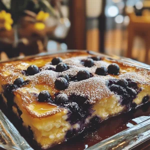 To make the Blueberry Buttermilk Pancake Casserole, you will need a few simple items. Here is the list: - 2 cups all-purpose flour - 1 tablespoon baking powder - 1/2 teaspoon baking soda - 1/4 teaspoon salt - 2 tablespoons sugar - 2 large eggs - 2 cups buttermilk (room temperature) - 1/4 cup unsalted butter, melted and slightly cooled - 1 teaspoon vanilla extract - 2 cups fresh or frozen blueberries - Maple syrup (for serving) - Powdered sugar (for garnish) These ingredients combine to create a soft, fluffy, and fruity casserole. The blueberries burst with flavor, making each bite a delight. The buttermilk adds a rich taste, while the eggs help it rise. This dish is perfect for breakfast or brunch. You can easily double the recipe for a crowd. Check out the Full Recipe for more details on how to prepare this tasty treat! - Preheat oven to 350°F (175°C). - Grease a 9x13 inch casserole dish. This helps the casserole release easily. - In a bowl, combine: - 2 cups all-purpose flour - 1 tablespoon baking powder - 1/2 teaspoon baking soda - 1/4 teaspoon salt - 2 tablespoons sugar - Whisk well. This ensures your casserole will rise evenly. - In another bowl, beat 2 large eggs. - Add 2 cups buttermilk, 1/4 cup melted butter, and 1 teaspoon vanilla extract. - Mix until smooth. This creates a rich batter. - Pour the wet mix into the dry mix. - Stir gently until just combined. A few lumps are okay for fluffiness. - Carefully fold in 2 cups of blueberries. Keep them whole for bursts of flavor. - Pour the batter into the greased dish. - Bake for 25-30 minutes. The top should be golden brown. - Use a toothpick to check if it’s done. It should come out clean. - Let the casserole cool for 5-10 minutes. - Slice it into squares. - Serve warm with maple syrup and a dusting of powdered sugar. Enjoy your tasty delight! To make your Blueberry Buttermilk Pancake Casserole fluffy, avoid overmixing. When you mix the wet and dry ingredients, stir just enough. A few lumps are okay. This keeps the batter light and airy. Also, use room temperature ingredients. Cold buttermilk can lead to a denser texture. Let your eggs and buttermilk sit out for a bit before starting. Check the doneness of your casserole with a toothpick. Insert it into the center; it should come out clean when the casserole is ready. If you use a different oven, you might need to adjust the baking time. Ovens can vary a lot, so keep an eye on your casserole as it bakes. Garnish your pancake casserole to make it look great. A dusting of powdered sugar adds sweetness and charm. You can also add fresh blueberries on top for color. Serve the casserole warm for the best flavor. The warmth enhances the taste and makes it more enjoyable. {{image_4}} You can switch up the fruit in this recipe. If you want a change, try using strawberries or raspberries instead of blueberries. Both fruits bring their own unique taste. Strawberries add sweetness, while raspberries bring a tart flavor. This way, you can enjoy different taste profiles each time you make the casserole. To make your pancake casserole even more exciting, think about adding nuts or chocolate chips. Chopped walnuts or pecans add a nice crunch and flavor. For a chocolate twist, toss in some chocolate chips. They melt and create gooey pockets of chocolate in every bite. These add-ins make the dish even more fun and tasty! If you need a gluten-free option, don't worry! You can easily swap out all-purpose flour for a gluten-free flour blend. Many blends work well, so pick one you like. Just check if it includes xanthan gum, as it helps with texture. This way, everyone can enjoy this tasty dish without worry. Store any leftovers in an airtight container. Place the container in the refrigerator. This keeps your blueberry buttermilk pancake casserole fresh for up to four days. You can freeze cut pieces of the casserole. Wrap them tightly in plastic wrap. Place these wrapped pieces in a freezer-safe bag. They last up to two months in the freezer. To reheat, you have a couple of good options. Use the oven for best results. Preheat the oven to 350°F (175°C). Place the pieces on a baking sheet for about 10 minutes. If you're in a hurry, use the microwave. Heat for 30 seconds to 1 minute, checking often. Enjoy your warm pancake squares just like they were fresh! Yes, no need to thaw before adding to the batter. Frozen blueberries work great in this dish. They hold their shape well and add bursts of flavor. Just fold them in gently. This keeps the berries intact and ensures a yummy experience. Typically lasts up to 3-4 days when stored properly. Make sure to place it in an airtight container. This keeps it fresh and tasty. You can enjoy it for breakfast or snack during the week. Yes, prepare the batter the night before and bake in the morning. This saves time and makes breakfast easier. Just mix the ingredients and let them sit in the fridge. In the morning, pour the batter into the dish and bake. It’s quick and simple! Fresh fruit, whipped cream, or yogurt make excellent accompaniments. They add color and flavor to your meal. Try serving it with a side of strawberries or raspberries. A dollop of whipped cream makes it feel extra special, too! You can also drizzle some maple syrup for extra sweetness. This pancake casserole is easy to make and full of flavor. You can use simple ingredients and follow clear steps to bake a delicious dish. Remember to avoid overmixing for the best texture. If you want to mix it up, try different fruits or add-ins. Don’t forget about storage—leftovers can last for days. Enjoy your warm, sweet creation with maple syrup or powdered sugar! This dish will surely impress and delight everyone at your table.