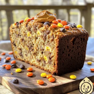 - 3 ripe bananas, well-mashed - 1/2 cup creamy peanut butter, at room temperature - 1/3 cup unsalted butter, melted and slightly cooled - 3/4 cup packed brown sugar - 1 large egg, beaten until frothy - 1 teaspoon pure vanilla extract - 1 teaspoon baking soda - 1/4 teaspoon fine sea salt - 1 1/2 cups all-purpose flour, sifted - 1/2 cup semi-sweet chocolate chips - 1/2 cup Reese’s Pieces candies The stars of this recipe are ripe bananas and creamy peanut butter. Ripe bananas add natural sweetness and moisture. You want them to be very soft and brown. Creamy peanut butter gives a rich flavor and adds to the texture. I suggest using unsalted butter to control the salt levels. Brown sugar brings a lovely caramel flavor, while the egg and vanilla extract bind everything together. Baking soda helps the bread rise, and sea salt balances the sweetness. The all-purpose flour creates the structure, while chocolate chips and Reese’s Pieces provide bursts of flavor in every bite. - Nuts (e.g., walnuts or pecans) - Dried fruits (like raisins or cranberries) - Additional chocolate chips If you want to switch things up, consider adding nuts for crunch. Walnuts or pecans work well here. Dried fruits like raisins or cranberries also add flavor and texture. For chocolate lovers, feel free to toss in more chocolate chips. The options are endless! Each choice can change the taste and feel of your banana bread. Always use fresh, high-quality ingredients for the best results. For the full recipe, check the link above. 1. First, preheat your oven to 350°F (175°C). This helps the bread bake evenly. 2. Grease a 9x5-inch loaf pan with butter or non-stick spray. This keeps the bread from sticking. 3. In a large bowl, mash three ripe bananas well. They should be smooth and creamy. 4. Add the melted butter and stir until mixed. This makes the base of your batter. 5. Pour in the creamy peanut butter and packed brown sugar. Mix until smooth. 6. Now, add one beaten egg and a teaspoon of vanilla extract. Stir until combined. 1. In a separate bowl, sift 1 ½ cups of all-purpose flour. This adds air and lightens the texture. 2. Sprinkle in one teaspoon of baking soda and ¼ teaspoon of sea salt. Mix well. 3. Gradually fold this dry mixture into your wet ingredients. Stop mixing once the flour is gone. 4. Now, add ½ cup of semi-sweet chocolate chips and ½ cup of Reese’s Pieces. Gently fold them in for bursts of flavor. 1. Pour the batter into your prepared loaf pan. Smooth the top with a spatula for even baking. 2. Place the pan in your preheated oven for 60-65 minutes. Check doneness with a toothpick. 3. If it comes out clean or with a few moist crumbs, your bread is ready. 4. Allow the bread to cool in the pan for about 10 minutes. Then transfer it to a wire rack. 5. For a great presentation, slice the bread and serve it warm. You can add a dollop of peanut butter and some extra Reese’s Pieces around it for a fun touch. Make sure to check the Full Recipe for more details! To get the best banana bread, start with ripe bananas. They should be soft and brown. Mash them well with a fork or a potato masher. This gives you a smooth consistency. Aim for no lumps in your banana mix. Mixing the batter is crucial. Combine dry and wet ingredients gently. When adding flour, fold it in slowly. Overmixing can make the bread tough. Stop mixing as soon as you see no dry flour. You can change the sweetener if you want. Try honey or maple syrup for a different taste. Just remember to adjust the amounts since these can be sweeter than sugar. Using different nut butters can also change the game. Almond butter or cashew butter can work well. Each nut butter adds its own unique flavor to the bread. For a fun way to serve, slice the bread warm. Top each slice with creamy peanut butter. Add a few Reese’s Pieces on top for color. If you want to gift the bread, wrap it in brown paper. Tie it with a twine bow to make it look special. This simple touch makes your gift feel extra thoughtful. For more details, check the Full Recipe. {{image_4}} You can lighten up this treat with smart swaps. Use less sugar or a sugar substitute. Applesauce works well in place of some butter, too. For a gluten-free option, try almond or coconut flour. These flours add a nice flavor and texture. Just remember to adjust the baking time, as gluten-free versions may cook faster. Want to change the taste? Add spices like cinnamon or nutmeg for warmth. These spices can make your bread smell divine. You can also mix in flavor extracts like almond or coconut. These will add a unique twist to your creation. Seasonal fruits can add fun flair. Try adding pumpkin for fall or zucchini in summer. You can also decorate for the holidays. Use festive spices and toppings to make it special. A sprinkle of nutmeg or a drizzle of chocolate can elevate your bread. Each variation gives you a new reason to bake. For the full recipe, check out the details above. To keep your Reese’s Peanut Butter Banana Bread fresh, store it right. When it’s cool, wrap it in plastic wrap or foil. If you plan to eat it within a few days, leave it at room temperature. Make sure it’s in a cool, dry place. If you want it to last longer, put it in the fridge. However, this might make it a bit dry. For long-term storage, freezing is a great option. Slice the banana bread first. This way, you can take out just what you need. Wrap each slice in plastic wrap tightly. Then, put the slices in a freezer bag. This helps keep them fresh for up to three months. The best way to store banana bread is to use airtight containers. These containers keep moisture in and air out. You can also wrap the loaf in plastic wrap or foil. If you prefer, use freezer bags for extra protection. Make sure to squeeze out as much air as possible before sealing. This helps prevent freezer burn. To check if your banana bread has gone bad, look for a few signs. First, check for mold. If you see any, throw it away. Next, smell the bread. If it has a sour or off smell, it’s best not to eat it. Banana bread stays good for about 3 to 5 days at room temperature. In the fridge, it can last about a week. When frozen, it can stay fresh for up to three months. Always trust your senses. If something seems off, it’s better to be safe! To ripen bananas fast, place them in a paper bag. This traps ethylene gas, which speeds up ripening. You can also add an apple to the bag for extra effect. If you need bananas today, bake them at 300°F (150°C) for 15-20 minutes. This will soften them quickly, but they will not taste as fresh. Yes, you can use frozen bananas! First, thaw them in the fridge overnight. If you’re in a hurry, place them in warm water for about an hour. Once thawed, drain any excess liquid and mash them. This will keep your banana bread moist and delicious. To make this recipe vegan, substitute the egg with a flax egg. Mix 1 tablespoon of ground flaxseed with 3 tablespoons of water. For butter, use a plant-based version like coconut oil or vegan butter. These swaps will keep the flavor rich and tasty. If your banana bread is too dense, check your mixing method. Overmixing can create a tough loaf. Make sure to fold the flour in gently until just combined. Also, ensure your baking soda is fresh. If it’s old, it may not rise well. Adding an extra ripe banana can add moisture and lightness, too. Reese’s Peanut Butter Banana Bread combines ripe bananas, peanut butter, and chocolate. Using simple steps, I showed how to prepare, bake, and store this delicious treat. I also shared tips on variations and optional add-ins. You can make it healthier or seasonal, depending on your taste. With this guide, you now have the tools to bake and enjoy a perfect loaf. Dive into this recipe, and share the joy of homemade banana bread!