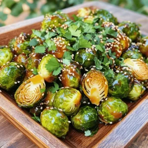 - 1 pound Brussels sprouts, trimmed and halved - 2 tablespoons olive oil - 3 tablespoons sweet chili sauce - 1 tablespoon soy sauce (or tamari for gluten-free) - 1 teaspoon garlic powder - 1 teaspoon onion powder - Salt and pepper to taste - 1 tablespoon sesame seeds (optional for garnish) - Fresh cilantro, chopped (for garnish) I love using fresh Brussels sprouts for this recipe. They give a nice crunch and flavor. When selecting them, look for bright green and firm sprouts. Avoid any that are yellow or soft. The olive oil helps the sauce stick and gives a lovely richness. Sweet chili sauce adds a sweet and spicy kick that balances well with the earthy Brussels sprouts. For extra flavor, we use soy sauce, garlic powder, and onion powder. These ingredients enhance the taste without overpowering the dish. If you want to add a personal touch, consider using tamari for a gluten-free option. Finally, don’t skip the garnishes! Sesame seeds and fresh cilantro add a beautiful finish. The seeds bring a nutty crunch, while cilantro adds freshness. These ingredients elevate the dish and make it even more appealing. You can find the full recipe above to see how easy it is to make these crispy treats! First, preheat your air fryer to 375°F (190°C). This step is key for getting a nice crisp on the Brussels sprouts. In a large bowl, mix the halved Brussels sprouts with olive oil, sweet chili sauce, soy sauce, garlic powder, onion powder, and a pinch of salt and pepper. Use your hands or a spatula to toss them well. You want every sprout to shine with sauce. Next, place the seasoned Brussels sprouts in your air fryer basket. Make sure they are in a single layer. If your basket is small, work in batches. This helps them cook evenly and become perfectly crispy. Air fry the Brussels sprouts for 15-18 minutes. Halfway through, shake the basket gently. This movement helps them fry evenly. Look for a golden brown color; that’s your sign they are ready! Once cooked, carefully remove the basket from the air fryer. Transfer the Brussels sprouts to a serving dish. Enjoy the wonderful aroma as they cool slightly. For an extra burst of flavor, drizzle more sweet chili sauce on top. Sprinkle sesame seeds and fresh chopped cilantro for a colorful finish. Serve these bites warm and watch them disappear! For the full recipe details, check out the [Full Recipe]. To cook Brussels sprouts evenly, cut them in half. This helps them cook faster. Toss them well in the sauce. Make sure each sprout is coated. When placing them in the air fryer, avoid stacking. A single layer cooks best. If your air fryer is small, cook in batches. This keeps the heat consistent and gives the best results. For crispy Brussels sprouts, preheat your air fryer to 375°F (190°C). The right temperature is key! Use a little olive oil to coat the sprouts. This adds flavor and helps them crisp up. Halfway through cooking, shake the basket gently. This ensures they fry on all sides. Cook for 15-18 minutes until golden brown. If you want them crispier, add a few extra minutes. These sweet chili Brussels sprouts go well with many meals. They pair nicely with grilled chicken or shrimp. Try them with rice or quinoa for a healthy side. They also complement Asian-inspired dishes like stir-fries. You can even serve them as a snack with extra sweet chili sauce on the side. They are versatile and delicious! For the full recipe, check the details above. {{image_4}} You can switch up the sweet chili sauce for a new flavor. Try teriyaki sauce for a sweet and savory twist. Another option is garlic butter sauce for a rich taste. If you like tang, use balsamic glaze. Each sauce changes the dish, making it fun to explore new tastes! Brussels sprouts are great, but adding more veggies can make it even better. Try adding sliced bell peppers for color and crunch. You can also toss in some carrots or zucchini for added nutrition. Mixing these veggies will give you a colorful plate and a variety of flavors. If you love spice, add some heat to your Brussels sprouts! Mix in a teaspoon of red pepper flakes for a kick. You can also drizzle sriracha or hot sauce on top after cooking. This extra heat will take your dish to the next level and excite your taste buds! For the full recipe, check out the Sweet Chili Air Fryer Brussels Sprouts 🥦 section above. To keep your Sweet Chili Air Fryer Brussels Sprouts fresh, place them in an airtight container. Make sure they cool completely before sealing. Store them in the fridge for up to three days. If you want to save them longer, you can freeze them. When you're ready to enjoy leftovers, there are a few great ways to reheat them. You can use the air fryer again to keep them crispy. Preheat your air fryer to 375°F (190°C). Cook for about 5 minutes. You can also use the oven. Spread them on a baking sheet and heat at 350°F (175°C) for 10-12 minutes. For a quick option, you can microwave them for one to two minutes, but they won't be as crispy. If you choose to freeze your Brussels sprouts, let them cool first. Spread them out on a baking sheet to freeze individually. Once frozen, transfer them to a freezer bag. They can last for up to three months. To defrost, simply move them to the fridge overnight before reheating. This will help keep their texture nice. Yes, you can use frozen Brussels sprouts. Just remember to thaw and drain them first. This helps remove extra moisture. Drying them ensures they crisp up nicely in the air fryer. To make these Brussels sprouts vegan, simply swap the sweet chili sauce. Look for a vegan-friendly brand. You can also check your soy sauce for any animal products. This small change keeps your dish tasty and plant-based. Brussels sprouts are packed with nutrients. They are high in vitamins C and K. These tiny veggies also offer fiber, which aids digestion. Eating them can support your immune system and bone health, making them a smart choice for meals. To create a low-carb version, focus on the sauce. Use a low-sugar sweet chili sauce or make your own using natural sweeteners. Cut back on the soy sauce as well. This keeps the carbs down while still giving you great flavor. These Brussels sprouts pair well with many dishes. Serve them with grilled chicken or fish for a balanced meal. You can also enjoy them alongside rice or quinoa for extra texture. They are great as a side to any main dish, adding crunch and flavor. Check out the full recipe for more ideas! This blog post covers how to create delicious Sweet Chili Air Fryer Brussels Sprouts. You learned about key ingredients, like Brussels sprouts and sweet chili sauce. I showed you step-by-step instructions for cooking them to crispy perfection. We also discussed tips for even cooking and variations to suit your taste. You can store leftovers or reheat them easily. In summary, these sprouts are a tasty dish that can fit many meals. Enjoy making this recipe and explore different flavors!