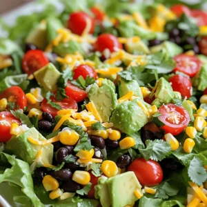 - 2 cups romaine lettuce - 1 cup cherry tomatoes - 1 cup corn kernels - 1 can black beans - 1 large red bell pepper - 1 ripe avocado - 1/2 cup red onion - 1/2 cup shredded cheddar cheese - 1/4 cup fresh cilantro - Juice of 2 limes - 3 tablespoons olive oil - 1 teaspoon ground cumin - 1 teaspoon chili powder - Salt and pepper Cowboy Salad is all about fresh and crunchy flavors. You need crisp romaine lettuce, juicy cherry tomatoes, and sweet corn kernels. I love using canned black beans because they are easy to add. The red bell pepper adds color and crunch, while the avocado gives creaminess. Don't forget the red onion for a little bite! - Other types of beans - Grilled chicken or beef - Crunchy tortilla strips You can switch things up with other beans or add grilled chicken. For a fun crunch, add tortilla strips. These options make each salad unique! - Lime juice - Olive oil - Ground spices The dressing is simple but tasty. Just mix lime juice with olive oil. Add ground cumin and chili powder for flavor. This dressing ties all the ingredients together beautifully. Check out the [Full Recipe] to get started! - Combine chopped lettuce, cherry tomatoes, corn, black beans, diced bell pepper, and red onion in a large bowl. - Carefully incorporate diced avocado and shredded cheddar cheese. Do this gently to keep the avocado intact. - In a separate bowl, prepare the dressing. Whisk together lime juice, olive oil, ground cumin, chili powder, salt, and pepper. - Drizzle the dressing over the salad mixture. Toss gently to coat all the ingredients evenly. - Adjust the flavor by adding salt and pepper to taste. - For a beautiful presentation, serve the salad in individual bowls or on a large platter. - Garnish with extra cilantro and lime wedges for a vibrant look. This Cowboy Salad is a fresh and flavorful meal idea that is easy to make. You can find the full recipe above. Enjoy! Choosing ripe avocados is key. Look for avocados that yield slightly to gentle pressure. Avoid ones with dark spots or mushiness. Store your ingredients in the fridge until you’re ready to use them. This keeps them crisp and fresh. Consider adjusting your seasonings. If you like it spicier, add more chili powder. For extra zing, squeeze in more lime juice. Balancing acidity and richness makes a big difference. The lime juice brightens the salad, while the olive oil adds creaminess. Serve the Cowboy Salad chilled for the best taste. It’s refreshing and perfect for a hot day. For a fun twist, pair it with tortilla chips or grilled meats. This makes for a complete meal that everyone will enjoy. {{image_4}} Cowboy Salad is fun to make, and you can change it up easily. Try a Mediterranean Cowboy Salad by adding feta cheese and olives. This gives the salad a salty taste that mixes well with the veggies. Another tasty option is the Southwest Cowboy Salad. Here, you can add jalapeños and corn salsa. This will give it a spicy kick and a zesty flavor. You can also change Cowboy Salad to fit your diet. For a vegan option, simply leave out the cheese and use a vegan dressing. This keeps the salad fresh while making it plant-based. If you're watching carbs, replace the black beans with other veggies like zucchini or bell peppers. This keeps the salad light but still filling. Cowboy Salad has roots in American cowboy culture. It often uses local ingredients, which makes it special. You can add items from your region to give it a unique taste. For example, if you live near the coast, adding fresh seafood can be a fun twist. This salad not only fills you up but also tells a story about where it comes from. For the full recipe, check out the Cowboy Salad recipe above and get cooking! To store leftovers, place the Cowboy Salad in an airtight container. This keeps it fresh longer. You should refrigerate the salad right after serving. Avoid leaving it out for more than two hours. For best results, eat the salad within 2-3 days. To preserve freshness, keep the dressing separate if possible. Add it just before serving. This prevents the salad from getting soggy. If you have mixed it, stir it gently each time before serving. Freezing the Cowboy Salad is not recommended as a whole. The fresh ingredients do not freeze well. However, you can freeze components separately. For example, freeze cooked beans or corn. These can last up to 3 months in the freezer. After freezing, use the thawed ingredients in soups or stews. You can also add them to other salads for extra flavor. For safe consumption, follow these timeframes: - Fresh Cowboy Salad: 2-3 days in the fridge - Frozen ingredients: up to 3 months Signs of spoilage include a sour smell or mushy vegetables. If you see any mold, throw it away. Always trust your senses when checking food. Cowboy Salad is a hearty, colorful dish that packs a punch. It blends fresh veggies, beans, and cheese. This salad is popular in the American West. It reflects the cowboy spirit of using what you have. You can customize it based on your taste. The mix of textures and flavors makes it fun to eat. You can enjoy it as a main dish or a side. Yes, you can prep Cowboy Salad ahead of time. Chop the veggies and store them separately. Keep the dressing in a jar or container. This way, the salad stays fresh and crunchy. Mix the salad and dressing just before serving. This keeps the salad from getting soggy. You can enjoy the flavors without losing texture. You can easily swap ingredients in Cowboy Salad. Here are some common substitutes: - Use kale or spinach instead of romaine lettuce. - Swap black beans for kidney beans or chickpeas. - Choose a different cheese, like feta or goat cheese. - Replace corn with diced cucumbers for a crisp bite. These swaps can fit different diets or personal tastes. If you like heat, you have options! Add diced jalapeños for a fresh kick. You can also mix in hot sauce or chili flakes. Another idea is to use pepper jack cheese instead of cheddar. For a smoky flavor, try adding chipotle powder. Adjust the spice to make it your own! You now know how to make a delicious Cowboy Salad. We covered the key ingredients, preparation steps, and serving tips. I shared variations to suit different tastes and dietary needs. Remember, using fresh ingredients is key to flavor. Feel free to experiment with spices and add-ins. This salad is not just tasty but also fun to create. Enjoy your cooking and make it your own!