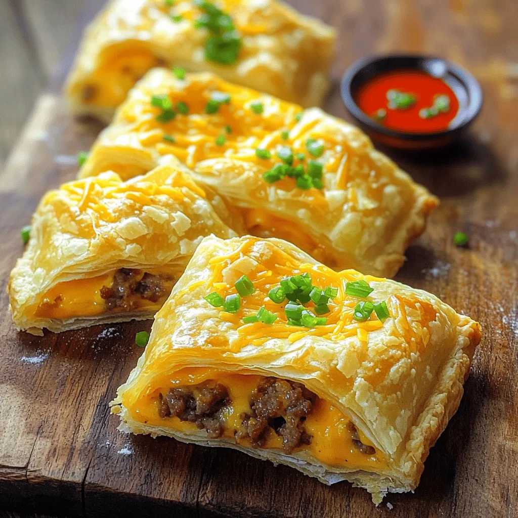 - 2 cups all-purpose flour - 1/2 cup unsalted butter, cold and cubed - 1 cup shredded cheddar cheese - 1/2 cup cooked sausage (or vegetarian alternative) These ingredients form the base of your poptarts. The all-purpose flour gives structure, while the cold butter makes the crust flaky. The cheese and sausage add rich flavor. You can easily swap the sausage for a vegetarian option if you prefer. - 1/2 teaspoon salt - 1 tablespoon sugar - 1/4 teaspoon black pepper - 1/4 cup finely chopped green onions Seasoning is key! The salt and sugar balance the flavors. Black pepper adds a slight kick. Green onions bring freshness and crunch. This mix boosts the taste of the filling, making each bite delightful. - Optional: hot sauce or salsa for serving Hot sauce or salsa can elevate your meal. They add a nice, spicy touch. Serve them alongside the poptarts for a fun breakfast experience. You can customize your dish to match your taste! Enjoy the savory goodness with your choice of toppings. To start, grab a large bowl. Combine 2 cups of all-purpose flour, 1/2 teaspoon of salt, and 1 tablespoon of sugar. Use your fingers or a pastry cutter to mix in 1/2 cup of cold, cubed unsalted butter. Keep mixing until you see coarse crumbs. Some pieces should be the size of peas. Next, slowly add 4 to 6 tablespoons of ice water, one tablespoon at a time. Mix until the dough starts to form. Don’t overwork it; we want it tender. Divide the dough into two discs. Wrap each in plastic wrap and chill in the fridge for 30 minutes. This makes it easier to roll out later. Now, let’s focus on the filling. In a medium bowl, mix together 1 cup of shredded cheddar cheese, 1/2 cup of crumbled cooked sausage, and 1/4 cup of finely chopped green onions. Add 1/4 teaspoon of black pepper to the bowl and stir everything well. This way, each bite will be packed with flavor. Once your dough is ready, preheat your oven to 400°F (200°C). On a floured surface, roll out one disc of dough to about 1/8 inch thick. Cut this into rectangles about 4x6 inches in size. Place a big spoonful of filling on one half of each rectangle. Leave a little space at the edges. Fold the other half over the filling and press down to seal it. Use a fork to crimp the edges for a fun look. Brush the tops with a beaten egg to get that golden finish when they bake. Place them on a baking sheet lined with parchment paper, ensuring they have space. Bake for 20-25 minutes until they are golden brown and puffed up. Enjoy your savory breakfast poptarts! For the full recipe, check out the instructions above. To get a flaky crust, keep your butter cold. Cold butter makes layers in the dough. Use your fingers or a pastry cutter. Mix until the dough looks like crumbs. Avoid overworking the dough. Overworking makes it tough. Chill the dough for 30 minutes. This helps it relax and stay flaky. Set your oven to 400°F (200°C). This heat helps the poptarts puff up nicely. Bake for 20-25 minutes. Keep an eye on them. They should turn golden brown. To check if they are done, look for a puffed shape and a nice color. If they look good, they are ready! Serve your poptarts on a bright platter. This makes them stand out. Add small bowls of hot sauce or salsa on the side. It adds color and flavor. You could also serve them with a side of fresh fruit. This gives a nice balance to your meal. Enjoy your tasty poptarts with a warm drink for a complete breakfast! {{image_4}} You can get creative with your fillings. For a tasty vegetarian option, try using sautéed spinach or mushrooms. You could mix in some feta cheese for a nice zing. If you want meat, swap out the sausage for crispy bacon or diced ham. Mixing different cheeses, like pepper jack or gouda, can add a fun twist. The key is to balance flavors so every bite is tasty. Don't be afraid to spice things up! Adding fresh herbs like basil or thyme can give your poptarts a fresh taste. A sprinkle of garlic powder or chili flakes adds nice heat. You can also play with toppings. Try drizzling ranch dressing or a spicy aioli on top after baking. These little touches make your poptarts stand out. If you want a sweet treat, simply change the filling. Use cream cheese and jam for a dessert poptart. You can also combine flavors, like adding bacon to maple syrup filling. The sweet and savory mix is always a hit. Transitioning your recipe for different tastes keeps breakfast exciting and fun. To keep your baked poptarts fresh, store them in an airtight container. This helps prevent them from drying out. Place a piece of parchment paper between layers to avoid sticking. For refrigeration, poptarts last about 3 to 4 days. For longer storage, consider freezing them. Wrap each poptart tightly in plastic wrap, then place them in a zip-top freezer bag. They can last up to 3 months in the freezer. This way, you can enjoy tasty poptarts whenever you want! To reheat your poptarts without losing their crispy texture, use an oven. Preheat it to 350°F (175°C). Place the poptarts on a baking sheet. Heat them for about 10-15 minutes. This keeps them nice and flaky. You can also use a toaster oven for a quick fix. Just keep an eye on them to avoid burning. Microwaving is an option too, but it can make them soft. If you choose this method, heat them for 15-20 seconds. Baked poptarts stay fresh in the fridge for about 3 to 4 days. In the freezer, they can last up to 3 months. To maintain freshness, keep them sealed well. If you notice any moisture inside the container, it's best to discard them. For the best taste, eat your poptarts within a week of baking. This ensures you enjoy the full flavor and texture. Yes, you can prep these poptarts in advance! First, make the dough and filling. Wrap the dough tightly in plastic wrap. Store it in the fridge for up to two days. You can also freeze the dough for up to a month. Just thaw it overnight in the fridge before using. You can assemble the poptarts ahead of time too. Place unbaked poptarts on a baking sheet, then cover with plastic wrap. Store them in the fridge for one day. Bake them fresh in the morning. If you need alternatives, you have options! For flour, you can use whole wheat flour or almond flour. If you don’t have unsalted butter, coconut oil or margarine work well. For the filling, try using cooked bacon or ham instead of sausage. You can also add different cheeses like mozzarella or pepper jack. If you want a vegetarian option, use mushrooms or spinach. Look for a nice golden color on the top. The edges should be slightly puffed. You can also check the bottom. It should feel firm and not soft. If you press gently, it should spring back slightly. A good tip is to set a timer for 20 minutes. Start checking for doneness then. If they need more time, keep an eye on them. You can create tasty savory breakfast poptarts with simple ingredients and steps. The key lies in cold butter, perfect seasoning, and proper baking. Remember to experiment with fillings and flavors to suit your taste. With a little practice, these poptarts can elevate your breakfast game. Enjoy them fresh, or store for later. You now have all the tools needed to impress anyone at the breakfast table. Dive in and make this delightful dish your own!