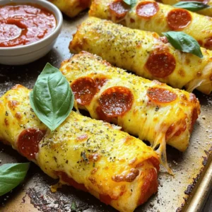 To make Cheesy Pepperoni Pizza Roll-Ups, gather these key ingredients: - 1 package of refrigerated pizza dough - 1 cup shredded mozzarella cheese - 1 cup pepperoni slices - 1/2 cup marinara sauce for dipping - 1 tablespoon Italian seasoning - 1 garlic clove, minced - 1 tablespoon olive oil - Cornmeal for dusting (optional) - Fresh basil leaves for garnish (optional) These ingredients come together to create a tasty snack. You can find most of them at your local grocery store. I love using fresh mozzarella for a creamier texture, but shredded works great too. The pepperoni adds a nice kick, but feel free to swap it out for turkey or a veggie option. When gathering your ingredients, remember to enjoy the process. Cooking should be fun! Plus, these roll-ups are perfect for sharing, making them a great choice for game night or a quick lunch. If you're curious about the full recipe, check out the link for detailed steps. First, preheat your oven to 400°F (200°C). This helps the roll-ups bake well. Line a baking sheet with parchment paper. If you want, sprinkle a bit of cornmeal on the parchment. This adds a nice texture to the roll-ups. Next, take your refrigerated pizza dough. On a lightly floured surface, roll it out gently. Aim for a rectangle about 1/4 inch thick. Now, let’s make the filling. Grab a pastry brush and apply olive oil all over the dough. This adds flavor and helps the garlic stick. Mince one garlic clove and sprinkle it over the oil evenly. Then, it’s time for the cheese! Spread 1 cup of shredded mozzarella cheese across the dough. Leave a little space at the edges. Now, layer 1 cup of pepperoni slices on top of the cheese. Finish with 1 tablespoon of Italian seasoning for extra taste. Once your filling is ready, it’s time to roll. Starting at one end, tightly roll the dough into a log. Make sure the cheese and pepperoni stay inside. Use a sharp knife to slice the log into pieces about 1.5 inches thick. You should get around 12 to 16 roll-ups. Place the sliced roll-ups on the prepared baking sheet. Make sure there is space between each piece. This helps them cook evenly. Now, bake the roll-ups in the oven for 15 to 20 minutes. They should turn golden brown, and the cheese will be melted and bubbling. Once they are done, take them out and let them cool for a few minutes before serving. Enjoy warm with marinara sauce for dipping. If you like, garnish with fresh basil leaves for a nice touch. For the full recipe, check out the ingredients and steps above. To make the best roll-ups, focus on your rolling technique. When rolling, start at one edge and apply steady pressure. This helps to create a uniform shape. If the dough resists, let it rest for a few minutes. This will make it easier to roll. For a golden crust, preheat your oven to 400°F. Place the roll-ups on a baking sheet lined with parchment. If you like, add a light dusting of cornmeal. This gives the crust a nice texture. Bake until they turn golden brown, about 15-20 minutes. To boost the taste, consider adding spices. A sprinkle of crushed red pepper or some oregano can add a kick. You can also mix in some chopped olives or bell peppers for extra flavor. If you want to swap out the marinara sauce, try ranch or garlic sauce. You can even use pesto for a twist. These options add a new layer to your dip! Enjoy experimenting with different flavors to find your favorite. {{image_4}} You can switch up the cheese for fun flavors. Try cheddar or pepper jack for a kick. These cheeses melt well and add new tastes. If you want a lighter option, use ricotta. It gives a creamy texture that pairs nicely with pepperoni. For a healthier choice, consider using turkey or vegetarian pepperoni. Turkey pepperoni has less fat but still packs a punch. Vegetarian pepperoni mimics the flavor and can please everyone. Both options keep the roll-ups tasty and exciting. Get creative by adding veggies or other fillings. Spinach, bell peppers, or mushrooms work well. Just chop them small and spread them with the cheese. You can also mix in some olives for a briny surprise. For dipping sauces, try more than just marinara. Ranch or garlic aioli can elevate your roll-ups. A spicy sriracha sauce adds a fun heat. Each dip can change the whole meal. Enjoy mixing and matching to find your favorite pairings! To keep your leftover roll-ups fresh, store them in an airtight container. This helps keep them soft and tasty. Place a paper towel inside the container to absorb moisture. You can store these in the fridge for up to three days. For long-term storage, freezing is your best bet. Wrap each roll-up in plastic wrap and then place them in a freezer bag. This keeps them safe from freezer burn. They will last in the freezer for about two months. When you are ready to eat, you can thaw them in the fridge overnight. When reheating, you have two main options: the oven or the microwave. The oven is the best choice if you want that crunchy texture. Preheat your oven to 350°F (175°C). Place the roll-ups on a baking sheet and heat for about 10-15 minutes. This will make them warm and crispy again. If you choose to use the microwave, place a damp paper towel over the roll-ups. This will help keep them moist but may make them a bit softer. Heat for about 30 seconds to 1 minute. Check to make sure they are heated through. Enjoy your Cheesy Pepperoni Pizza Roll-Ups! For the full recipe, check above. How can I make these roll-ups ahead of time? You can prepare the roll-ups the day before. After rolling and cutting them, store them in the fridge. Cover the baking sheet with plastic wrap to keep them fresh. Bake them when you're ready to serve. Can I use homemade dough instead of refrigerated? Yes, you can use homemade dough! Just make sure it is rolled out to the same thickness. This way, it will bake evenly and hold the fillings well. What is the best way to customize this recipe? You can add your favorite toppings! Try different cheeses or veggies. You can also switch out the pepperoni for turkey or veggie options. This makes it fun and unique for every taste. How do I know when the roll-ups are done baking? Look for a golden brown color on the outside. The cheese should be melted and bubbling. If you see that, your roll-ups are ready! Enjoy them warm with marinara sauce for a tasty treat. For complete instructions, check out the Full Recipe. Cheesy Pepperoni Pizza Roll-Ups are fun to make and eat. You need simple ingredients like pizza dough, cheese, and pepperoni. We detailed the steps to prep, fill, and bake them. I shared tips for perfect shapes and golden crusts. You can even customize these roll-ups with different fillings. Enjoy trying out these ideas in your kitchen. Each bite brings joy, and the process is easy and rewarding. Happy cooking!
