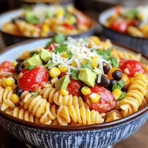 Western Ranch Pasta Delight brings joy to your table. This dish is colorful, tasty, and easy to make. It is perfect for family meals or gatherings with friends. The blend of pasta, veggies, beans, and ranch dressing creates a flavor explosion. You can find the full recipe above. - 8 oz (about 225g) pasta (penne or fusilli recommended) - 1 cup cherry tomatoes, halved - 1 cup corn kernels (fresh or frozen) - 1 red bell pepper, diced - 1 cup cooked black beans, rinsed and drained - 1 ripe avocado, diced - 1/2 cup ranch dressing - 1/2 teaspoon garlic powder - 1 teaspoon chili powder - Salt and pepper to taste - Fresh cilantro, chopped (for garnish) - 1/2 cup shredded cheese (cheddar or Monterey Jack) If you want to spice things up, consider these extras: - Sliced jalapeños for heat - Chopped green onions for a fresh crunch - A squeeze of lime juice for zest - Additional herbs like parsley or dill for a twist These options can help you create your perfect plate of Western Ranch Pasta Delight! Start with a large pot. Fill it with water and add salt. Bring the water to a boil. Add 8 oz of pasta. I like penne or fusilli. Cook according to the package. Aim for al dente. This means the pasta should still have a bit of bite. Once done, drain it well. Set it aside and avoid overcooking. Grab a big skillet and add a splash of olive oil. Heat it over medium heat. When the oil shimmers, add the diced red bell pepper. Also, toss in the halved cherry tomatoes. Sauté for about 3-4 minutes. Stir often. You want them to soften and release their juices. Now, it's time to add flavor! Mix in 1 cup of corn and 1 cup of black beans. Stir everything well. Let it cook together for another 2-3 minutes. This warms everything up and blends the tastes. Next, whisk together the ranch dressing, garlic powder, chili powder, and salt and pepper in a bowl. Pour this creamy sauce over the pasta. Toss everything together until the pasta is well coated. Finally, gently mix in diced avocado and shredded cheese. Be careful not to mash the avocado. Taste and adjust seasoning as needed. Serve hot, and enjoy this colorful dish! For the full recipe, check the earlier section. Cooking pasta seems simple, but there are tricks to make it perfect. First, always use a large pot. This allows the pasta to move freely. Use plenty of water—at least four quarts for every pound of pasta. Add salt when the water boils. This enhances the flavor. Cook the pasta until it’s al dente, which means firm to the bite. This keeps the pasta from becoming mushy. After draining, do not rinse the pasta. Rinsing removes the starch that helps sauce stick. The dressing is key in this dish. You can make it your own! Start with the ranch dressing base. Add garlic powder and chili powder for flavor. Want to switch it up? Try using a spicy ranch or a yogurt-based dressing. For added zest, squeeze in some fresh lemon juice. You can also mix in herbs like dill or parsley. This adds freshness and depth to the dressing. How you serve this dish matters. Use deep bowls to show off the colorful ingredients. Garnish with fresh cilantro for a pop of green. If you love cheese, sprinkle extra on top before serving. You can also serve it cold as a pasta salad. Just chill it in the fridge for an hour before serving. This makes it a great dish for hot days. For the full experience, enjoy it with crusty bread on the side. {{image_4}} You can easily add protein to your Western Ranch Pasta Delight. Chicken is a great choice. Simply grill or sauté chicken breast, then slice it and mix it in. Shrimp also works well. Sauté shrimp in a pan until they turn pink, then toss them with the pasta. This makes the dish even more filling. If you want a vegetarian meal, skip the meat altogether. You can add extra veggies like zucchini or spinach. Roasted mushrooms add a nice umami flavor. Use chickpeas instead of black beans for added protein. These changes keep your meal hearty and satisfying. For a spicy kick, add sliced jalapeños or a dash of hot sauce. You can also mix in crushed red pepper flakes with the dressing. This adds heat without overpowering the dish. If you love bold flavors, consider swapping ranch dressing for spicy ranch or chipotle sauce. This gives the pasta a nice, smoky flavor. For the complete recipe, explore the [Full Recipe]. To keep your Western Ranch Pasta Delight fresh, store it in an airtight container. This helps keep the flavors strong and the ingredients safe. Make sure to cool the pasta to room temperature before sealing it. Store it in the fridge for up to three days. If you notice any change in smell or color, it's best to toss it out. When you're ready to enjoy leftovers, reheating is simple. Use a microwave-safe dish and cover it loosely with a lid. Heat it in short bursts, stirring in between. This helps heat evenly. You can also use a skillet over low heat. Add a splash of water to keep it moist. Stir often until it's warm throughout. If you want to save some for later, freezing is a good option. First, let the pasta cool completely. Then, place it in a freezer-safe container or bag. Try to remove as much air as possible. Label it with the date so you remember when you made it. It can last up to three months in the freezer. When you're ready to eat, thaw it in the fridge overnight. Reheat as mentioned above. For the full recipe, check out the Full Recipe section. Enjoy your meal! For this dish, I recommend using penne or fusilli pasta. Both shapes hold the sauce well. Penne has a tube shape that traps the ranch dressing. Fusilli's spirals catch the veggies and beans nicely. Either choice adds great texture and flavor to your meal. Yes, you can! Simply swap the regular pasta for gluten-free pasta. Many brands offer gluten-free penne or fusilli. Look for options made from rice, corn, or chickpeas. These will work well and keep your dish tasty and satisfying. To add more creaminess, try these tips: - Use a thicker ranch dressing. - Mix in some cream cheese or sour cream. - Add a splash of heavy cream or milk. - For a dairy-free option, use cashew cream. These changes will make your pasta rich and delicious. For the full recipe, check out the details above! This blog post covered how to make Western Ranch Pasta Delight. I shared a full recipe, step-by-step instructions, and tips for perfect results. I also offered variations to suit different tastes and included storage info. You now have the tools to create a tasty dish. Don’t be afraid to experiment with flavors or ingredients. Enjoy the cooking process and share your meal with friends!