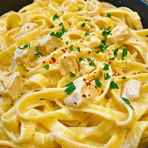 - 8 oz pasta (fettuccine or penne) - 2 tablespoons extra-virgin olive oil - 1 pound chicken breast, trimmed and diced - 4 cloves garlic, finely minced - 1 cup heavy cream - 1 cup freshly grated Parmesan cheese - 1 teaspoon Italian seasoning - ½ teaspoon red pepper flakes (optional) - Salt and pepper to taste - Fresh parsley, chopped (for garnish) When I cook creamy chicken garlic Parmesan pasta, I love using fresh ingredients. The pasta is the base of the dish. I often choose fettuccine or penne. They hold the sauce well. The chicken breast should be tender and diced into bite-sized pieces. This ensures even cooking. Garlic brings a wonderful aroma. I use four cloves, finely minced. Heavy cream makes the sauce rich and smooth. I prefer it at room temperature before adding. Parmesan cheese adds a delicious flavor. Freshly grated cheese melts better than pre-packaged. Italian seasoning gives a nice herb blend. If you like a kick, add red pepper flakes. Salt and pepper help enhance all the flavors. Lastly, fresh parsley adds color and a fresh taste. You can find the full recipe here for more details. - Large pot for boiling pasta - Large skillet for cooking ingredients - Slotted spoon for removing chicken To make this dish, you need a few tools. A large pot is key for boiling the pasta. Use a large skillet to cook the chicken and make the sauce. A slotted spoon helps remove the chicken easily. These tools make cooking smooth and fun! To start, bring a large pot of salted water to a rapid boil. This step is key for flavor. Add 8 oz of pasta and cook according to the package instructions. I prefer fettuccine or penne for this dish. Aim for al dente, which means the pasta should be firm but not hard. Once cooked, drain the pasta but save a small cup of pasta water. This water adds flavor and helps the sauce stick later. In a large skillet, heat 2 tablespoons of extra-virgin olive oil over medium-high heat. When the oil shimmers, it’s time to add the chicken. Use 1 pound of chicken breast, cut into bite-sized pieces. Season the chicken well with salt and black pepper. Cook for about 7-8 minutes until golden brown. Make sure to stir the chicken so it cooks evenly. Once done, use a slotted spoon to remove the chicken and set it aside on a plate. Lower the heat slightly and add 4 cloves of minced garlic to the same skillet. Sauté the garlic for about 1 minute. Stir often to keep it from burning. Once you smell the garlic, pour in 1 cup of heavy cream. Mix it gently with the garlic. Then, add 1 cup of freshly grated Parmesan cheese. Stir continuously until the cheese melts and forms a creamy sauce. This is where the magic happens! Now, return the sautéed chicken to the skillet. Add the drained pasta and toss everything together. Make sure the pasta and chicken are well coated in the creamy sauce. Taste the dish and adjust the seasoning if needed. If the sauce is too thick, add a splash of the reserved pasta water. Serve the pasta hot, garnished with fresh parsley for color. You can even drizzle a bit of olive oil on top for extra flavor. Enjoy your creamy chicken garlic Parmesan pasta! For the full recipe, check out the details above. To make your sauce just right, start with the cream. If it’s too thick, add a splash of reserved pasta water. This will help thin it out without losing flavor. If it’s too thin, let it simmer a bit longer. The heat helps it thicken nicely. For flavor, taste as you go. A little more salt or a bit of pepper can change everything. You can also add garlic powder or onion powder for more depth. Mixing in fresh herbs at the end adds a bright touch. Pair your creamy chicken garlic Parmesan pasta with a crisp side salad. A mixed green salad with a light vinaigrette works well. You can also serve it with crusty bread to soak up the sauce. For drinks, a chilled white wine like Pinot Grigio complements the dish nicely. If you prefer non-alcoholic, sparkling water with lemon is refreshing. Make your dish look great by garnishing with fresh parsley. A sprinkle of grated Parmesan on top adds a nice touch. You can also drizzle some olive oil for shine. Serve the pasta hot for the best taste. If it's sitting for a bit, cover it to keep it warm. This dish shines when served fresh and at the right temperature. Enjoy making this delightful dish! For the complete method, check out the Full Recipe. {{image_4}} You can switch up the protein in this dish. Shrimp adds a nice twist. Just sauté shrimp until pink and add them into the creamy sauce. Tofu is another option. It works well for vegetarians. Simply cube firm tofu and sauté it until golden before mixing it into the dish. Both alternatives give you tasty meals without losing the creamy goodness. If you want to try different pasta shapes, consider using rotini, farfalle, or even whole wheat pasta. Each shape holds sauce differently, adding a fun texture. There are also great gluten-free pasta options available. Look for brown rice or chickpea pasta. These choices keep your dish tasty and inclusive for everyone. Feel free to get creative with flavors! Adding vegetables like spinach, broccoli, or bell peppers can enhance your meal. You can stir these in with the pasta for extra nutrition. For those who like a kick, try adding more red pepper flakes or even a dash of hot sauce. Fresh herbs like basil or thyme can also bring out new flavors. Adjust spice levels to suit your taste, making each meal a unique experience. For the full recipe, check out the Full Recipe section. To store leftovers of your creamy chicken garlic Parmesan pasta, first cool it down. Place the pasta in an airtight container. This keeps the flavors fresh and prevents drying out. You can keep it in the fridge for about 3 to 4 days. For best taste, eat it within two days. Make sure to reheat it gently to keep it creamy. For longer storage, you can freeze this dish. First, allow the pasta to cool completely. Place it in a freezer-safe container, leaving some space for expansion. It can last in the freezer for about 2 to 3 months. When you’re ready to eat, thaw it overnight in the fridge. Reheat it gently on the stove or in the microwave. Add a splash of cream or water to revive the sauce's creaminess. This creamy chicken garlic Parmesan pasta lasts well in storage. In the fridge, enjoy it within 3 to 4 days. If frozen, consume it within 2 to 3 months for best quality. Signs of spoilage include off smells, mold, or a change in color. If any of these appear, it’s best to toss the dish. For more details, check out the Full Recipe. Yes, you can! Try mozzarella for a mild taste or sharp cheddar for more flavor. Goat cheese adds a tangy twist, while cream cheese gives a rich texture. Each cheese brings its own special touch to the dish. Feel free to mix and match for a unique taste. To lighten this dish, use whole wheat pasta instead of regular pasta. You can swap heavy cream for low-fat milk or Greek yogurt. Choose skinless chicken breasts to cut down on fat. Also, reduce the cheese amount or use a lighter cheese option. These changes help keep it delicious while lowering the calorie count. Yes, you can prepare this pasta ahead of time! Cook the chicken and sauce, then store them separately from the pasta. When ready to eat, just reheat the sauce and chicken, then toss in the pasta. This way, it stays fresh and tasty. This pasta pairs well with a simple green salad or garlic bread. You can also serve steamed veggies like broccoli or asparagus for color. A light soup can make a great starter too. These sides balance the meal and add more nutrients. To add heat, increase the amount of red pepper flakes in the sauce. You can also add diced jalapeños or crushed chili peppers for more spice. Mixing in a dash of hot sauce can also kick up the heat. Adjust to your taste for the perfect level of spice. This blog post covered how to make Creamy Chicken Garlic Parmesan Pasta from scratch. We discussed the key ingredients, shared step-by-step cooking instructions, and provided tips for flavor and storage. Remember, you can personalize the dish by swapping proteins or pasta shapes. Whether you’re preparing a special meal or meal-prepping for the week, this recipe is a crowd-pleaser. Enjoy the creamy goodness and feel free to experiment! Happy cooking!