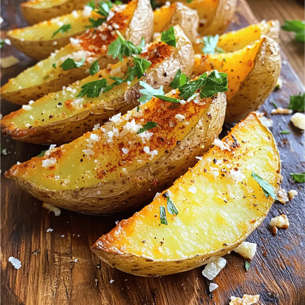 Baked Garlic Parmesan Potato Wedges Simple and Crunchy