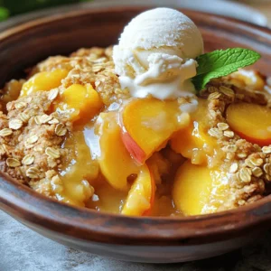 Making the best peach cobbler starts with fresh, quality ingredients. Here’s what you need: - Peaches and Sweetener - 6 ripe peaches, peeled and sliced - 1 cup granulated sugar, divided - Dry Ingredients - 1 teaspoon ground cinnamon - 1 cup all-purpose flour - 1 tablespoon baking powder - 1/2 teaspoon salt - Liquids and Fats - 1 cup whole milk - 1/2 cup unsalted butter, melted - 1 teaspoon vanilla extract - 1/2 cup rolled oats (for crunch) Using ripe peaches makes a big difference in flavor. Choose peaches that smell sweet and feel slightly soft. You want them juicy for your cobbler! The sugar balances the tartness of the peaches. It’s best to divide the sugar to use some in the peach mix and some in the batter. The dry ingredients create the base for your batter. The baking powder helps it rise and become fluffy. Whole milk adds creaminess, while melted butter gives richness. The vanilla extract adds a nice touch of warmth. Finally, rolled oats on top give a lovely crunch. For anyone looking for the full recipe, I recommend checking the Full Recipe for detailed steps! - Preheat the Oven: Begin by preheating your oven to 350°F (175°C). This helps the cobbler bake evenly. - Prepare the Peaches: In a large mixing bowl, take 6 ripe peaches. Peel and slice them. Add 1/2 cup of sugar, 1 teaspoon of cinnamon, and 1 teaspoon of lemon juice. Toss gently for even coating. Let this mix sit for 10-15 minutes. This allows the juices to blend well. - Create the Batter: In another bowl, whisk together 1 cup of flour, 1 tablespoon of baking powder, 1/2 teaspoon of salt, and the other 1/2 cup of sugar. Slowly add 1 cup of milk, 1/2 cup of melted butter, and 1 teaspoon of vanilla. Stir until smooth and lump-free. - Combine the Mixtures: Grease a 9x13-inch baking dish. Pour the batter into the dish, spreading it evenly. Spoon the peach mix over the batter, avoiding the juices. Do not stir! The batter will rise around the peaches while it bakes. - Add a Crunchy Topping: Take 1/2 cup of rolled oats and sprinkle them over the peach layer. This adds a nice crunch that everyone will love. - Bake to Perfection: Place your dish in the oven. Bake for 40 to 45 minutes. The cobbler is ready when the top is golden brown and a toothpick comes out clean. - Cool and Serve: After baking, let the cobbler cool for 15 minutes. This makes it easier to serve. You can enjoy it warm or at room temperature. For a tasty treat, serve it with vanilla ice cream. For the full recipe, refer to the earlier section. Signs of Ripeness Look for peaches that feel slightly soft when you press them. The skin should be smooth and have a golden hue. A sweet scent also indicates ripeness. Types of Peaches for Cobbler Freestone peaches work best for cobblers. They come off the pit easily. Clingstone peaches are tasty but harder to slice. Use what's in season for the best flavor. How to Store Peaches Store ripe peaches at room temperature. If they are not ripe yet, keep them in a paper bag. Once ripe, place them in the fridge for up to three days. Achieving the Perfect Texture For a soft, fluffy cobbler, don’t overmix the batter. Mix just until combined. The batter should be thick but smooth. Ensuring Even Cooking When you layer the peaches and batter, avoid mixing them. The batter will rise around the peaches as it bakes. This keeps the dish moist and ensures even cooking. For the full recipe, check out the Peachy Paradise Cobbler. Enjoy making this delightful dessert! {{image_4}} You can change the fruit in your cobbler. Try using berries, apples, or cherries. Each fruit brings its own flavor. Mix peaches with blueberries for a sweet twist. Seasonal fruits work well too. In summer, use ripe strawberries. In fall, apples shine in this dish. If you need gluten-free options, swap all-purpose flour for a gluten-free blend. It works well in this recipe. For sugar substitutes, use honey or maple syrup. You can adjust the sweetness to suit your taste. Just remember to check the ratios, as they differ from sugar. You can find the full recipe linked above. Enjoy making your cobbler just the way you like it! - How to Store Leftovers After enjoying your peach cobbler, let it cool completely. Slice it into servings and place them in an airtight container. You can keep it in the fridge for about 3 to 4 days. If you want to save it longer, consider freezing it. Wrap slices in plastic wrap, then place them in a freezer bag. - Reheating Tips To reheat, take a slice out of the fridge or freezer. If it's frozen, let it sit at room temperature for about 30 minutes first. Preheat your oven to 350°F (175°C) and place the slice on a baking tray. Bake for about 10-15 minutes until it’s warm throughout. You can also use a microwave for quick reheating, but it may lose some crispness. - Best Practices for Freshness For the best taste, enjoy your peach cobbler fresh. If you store it properly, it will stay tasty for a few days. Keep it sealed to avoid drying out. If you notice any mold or off smells, it's best to toss it. Always trust your senses to judge if it’s still good. How to make the best peach cobbler? To make the best peach cobbler, use ripe peaches for the best taste. Mix the peaches with sugar, cinnamon, and lemon juice. Then prepare a smooth batter with flour, baking powder, milk, butter, and vanilla. Pour the batter in a baking dish, add the peaches, and bake until golden. Follow the Full Recipe for precise steps. Can I use frozen peaches? Yes, you can use frozen peaches! Just thaw them first and drain the excess juice. This helps keep your cobbler from becoming too watery. Frozen peaches can still taste great and save time. What can I serve with peach cobbler? Peach cobbler pairs well with vanilla ice cream or whipped cream. You can also serve it with fresh mint for a touch of color and flavor. Try adding a drizzle of honey or caramel for extra sweetness. My cobbler is too runny, what did I do wrong? If your cobbler is too runny, it may be from too much liquid in the peaches. Make sure you drain any extra juice before adding them to the batter. Also, check that you used the right amount of flour, as this helps thicken the mixture. How can I make a larger batch? To make a larger batch, simply double the ingredients. Use a bigger baking dish to allow for more batter and fruit. Keep an eye on the baking time, as it may take a bit longer in a larger dish. Making peach cobbler is simple and fun. We covered the key ingredients, steps, and tips to make it great. Remember to choose ripe peaches for the best taste. You can also try different fruits or adjust for dietary needs. Store leftovers properly to enjoy later. With these insights, you can create a delicious dessert that everyone will love. Trust your skills, and bake with joy!