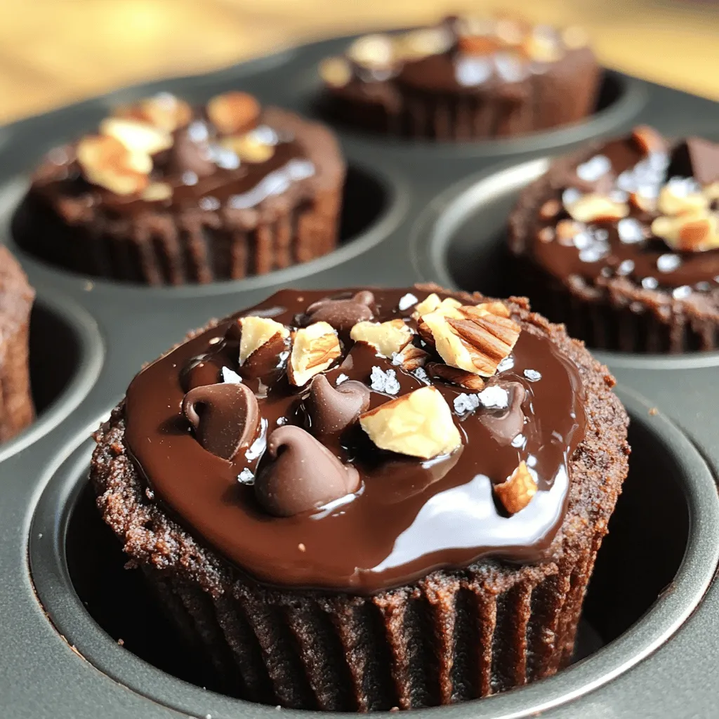 - 1 cup almond flour - 1/2 cup unsweetened cocoa powder - 1/4 cup coconut sugar - 1/2 teaspoon baking soda - 1/4 teaspoon sea salt - 1/2 cup almond butter (or any preferred nut butter such as cashew or peanut butter) - 1/4 cup pure maple syrup - 1 teaspoon vanilla extract - 1/2 cup dark chocolate chips (opt for dairy-free if desired) - Optional toppings: flaked sea salt, chopped nuts, or shredded coconut - Almond flour: It is low in carbs and high in healthy fats. This helps keep you full. - Cocoa powder: It is rich in antioxidants. This boosts heart health and mood. - Coconut sugar: It has a lower glycemic index than white sugar. This helps manage blood sugar. - Baking soda: It helps the cups rise and become fluffy. - Sea salt: Just a pinch adds flavor and balances sweetness. - Almond butter: It provides protein and healthy fats. This supports muscle growth and energy. - Maple syrup: It is a natural sweetener and has minerals like manganese. - Vanilla extract: It adds a warm flavor and can help enhance sweetness. - Dark chocolate chips: They provide antioxidants and reduce cravings for sweets. - Optional toppings: These add crunch and flavor, making the cups more fun. - For nut allergies, use sunflower seed butter instead of nut butter. - If you want a gluten-free option, almond flour works great. - For a lower-sugar option, use stevia in place of coconut sugar. - If you need to avoid dairy, choose dairy-free chocolate chips. - For a vegan version, make sure all ingredients are plant-based. This recipe is flexible. You can mix and match to fit your needs! Check the Full Recipe for more details on making these delightful cookie cups. First, preheat your oven to 350°F (175°C). This step is key for even baking. Next, grab a muffin tin. You can grease it with cooking spray or use paper liners. Both methods help with easy removal later. In a medium bowl, add the almond flour, cocoa powder, coconut sugar, baking soda, and sea salt. Whisk these together well. This ensures all the dry ingredients mix evenly. This step is important for the best flavor and texture in your cookie cups. Now, grab another bowl for the wet ingredients. Add almond butter, maple syrup, and vanilla extract. Whisk them together until smooth and creamy. This mixture should be thick yet pourable. If it feels too thick, you can add a little water to help. Take a tablespoon and scoop the dough into each muffin cup. Fill them about three-quarters full. Then, press down the dough lightly with a spoon or your fingers. This creates an indent for toppings later on. Make sure each cup holds enough dough for a nice shape. Put the muffin tin in your preheated oven. Bake for 12 to 15 minutes. You want the edges to look set while the center stays soft. It will firm up as it cools. When done, let them cool in the tin for about 5 minutes before moving them to a wire rack. For extra flavor, sprinkle with toppings once they are cool. For the complete recipe, check out the Full Recipe. To bake perfect cookie cups, follow a few key steps. First, measure your ingredients carefully. Use a kitchen scale if you can. Next, preheat your oven to 350°F (175°C). This helps the dough rise well. When mixing the dry ingredients, whisk them together fully. This ensures even distribution of flavors. For the wet ingredients, mix until smooth and creamy. Combine them gently to keep air in the dough. This makes the cookie cups light. Press the dough down lightly in the muffin tin. This forms a nice cup shape. Bake for 12-15 minutes. The edges should look set. The center can stay a bit soft. They will firm up as they cool. 1. Overmixing the Dough: Mixing too much makes the cookies tough. 2. Skipping the Cooling Time: Let them cool in the tin for 5 minutes. They are fragile when hot. 3. Not Measuring Ingredients: Use precise measurements for the best results. 4. Using Cold Ingredients: Ensure your almond butter and syrup are at room temperature for easier mixing. Avoiding these mistakes helps you create the best cookie cups. Serve these cookie cups warm for a delightful treat. You can top them with flaked sea salt for a sweet-salty flavor. Chopped nuts add a nice crunch. Shredded coconut gives a tropical twist. For a stunning presentation, place them on a pretty plate. Add some fresh berries around the cookie cups. This adds color and freshness. If you want to get creative, try drizzling melted dark chocolate on top. This makes them look fancy and taste even better. Enjoy these cookie cups with friends or family for a fun dessert. For the full recipe, check the earlier sections for all details you need to get started on these delicious treats! {{image_4}} To make these cookie cups vegan, simply swap out a few key ingredients. Use a plant-based nut butter like almond, cashew, or peanut butter. Instead of maple syrup, you can use agave nectar or date syrup. This way, you keep the sweetness without adding any animal products. Also, choose dairy-free dark chocolate chips. These small changes give you a delicious vegan treat. For a paleo version, stick with natural ingredients. Replace almond flour with coconut flour, but use less since coconut flour absorbs more liquid. You can keep the cocoa powder and coconut sugar. Instead of almond butter, try using sunflower seed butter. This adjustment makes a tasty cookie cup that fits a paleo diet. Get creative with your flavors! You can mix in chopped nuts like walnuts or pecans for a nice crunch. Adding a pinch of cinnamon or nutmeg can give a warm, cozy flavor. Want to add a twist? Try mixing in some orange zest or espresso powder for an exciting taste. You can also top your cookie cups with shredded coconut or flaked sea salt for added texture. These variations make each bite unique and fun! For the full recipe, check out the Healthy Chocolate Cookie Cups 🧁. Enjoy your baking adventures! To keep your Healthy Chocolate Cookie Cups fresh, store them in an airtight container. This helps prevent them from drying out. Place a piece of parchment paper between layers if you stack them. This way, they won’t stick together. Keep them in a cool, dry place like your kitchen counter. Avoid direct sunlight or heat sources. These cookie cups can stay fresh for about five days at room temperature. If you want them to last longer, refrigerate them. In the fridge, they can last up to two weeks. Just remember to let them sit at room temperature before serving. This will help regain their soft texture. Freezing is a great option if you want to store your cookie cups for a longer time. To freeze, place the cooled cookie cups in a single layer on a baking sheet. Freeze them for about an hour until firm. Then, transfer them to an airtight container or freezer bag. They can last up to three months in the freezer. When you’re ready to enjoy, just thaw them in the fridge overnight or at room temperature. This method preserves their taste and texture. You can use regular flour, but it changes texture. Almond flour gives a moist, nutty flavor. If you use regular flour, the cookie cups might be drier. It is best to stick with almond flour for the best results. To lower the sugar, use less coconut sugar or maple syrup. You can also use a sugar substitute like stevia or monk fruit. Just remember to adjust the liquid amount if you use a dry substitute. This keeps the cookie cups moist and tasty. Reheat the cookie cups in the oven. Set it to 350°F (175°C) and bake for about 5 minutes. This keeps them soft and warm. You can also use the microwave. Heat on low for 15-20 seconds. Check to avoid overheating. Yes! You can use any nut butter. Cashew or peanut butter works well. For a nut-free option, try sunflower seed butter or soy nut butter. Each choice adds its own flavor. Yes, these cookie cups are safe for kids. They use healthy ingredients and have no harmful additives. Just watch for nut allergies if you use nut butters. They make a great treat that kids will enjoy. For the full recipe, check out the section above! You learned how to make healthy chocolate cookie cups, from ingredients to storage. We covered tasty ingredients and their benefits. You now know the steps for baking and serving. Avoid common mistakes for success. Remember, these cookie cups can fit various diets with easy swaps. Enjoy your creation and share it with others. With practice, you’ll master these treats and impress your friends! Try them out and have fun baking.