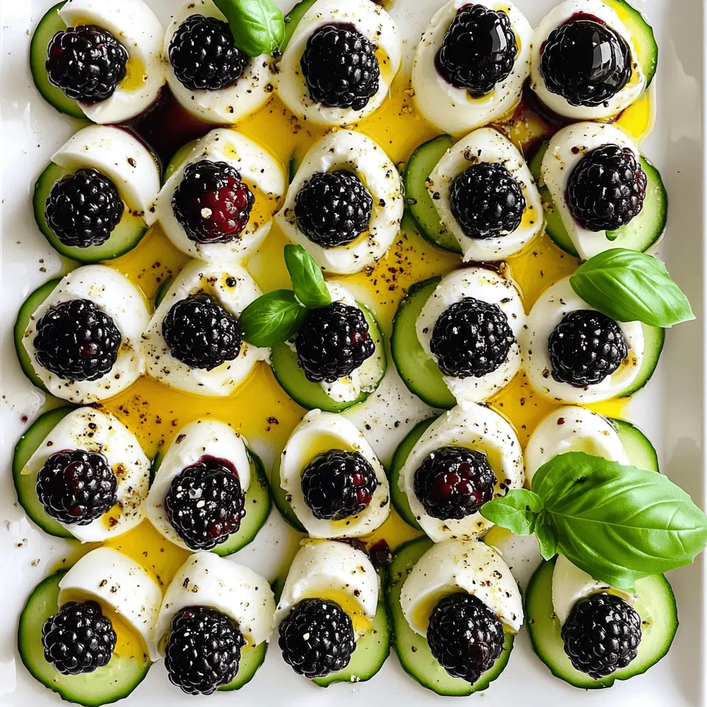 Blackberry-Cucumber Caprese Bites Fresh Delight