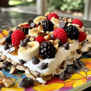 Frozen yogurt bark is easy to make and fun to eat. Here are the main ingredients you need: - 2 cups plain Greek yogurt - 2 tablespoons honey - 1 teaspoon vanilla extract These ingredients create a creamy base. Plain Greek yogurt gives you protein. Honey adds sweetness. Vanilla extract brings in flavor. - 1 cup mixed berries - 1 ripe banana - 1/4 cup dark chocolate chips or chunks - 2 tablespoons chopped nuts The toppings make this treat special. Mixed berries add freshness and color. A ripe banana gives a soft texture and sweetness. Dark chocolate chips add richness. Chopped nuts provide crunch and flavor. Use fresh, ripe fruits for the best taste. Feel free to mix your favorites. You can find the Full Recipe above to guide you through the steps. Enjoy creating your own frozen yogurt bark! - Mix yogurt, honey, and vanilla extract - Line the baking sheet with parchment paper Start by mixing the plain Greek yogurt, honey, and vanilla extract in a medium bowl. Use a whisk or spatula to blend them until smooth. This creates a creamy base for your bark. Next, prepare your baking sheet. Line it with parchment paper to prevent sticking. A 9x13 inch sheet works great for this recipe. - Spread yogurt mixture evenly - Add fruits, chocolate chips, and nuts Now, spread the yogurt mixture evenly across the lined baking sheet. Aim for about a 1/2 inch thickness. This gives you a good base for toppings. Next, sprinkle your mixed berries and banana slices all over the yogurt. Make sure to cover it well. Then, add the dark chocolate chips and chopped nuts. Press them down lightly to help them stick. This step is key for a great bite! - Freeze until solid (at least 4 hours) - Remove and break into pieces Transfer the baking sheet to the freezer. Let it freeze for at least 4 hours. This ensures your yogurt bark is solid. Once frozen, lift the parchment paper to remove the yogurt bark from the pan. Peel off the paper and break the bark into pieces. Enjoy your tasty, homemade frozen yogurt bark! For the full recipe, check the recipe section again. To make great frozen yogurt bark, start by choosing the right yogurt. I prefer plain Greek yogurt. It has a thick texture and tangy flavor. This helps the bark hold its shape well when frozen. Other yogurts may not work as well. They can be too runny or too sweet. When you add toppings, make sure to press them down gently. This helps the toppings stick to the yogurt. If you skip this step, the toppings might fall off when you eat it. Pressing them down keeps every bite delicious. For a fun presentation, try arranging the bark pieces on a colorful plate. You can drizzle some honey on top for extra sweetness. Scatter a few more berries around the edges. This adds color and makes it look fancy. Pair your frozen yogurt bark with additional flavors. A scoop of your favorite ice cream or a splash of fruit juice can enhance the taste. You can also serve it with a side of fresh fruit. This makes for a tasty and healthy snack. {{image_4}} Frozen yogurt bark is fun to make! You can change the flavors to fit your taste. Here are some great options. - Tropical: Use fresh pineapple and shredded coconut. This mix gives a bright and sunny taste. - Nutty: Mix in peanut butter and crunchy granola. This combo adds a rich and satisfying flavor. You can also try other fruits or nuts. The key is to pick what you like best! - For a dairy-free option, use plant-based yogurt. Almond or coconut yogurt works well. - If you want to cut back on sugar, try using a low-sugar yogurt. You can also reduce honey or use a sugar substitute. These options help you enjoy frozen yogurt bark while meeting your dietary needs. You can easily make it your own! To keep your frozen yogurt bark fresh, use an airtight container. This helps prevent freezer burn. Make sure the container is properly sealed. You can also wrap the bark tightly in plastic wrap before placing it in the container. This extra layer protects the bark and keeps it tasty. When storing, keep the bark in the coldest part of your freezer. Avoid placing it near the door where it can get warm. If you have leftovers, try to eat them within a week for the best taste. You can store frozen yogurt bark in the freezer for up to two months. After this time, it may lose some of its flavor and texture. For the best experience, enjoy your bark sooner than later. The sooner you eat it, the more fresh and yummy it will taste! Yes, you can use flavored yogurt. Using flavored yogurt will change the taste and sweetness. For example, berry-flavored yogurt adds fruit notes. It may also increase sweetness, so you might want to cut back on honey. If you want a different sweetener, try maple syrup or agave nectar. Both options add sweetness but change the flavor slightly. You can also use stevia or monk fruit for a low-calorie choice. Just keep in mind that these sweeteners can alter the texture. To reduce sweetness, use less honey or skip it altogether. You can also pick plain yogurt, which has no added sugars. Adding more fruits can balance out the flavors without adding extra sweetness. Adjusting these ingredients helps you create your perfect frozen yogurt bark. For the full recipe, check out the Fruity Frozen Yogurt Bark section above. Frozen yogurt bark is simple, fun, and packed with flavor. We discussed key ingredients, toppings, and how to prepare it step by step. I shared tips to enhance texture and serving ideas. You can experiment with flavors and dietary needs, making it a versatile treat. Store it properly for long-lasting freshness. Enjoy your delicious creations and feel free to adapt them to fit your tastes. Frozen yogurt bark is a great way to have a sweet snack that's also healthy. Dive in and make your own today!