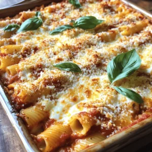 - 1 pound ziti pasta - 1 pound ground beef or Italian sausage (or a mix) - 1 jar (24 oz) marinara sauce - 1 can (15 oz) ricotta cheese - 2 cups shredded mozzarella cheese - 1 cup grated Parmesan cheese For the Million Dollar Baked Ziti, quality matters. Use fresh ingredients for the best taste. Ziti pasta is the star of this dish. It holds the sauce well and gives a great bite. Ground beef or Italian sausage adds rich flavor. A mix of both can make it even better. Marinara sauce brings everything together, while ricotta cheese adds creaminess. The mozzarella and Parmesan create that lovely, bubbly cheese layer on top. - 1 teaspoon red pepper flakes - Fresh basil for garnish - 1 teaspoon Italian seasoning You can customize your baked ziti with a few add-ins. If you like heat, add red pepper flakes to the sauce. Fresh basil is a great garnish for color and flavor. Italian seasoning adds depth and warmth. These optional ingredients can enhance your ziti experience. - Large pot - Skillet - Baking dish - Mixing bowl - Aluminum foil Before you start cooking, gather your kitchen tools. A large pot is vital for boiling the pasta. A skillet helps cook your meat and sauce. Use a baking dish to layer your ziti. A mixing bowl is great for combining ingredients. Aluminum foil is needed to cover the dish while it bakes. Having these tools ready makes the process smooth and easy. For the full recipe, check out the details above. - Preheat oven to 375°F (190°C). - Cook ziti pasta until al dente. Start by preheating your oven. A hot oven helps the ziti cook evenly. Next, bring a large pot of salted water to a boil. Add the ziti pasta and cook it just until al dente. This means it should be firm to the bite but not hard. Once it’s done, drain the pasta and let it cool for a bit. - Sauté onion and garlic. - Brown the ground meat. - Mix in marinara and ricotta. In a large skillet, heat olive oil over medium heat. Add the chopped onion and sauté until soft. This should take about 3 to 4 minutes. Then, add minced garlic and stir for one more minute. Next, add the ground beef or Italian sausage. Break it apart with a spatula and cook until it's brown. This usually takes about 7 to 10 minutes. If there's too much fat, drain it off. After that, pour in the marinara sauce and add the ricotta cheese. Sprinkle in Italian seasoning and red pepper flakes if you want some heat. Season with salt and pepper to taste, then mix it all well. - Combine pasta with sauce mixture. - Layer in baking dish with cheeses. - Cover and bake. Grab a large mixing bowl and add the cooked ziti. Pour the rich sauce mixture over the pasta. Stir gently to coat every piece in that delicious sauce. Grease a 9x13 inch baking dish with olive oil. Spread half of the ziti mixture in the bottom. Now, sprinkle half of the mozzarella and half of the Parmesan on top. Add the rest of the ziti mixture and finish with the remaining cheeses. Cover the dish with aluminum foil and bake it in the oven. Bake for 25 minutes, then remove the foil. Bake for an additional 15 to 20 minutes. You want the cheese to be bubbly and golden brown. For the full recipe, check out the details above! To make your baked ziti truly shine, use a mix of cheeses. I love combining mozzarella, ricotta, and Parmesan. Each cheese adds its unique flavor and texture. For a creamier sauce, mix ricotta with a splash of milk before adding it to the marinara. This simple trick makes the dish richer and more inviting. Want to make a vegetarian version? Swap the meat for vegetables! Try using sautéed mushrooms, zucchini, or bell peppers. You can also add spinach for more nutrients. For cheese, consider using plant-based options. These alternatives melt well and taste great, ensuring everyone can enjoy this meal. Pair your Million Dollar Baked Ziti with a fresh salad or garlic bread. A crisp Caesar salad offers a nice contrast to the warm ziti. For upscale events, serve the ziti in individual portions. This adds a touch of elegance and makes serving easy. You can even garnish each plate with fresh basil for that gourmet look. For the full recipe, check the earlier section. Enjoy creating your own comforting family feast! {{image_4}} For those who crave more meat, consider adding pancetta or prosciutto. These cured meats bring a salty and rich flavor to your baked ziti. You can also mix in ground turkey or chicken if you want to lighten it up. The key is to combine flavors that complement the marinara sauce. To give your ziti a gourmet twist, drizzle truffle oil on top before serving. Truffle oil adds a rich aroma that elevates the dish. You can also experiment with unique cheeses. Try using goat cheese or Gruyère for a different taste. If you want to switch it up even more, consider a white sauce version. Make a creamy béchamel sauce instead of using marinara. This adds a new layer of flavor to your dish. If you need gluten-free options, look for gluten-free pasta. Many types are now available and cook just like regular pasta. For those avoiding dairy, there are several dairy-free cheese alternatives on the market. Nutritional yeast can add a cheesy flavor without the dairy. You can mix these alternatives into your baked ziti without losing taste. For the full recipe, check out Million Dollar Baked Ziti. After enjoying your Million Dollar Baked Ziti, let it cool down. Use an airtight container to store your leftovers in the fridge. This keeps it fresh and tasty. Aim to eat the leftovers within 3 to 5 days for the best flavor. When reheating, you can use the oven or microwave. If using the oven, preheat it to 350°F (175°C). Cover the dish with foil to keep it moist, and heat for about 20 minutes. If using a microwave, place a portion on a microwave-safe plate. Heat in short bursts to avoid drying it out. You can freeze baked ziti before or after baking. If freezing before baking, assemble the dish and cover it tightly with plastic wrap and then foil. This protects it from freezer burn. Freeze for up to 3 months. When ready to bake, thaw it in the fridge overnight. If freezing after baking, let it cool first. Then cut it into portions and place each in a freezer-safe container. You can also wrap it in plastic wrap and foil. This helps keep it fresh for up to 3 months. Baked ziti lasts about 3 to 5 days in the fridge. Always check for signs of spoilage. Look for mold, an off smell, or a change in texture. If you see any of these signs, it’s best to toss it out. When stored properly, you can enjoy this hearty dish multiple times! Yes, you can prep Million Dollar Baked Ziti ahead of time. This saves time on busy days. 1. Cook the pasta: Follow the recipe, but stop before baking. 2. Assemble: Layer the pasta, meat sauce, and cheese in the dish. 3. Cover: Use plastic wrap or foil to cover the dish tightly. 4. Chill: Store it in the fridge for up to 24 hours. 5. Bake: When ready, remove the cover and bake as directed. Add a few extra minutes if cold. Reheating baked ziti can keep it tasty. Here are some tips: - Oven method: Preheat your oven to 350°F (175°C). Place the ziti in an oven-safe dish. - Cover: Use foil to cover the dish. This keeps moisture in. - Heat: Bake for about 20-25 minutes. Check that it’s hot all the way through. - Microwave: For a quick option, use the microwave. Heat in 1-minute intervals, stirring in between. Yes, you can switch the pasta for a different kind. Here are some good options: - Penne: This shape holds sauce well and is fun to eat. - Fusilli: The twists catch sauce and cheese nicely. - Rigatoni: Larger tubes add a hearty bite to the dish. Feel free to try your favorite pasta! This allows for personal taste. The full recipe provides clear steps to help you create a delicious meal. Baked Ziti is a crowd-pleaser with its rich flavors and warm texture. We explored the best ingredients, from ziti pasta to flavorful sauces and cheeses. I shared steps to prep, bake, and serve this dish. Remember to mix cheeses for the perfect layer. Whether you use meat or go vegetarian, baked ziti adapts well. Store leftovers properly for later enjoyment. As you gather family and friends, this dish will surely impress. Your cooking adventure with baked ziti can be fun and fulfilling. Enjoy every bite!