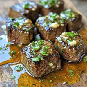 - 1.5 lbs sirloin steak, cut into 1-inch cubes - 4 tablespoons unsalted butter, divided - 6 cloves garlic, minced - 2 tablespoons fresh parsley, finely chopped - 1 tablespoon soy sauce - 1 teaspoon smoked paprika - Salt and freshly ground black pepper to taste - Optional: 1 teaspoon crushed red pepper flakes The main ingredients in garlic butter steak tips create a rich and savory flavor. Sirloin steak is perfect for this dish. It is tender and flavorful when cooked well. Cutting the steak into 1-inch cubes allows for even cooking and easy handling. Four tablespoons of unsalted butter add a creamy richness that enhances every bite. Garlic is the star here, with six cloves minced to infuse the dish with its strong aroma. For seasoning, fresh parsley adds a pop of color and flavor. Soy sauce brings an umami taste that complements the steak's natural flavor. Smoked paprika adds a hint of smokiness, enhancing the overall taste. Salt and pepper are key to bringing all the flavors together. If you like a kick, add crushed red pepper flakes to spice things up. Each ingredient works together to create a delicious meal. You can find the Full Recipe for precise steps and cooking instructions. Enjoy creating this savory dish! First, I dry the steak cubes with paper towels. This step helps get a good sear. Next, I season the steak cubes with salt, black pepper, and smoked paprika. If you like heat, add crushed red pepper flakes for a kick. To achieve the perfect sear, make sure the skillet is hot before adding the steak. This helps create that nice brown crust we love. I heat a large skillet over medium-high heat and add 2 tablespoons of unsalted butter. I let the butter melt until it bubbles. This means it's ready for the steak. I add the seasoned steak tips in a single layer. If they are crowded, they won’t sear well. I cook the steak tips for about 2-3 minutes on each side. I flip them when they are golden brown. Once they reach the doneness you like, I remove them from the skillet and set them aside. Next, I lower the heat to medium and add the remaining 2 tablespoons of butter to the skillet. Once it melts, I stir in the minced garlic. I sauté the garlic for around 30 seconds. It should smell amazing! I then return the seared steak tips to the skillet along with any juices. I toss everything gently to coat the steak in the garlic butter sauce. Finally, I pour in the soy sauce and sprinkle with chopped parsley. I toss it all together for another minute to heat through. For the full recipe, check out the main article. Enjoy those rich and savory flavors! To get a great sear on your steak tips, start by patting them dry. This removes excess moisture, allowing the steak to brown nicely. Next, heat your skillet. A hot skillet is key. If the skillet is not hot enough, the steak will steam instead of sear. Aim for medium-high heat. You want the butter to foam and bubble before adding the steak. You can tweak the seasonings to match your taste. If you like it spicy, add more crushed red pepper flakes. If you want a fresh twist, try adding lemon zest. Fresh herbs like thyme or rosemary can also enhance the flavor. For the adventurous cook, consider adding a splash of red wine or balsamic vinegar to the sauce. This adds depth and richness to the dish. For cooking steak tips, the skillet method works best. It gives you that rich crust and flavor. If you want to try something different, you can grill them. Grilling adds a smoky flavor that pairs well with the garlic butter. Alternatively, you can use an oven. Cook the steak tips at 400°F for about 10-12 minutes. This method will give you tender meat that’s full of flavor. For the full recipe, check out the instructions above. Enjoy your cooking adventure! {{image_4}} To add more flavor to your garlic butter steak tips, try using fresh herbs. Herbs like thyme and rosemary can give your dish a new twist. Simply chop the herbs and mix them into the garlic butter. This adds a nice aroma and taste to your steak. You can also use dried herbs if fresh ones aren’t available. Just remember that dried herbs are stronger, so use less. You can change the heat in your steak tips by using different spices. For a mild kick, use black pepper or paprika. If you want more heat, add cayenne pepper or chili powder. You can also try spice blends like Cajun or Italian for a unique flavor. Marinades can also deepen the taste. A mix of soy sauce, garlic, and ginger can make a great marinade. Just let the steak soak for a few hours. Pairing your garlic butter steak tips with side dishes can enhance your meal. Try serving them with creamy mashed potatoes or sautéed vegetables. A fresh salad can also balance the richness of the steak. For dips or sauces, a chimichurri or a garlic aioli adds extra flavor. These options will make your meal even more enjoyable. Check out the Full Recipe for more ideas! To keep your garlic butter steak tips fresh, store them in an airtight container. Place the cooled steak tips in the fridge within two hours of cooking. They can last up to three days in the refrigerator. For longer storage, freeze them. Place the steak tips in a freezer-safe bag, removing as much air as possible. They will stay good for up to three months in the freezer. Label the bags with the date to track freshness. To reheat steak tips, avoid the microwave if you want to keep their rich flavor and texture. Instead, heat a skillet over medium heat. Add a little butter to the pan and let it melt. Once hot, add the steak tips and cook for about 3-5 minutes, stirring occasionally. This method revives their savory taste while keeping them juicy. You can also reheat them in the oven at 350°F for about 10-15 minutes. Cover them with foil to prevent drying out. Garlic butter steak tips are safe to eat for about three days when stored properly in the fridge. If frozen, they can last up to three months. However, for the best flavor and texture, aim to eat or use them sooner. Always check for any off smells or changes in texture before consuming. If you're unsure, it's best to toss them to be safe. The best cuts for steak tips are sirloin, tenderloin, or flank steak. Sirloin is my top choice because it is tender and flavorful. Tenderloin offers a buttery texture, while flank steak has a great beefy taste. When choosing steak, look for nice marbling. This fat adds flavor and keeps the meat juicy. For a more budget-friendly option, consider using chuck steak. It still delivers great taste when cooked right. Yes, you can make garlic butter steak tips ahead of time. Start by cooking the steak tips and making the sauce as per the Full Recipe. After cooking, cool them down to room temperature. Next, store the steak tips in an airtight container in the fridge. They should stay fresh for 3 to 4 days. When ready to serve, reheat them gently in a skillet. This keeps them tender and tasty. To make garlic butter steak tips healthier, use less butter or switch to olive oil. You can also reduce the amount of soy sauce to cut back on sodium. Adding more veggies is another great way to boost health. Serve your steak tips with a side of steamed broccoli or a fresh salad. This adds fiber and nutrients without losing flavor. You now have a complete guide to making garlic butter steak tips. We covered key ingredients, step-by-step cooking, and various tips to help you shine in the kitchen. Remember, achieving that perfect sear makes all the difference. Feel free to experiment with flavors and serve these tasty steak tips with your favorite sides. Store leftovers properly to enjoy them later. With practice and patience, you’ll master this dish and impress anyone at your table. Happy cooking!