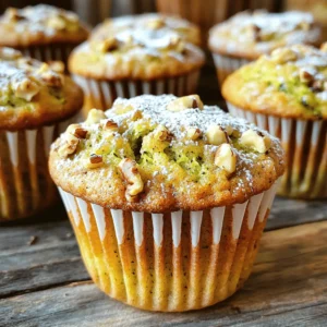 - 2 medium zucchinis, finely grated - 1 cup all-purpose flour - 1 cup whole wheat flour - 1 teaspoon baking powder - 1 teaspoon baking soda - 1 teaspoon ground cinnamon - ½ teaspoon ground nutmeg - ½ teaspoon sea salt - ½ cup granulated sugar - ½ cup packed brown sugar - 2 large eggs, at room temperature - ½ cup vegetable oil - 1 teaspoon pure vanilla extract - 1 cup chopped nuts (walnuts or pecans) - ½ cup semi-sweet chocolate chips Zucchini muffins need fresh ingredients to shine. First, the zucchinis give moisture and flavor. Grating them finely helps mix them well. Flour holds the muffins together. I like using both all-purpose and whole wheat flour for texture. Baking powder and soda help the muffins rise nicely. Flavor comes from cinnamon and nutmeg. These spices make the muffins warm and cozy. Don’t forget the salt. It balances the sweetness from granulated and brown sugar. Eggs bind the mix and add moisture. Vegetable oil keeps the muffins soft. Pure vanilla extract adds a lovely aroma. For extra crunch and taste, toss in some nuts. Walnuts or pecans work great. If you like a sweet twist, add chocolate chips. If you want a detailed guide, check out the Full Recipe. - Preheat oven to 350°F (175°C). - Prepare muffin tin with paper liners or cooking spray. - Combine grated zucchini with sugars; rest for 10 minutes. This step helps the zucchini release moisture. This moisture makes the muffins soft and tasty. - Whisk together flours, baking powder, baking soda, cinnamon, nutmeg, and salt. Mixing these dry ingredients well ensures even flavor and texture in your muffins. - Beat in eggs, oil, and vanilla to zucchini mixture. - Gradually incorporate dry ingredients. Mix until just combined. This keeps your muffins light and fluffy. - Carefully fold in chopped nuts and optional chocolate chips. This adds a nice crunch and sweetness to your muffins. Choose your favorite nuts or chocolate. - Spoon batter into the muffin tin and bake for 18 to 22 minutes. Check for doneness by inserting a toothpick. If it comes out clean, your muffins are ready! For the full recipe, you can refer to the details provided above. Enjoy your baking! To get moist muffins, let your grated zucchini rest for about 10 minutes. This helps the zucchini release its natural moisture. When mixing your batter, avoid overmixing. Stir just enough to combine. Overmixing can lead to tough muffins. For the best muffin texture, fill your muffin cups three-quarters full. This allows them to rise nicely while baking. If you fill them too high, they may spill over. If you fill them too low, they won’t rise as well. Dust your muffins with powdered sugar for an appealing touch. This simple step makes them look fancy. You can also serve them with a cream cheese spread. It adds a nice flavor and makes them even more enjoyable. {{image_4}} You can make simple swaps to add health to your muffins. First, try using almond flour instead of whole wheat flour. Almond flour adds a nice nutty taste and keeps the muffins moist. Next, use unsweetened applesauce instead of oil. This change will lighten the muffins and cut down on fat. To change up the flavors, try adding spices. A pinch of ginger or cardamom can add warmth and depth. You can also include dried fruits like raisins or cranberries. These fruits bring sweetness and chewiness to every bite. If you need gluten-free muffins, just switch to gluten-free flour. This swap works well without losing flavor. For a vegan option, use flax eggs. Mix one tablespoon of flaxseed meal with three tablespoons of water for each egg. This simple swap helps you enjoy delicious muffins while meeting your dietary needs. For the full recipe, check out the Zucchini Bliss Muffins. Enjoy experimenting with these tasty variations! Keep muffins in an airtight container at room temperature for up to 2 days. This way, they remain soft and tasty. If you plan to eat them within this time, leave them out on the counter. Just make sure the container is sealed well. You can freeze muffins for up to 3 months. To freeze, place them in a zip-top bag or a freezer-safe container. Be sure to remove as much air as you can. When you are ready to enjoy them, thaw at room temperature before serving. This keeps them fresh and delicious. To warm muffins, you can use the microwave or oven. For the microwave, heat them for about 15 seconds. If you prefer the oven, preheat it to 350°F (175°C) and warm them for about 5 to 10 minutes. This will restore their softness and taste, making them feel just baked again. For the best flavor, enjoy them warm! To keep your muffins light and fluffy, avoid overmixing your batter. When you mix the wet and dry ingredients, stir just enough to combine. This helps the muffins rise well and prevents them from becoming heavy. Yes, you can use frozen zucchini. Just remember to thaw it first and drain any excess moisture. This way, your muffins will not become soggy. The best way to check is to insert a toothpick into the center of a muffin. If it comes out clean, your muffins are ready. If there are wet crumbs, give them a few more minutes in the oven. Absolutely! You can double the recipe if you have a lot of zucchini. Just keep an eye on the baking time. Larger batches might need a bit more time. This recipe yields about 12 muffins. Perfect for sharing or enjoying all week long. For the full recipe, check out the Zucchini Bliss Muffins section! Zucchini bread muffins are tasty and healthy. We covered the key ingredients, mixing steps, and storage tips. You learned how to make them moist and flavorful. Remember to avoid overmixing and to adjust for dietary needs as needed. Enjoy experimenting with add-ins like nuts or fruit for fun flavors. Keeping muffins fresh is easy, whether at room temperature or frozen. With simple steps, you can create a yummy treat. Dive into baking and share your delicious results.