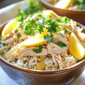 - 4 boneless, skinless chicken thighs - 1 cup long-grain white rice - 1 medium onion, finely chopped - 3 cloves garlic, minced - 2 cups chicken broth - 1 lemon, zested and juiced - 1 teaspoon dried thyme - 1 teaspoon dried oregano - 1 tablespoon olive oil - Salt and pepper to taste - Fresh parsley, chopped (for garnish) Using fresh ingredients can really boost the flavor of your dish. Look for bright, firm chicken thighs. Fresh herbs like thyme and oregano make a big difference. Fresh lemons will give you the best zest and juice. Always choose low-sodium chicken broth if you want to control the saltiness. For chicken, brands like Perdue or Tyson are reliable. For rice, I recommend using Uncle Ben’s or Lundberg. They offer great quality and cook well. If you want a twist, try quinoa instead of rice. For broth, Swanson's and Pacific Foods make excellent low-sodium options. Start by seasoning the chicken thighs. Use salt, pepper, thyme, and oregano. Make sure to coat the chicken well. This step is key to getting rich flavor. If you like, you can sear the chicken. Heat olive oil in a pan over medium heat. Add the chicken and cook for 3-4 minutes per side. You want a nice, golden-brown crust. This step adds depth to the taste but is not a must. Now it's time to layer your ingredients in the slow cooker. First, place the chopped onion and minced garlic at the bottom. This mix will add great aroma and flavor. Next, add the seasoned chicken thighs on top. After that, evenly sprinkle the long-grain rice over the chicken. Pour in the chicken broth and fresh lemon juice next. Finally, top it off with lemon zest. This layering keeps the rice moist and lets it soak up all the flavors. Cover the slow cooker securely. Cook on low for 4-6 hours or high for 2-3 hours. The chicken should be cooked through, and the rice tender. When cooking is done, carefully take the chicken thighs out. Use two forks to shred the chicken into bite-sized pieces. Return the shredded chicken to the slow cooker. Gently stir to mix it with the rice. This makes each bite full of flavor. Serve the dish hot, garnished with chopped parsley. This adds a nice touch of color and freshness. For an extra boost, add lemon wedges on the side. They brighten the meal and add zest. You can find the full recipe [here](#). To boost flavor, try adding a splash of white wine. It makes the dish richer. You can also toss in fresh herbs like basil or dill. These herbs add a bright taste. For a spicy kick, diced jalapeños or red pepper flakes work well. If you love veggies, add peas, carrots, or bell peppers. They not only add color but also great taste. Cooking time is key for this dish. If you choose low heat, set the timer for 4 to 6 hours. For quicker meals, high heat works in just 2 to 3 hours. Always check that the chicken reaches 165°F. The rice should be tender and fluffy. If the rice seems dry, add a splash of broth. This little trick can save your meal. One common mistake is skipping the seasoning. Don’t forget to season the chicken well. Another mistake is overcooking the chicken. This can make it tough. Make sure to monitor cooking times closely. Lastly, avoid stirring the dish too much while it cooks. This keeps the rice from getting mushy. Follow these tips, and you’ll enjoy a delicious meal every time! {{image_4}} You can swap chicken thighs for chicken breasts if you prefer. Breasts cook faster and are leaner. They may dry out if overcooked. You can also use boneless, skinless chicken legs for extra flavor. Each option gives a unique taste to your dish. While long-grain white rice works well, you can try other grains too. Brown rice adds a nutty flavor and more fiber. Quinoa is another great choice, offering protein and a slightly chewy texture. Just remember to adjust the cooking time and liquid amounts for these grains to ensure they cook properly. Feel free to add your favorite vegetables. Carrots, peas, or bell peppers fit nicely. Just chop them small to cook evenly. Add them to the slow cooker with the rice for extra flavor and nutrition. You can also toss in some spinach or kale near the end of cooking for a fresh touch. These additions make your meal colorful and healthy. For the full recipe, check out the complete guide! Once you finish your Slow Cooker Lemon Herb Chicken and Rice, store leftovers in airtight containers. This keeps the dish fresh and tasty for later. Allow the chicken and rice to cool to room temperature before sealing. This step prevents moisture build-up, which can lead to sogginess. Label the containers with the date, so you know when to use them. Leftovers can last in the fridge for up to three days. To reheat, simply transfer the chicken and rice to a microwave-safe dish. Cover it with a lid or a damp paper towel to keep moisture in. Heat on medium power for about 2-3 minutes, stirring halfway. This helps the dish warm evenly. If using the stove, place it in a pan over low heat. Add a splash of chicken broth or water to keep it moist. Stir frequently until heated through. Freezing is a great option for meal prep. Portion out the chicken and rice into freezer-safe bags or containers. Make sure to remove as much air as possible before sealing. This helps prevent freezer burn. You can freeze the dish for up to three months. When ready to eat, thaw it in the fridge overnight. Then, reheat it using the instructions above. Enjoy your delicious meal anytime! For the full recipe, check out the earlier sections. To make Slow Cooker Lemon Herb Chicken and Rice from scratch, you need a few key steps. First, season the chicken thighs with salt, pepper, thyme, and oregano. You can sear them in a pan for added flavor, but it’s optional. Next, layer chopped onion and minced garlic in the slow cooker. Place the seasoned chicken on top. Sprinkle the rice over the chicken and add chicken broth, lemon juice, and zest. Cook on low for 4-6 hours or high for 2-3 hours. Finally, shred the chicken, mix it with the rice, and serve with parsley for a fresh touch. For full details, check the Full Recipe. Yes, you can use brown rice instead of white rice. Brown rice has more fiber and nutrients, making it a healthier choice. However, brown rice takes longer to cook. You will need to adjust the cooking time. Cook brown rice in the slow cooker on low for about 6-8 hours. This ensures it becomes tender and absorbs the flavors well. Several side dishes pair nicely with Slow Cooker Lemon Herb Chicken and Rice. Simple green salads work great. You can also serve roasted vegetables for added color and nutrients. Garlic bread is another tasty option. If you want something light, try steamed broccoli or green beans. These sides complement the lemony flavor and make for a balanced meal. This blog post offers a complete guide for making Slow Cooker Lemon Herb Chicken and Rice. We covered key ingredients, how to prepare and cook the dish, and tips for the best results. I shared ways to enhance the flavor and avoid common mistakes. You can substitute ingredients and store leftovers safely. Enjoy experimenting with this simple recipe. With the right steps and care, you’ll create a meal that everyone will love. Happy cooking!