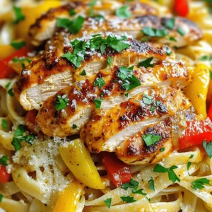 To make this dish, you need the following ingredients: - 2 boneless, skinless chicken breasts - 8 oz fettuccine pasta - 3 tablespoons Cajun seasoning - 2 tablespoons honey - 4 tablespoons unsalted butter - 1 tablespoon olive oil - 1 bell pepper (red or yellow), thinly sliced - 1 small onion, thinly sliced - 3 cloves garlic, minced - 1 cup chicken broth - ½ cup heavy cream - Salt and pepper to taste - Fresh parsley, finely chopped (for garnish) - Grated Parmesan cheese (optional) I love to play with flavors. You can add a pinch of cayenne for heat or smoked paprika for depth. A splash of lemon juice brightens the dish and adds freshness. Try fresh basil for a herb twist. You can also swap fettuccine for penne or spaghetti based on your preference. Gather these tools to make your cooking easier: - Large pot for boiling pasta - Large skillet for cooking chicken and sauce - Cutting board for chopping vegetables - Sharp knife for slicing - Wooden spoon for stirring - Measuring spoons for accurate seasoning Ready to dive into the Full Recipe? Enjoy the cooking journey! To start, grab a large pot and fill it with water. Add a good amount of salt to the water. Bring the water to a rolling boil. Once boiling, add the fettuccine. Cook it for about 8 to 10 minutes or until it is al dente. After cooking, drain the pasta and save half a cup of the pasta water. Set the pasta aside for later. While the pasta cooks, take your chicken breasts and season them. Sprinkle Cajun seasoning, salt, and pepper on both sides. Make sure each piece is covered well. Next, heat a large skillet over medium heat and add olive oil. When the oil is hot, place the seasoned chicken breasts in the skillet. Cook for 6 to 7 minutes on each side. Look for a golden color and ensure the chicken is no longer pink inside. After cooking, remove the chicken and let it rest. Slice it into strips. Now, in the same skillet, melt butter over medium heat. Add sliced onions, bell peppers, and minced garlic. Sauté these for about 4 to 5 minutes until they are soft and smell great. After that, pour in chicken broth and honey. Use a wooden spoon to scrape up any bits left from the chicken. Let this mixture simmer for 5 minutes. Stir in heavy cream and cook for another 2 to 3 minutes until the sauce thickens a bit. Time to bring it all together! Add your cooked fettuccine and sliced chicken into the skillet with the sauce. Toss everything gently, making sure the pasta and chicken are well-coated. If the sauce is too thick, add some reserved pasta water a little at a time until it reaches your desired consistency. Taste the dish and adjust the seasoning with salt and pepper if needed. Serve it hot, garnished with fresh parsley and, if you like, some grated Parmesan cheese. For the full recipe, check the earlier sections. Enjoy your cooking! To cook the best chicken, follow these tips: - Use fresh chicken. Fresh chicken tastes better and cooks well. - Season well. Use Cajun seasoning, salt, and pepper for great flavor. - Let it rest. After cooking, let your chicken sit for a few minutes. This keeps it juicy. For even cooking, use a meat thermometer. The chicken should reach 165°F inside. This way, the chicken stays moist and safe to eat. A creamy sauce makes the dish shine. Here’s how to get it just right: - Start with chicken broth. It adds flavor and helps with thickness. - Use heavy cream. This gives your sauce a rich and smooth texture. - Adjust with pasta water. If the sauce is too thick, add reserved pasta water slowly. This helps you reach your desired consistency. Let the sauce simmer. This allows the flavors to blend nicely. A good sauce coats the pasta well without being too runny. Presentation adds excitement to your meal. Here are some ideas: - Use wide bowls. They allow you to arrange pasta beautifully. - Garnish with parsley. This adds color and a fresh taste. - Sprinkle Parmesan cheese on top. It gives a nice finish and extra flavor. For a pop of color, add a slice of lemon on the side. This not only looks great but also adds a hint of brightness to each bite. {{image_4}} You can switch up the pasta for this dish. Try using penne, rotini, or even whole wheat pasta. Each type brings a unique taste and texture. Gluten-free pasta is also a great choice. It will keep the dish friendly for those with gluten sensitivities. Just remember to cook it according to the package instructions. If you want to change the protein, consider shrimp or sausage. Both options pair well with Cajun flavors. You can use firm tofu for a plant-based option. Simply replace the chicken with an equal amount of your chosen protein. For shrimp, cook it for about 3-4 minutes until pink. For sausage, slice and sauté until cooked through. To make this dish vegetarian, skip the chicken and use mushrooms instead. They add a nice texture and flavor. For a vegan version, use plant-based butter and cream. Coconut cream works well as a substitute. It adds a touch of sweetness that complements the honey. With these swaps, you can enjoy a delicious meal while keeping it plant-based. For the full recipe, check out the link provided. To store leftovers, let the dish cool first. Place the chicken and pasta in an airtight container. Make sure to separate the sauce to keep the pasta from getting soggy. Store it in the fridge for up to three days. This keeps the flavors fresh and tasty. When it's time to enjoy leftovers, reheat them on the stove. Use medium heat to warm the chicken and pasta. Add a splash of chicken broth or water to keep it moist. Stir gently until heated through, about 5-7 minutes. This method helps maintain the dish's creamy texture and spice. If you want to save some for later, freezing works well. First, cool the dish completely. Then, divide it into portions in freezer-safe containers. Make sure to label each container with the date. You can freeze it for up to three months. When you're ready to eat it, thaw it overnight in the fridge. Reheat on the stove for the best taste. Enjoy your Spicy Cajun Honey Butter Chicken & Pasta even after some time! For the full recipe, check out the earlier sections. You can serve this dish with a fresh side salad. A simple green salad with lemon vinaigrette works great. Garlic bread or crusty rolls also pair well. You might like to include some steamed vegetables, like broccoli or green beans, for added nutrition. These sides balance the rich flavors of the chicken and pasta. Yes, you can prepare this meal ahead of time. Cook the chicken and pasta, then store them separately in the fridge. When ready to eat, reheat them in a skillet. Add the sauce and toss everything together. This method keeps the chicken juicy and the pasta fresh. To adjust the spice, use less Cajun seasoning. Start with one tablespoon and add more if you like heat. You can also add a pinch of cayenne pepper for extra kick. For a milder taste, add more honey or cream to balance the flavors. Adjusting spice lets you enjoy this dish at your comfort level. This blog post covered all you need for Spicy Cajun Honey Butter Chicken & Pasta. We discussed the main ingredients and suggested seasonings. I shared cooking steps and essential tips for perfect results. You learned about variations, storage, and answers to common questions. In closing, this dish is fun and easy to make. It’s great for family dinners or gatherings. Try it out and enjoy a tasty meal!