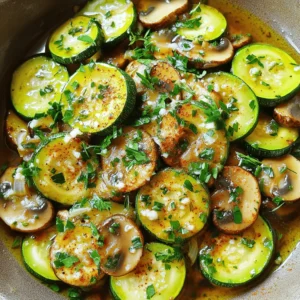 - Zucchini: 2 medium, sliced into half-moons - Mushrooms: 1 cup, sliced (white or cremini) - Onion & Garlic: 1 small onion (finely chopped), 2 cloves garlic (minced) - Olive Oil & Seasonings: 2 tablespoons extra virgin olive oil, 1 teaspoon dried thyme, 1 teaspoon smoked paprika - Salt & Pepper: To taste - Garnishes: Fresh parsley (chopped), 1/4 cup Parmesan cheese (optional) To make the Skillet Zucchini and Mushrooms, you need fresh, vibrant ingredients. Start with two medium zucchinis. Slice them into half-moons for even cooking. Choose one cup of mushrooms. White or cremini works well, adding depth to the dish. Next, finely chop one small onion and mince two garlic cloves. These two will give a strong, warm base for your side dish. Add two tablespoons of extra virgin olive oil to your skillet. This oil not only flavors your veggies but also helps them cook nicely. You will also need one teaspoon each of dried thyme and smoked paprika. These spices add a beautiful aroma and flavor. Don't forget to season with salt and freshly ground black pepper. Adjust to your taste. For a finishing touch, you can use fresh parsley and grated Parmesan cheese. The parsley adds color, while Parmesan gives richness. These ingredients create a delightful mix in your skillet. For the full recipe, refer to the section above. - Step 1: Heat 2 tablespoons of olive oil in a large skillet over medium heat. - Step 2: Add 1 small chopped onion to the skillet. Sauté for about 3-4 minutes until it looks translucent. - Step 3: Add 2 minced cloves of garlic. Cook for 30 seconds while stirring. - Step 4: Add 1 cup of sliced mushrooms to the skillet. Cook for about 5 minutes until soft. - Step 5: Mix in the 2 sliced zucchinis along with 1 teaspoon dried thyme, 1 teaspoon smoked paprika, and salt and pepper to taste. Stir everything well. - Step 6: Cook for another 7-10 minutes. The zucchinis should be tender but still firm. - Step 7: If you want, sprinkle 1/4 cup of grated Parmesan cheese over the dish in the last minute. - Step 8: Remove from heat and garnish with chopped parsley before serving. You can find the full recipe in the article to guide you through these steps. Enjoy your cooking! - Use high heat to achieve a good sauté. This helps the veggies brown nicely. - Stir regularly for even cooking. This keeps everything from burning in spots. - Avoid overcooking the zucchini. You want them tender but still crisp. - This dish is ideal as a side or light main course. It fits well with any meal. - It pairs excellently with grilled chicken or fish. The flavors complement each other. - Serve with crusty bread or a fresh salad. This adds texture and freshness. - Experiment with additional herbs like basil or oregano. They add a nice twist. - Swap Parmesan for feta for a different twist. Feta adds a tangy flavor. - Incorporate additional vegetables like bell peppers or spinach. They boost color and nutrition. For the full recipe, check out the Skillet Zucchini and Mushrooms Delight. {{image_4}} You can easily modify this dish for different diets. To make it gluten-free, check all labels. Ensure your ingredients are certified gluten-free. For a vegetarian or vegan dish, simply leave out the Parmesan cheese. This keeps the flavor without dairy. The seasons can inspire great substitutes! In spring, add fresh asparagus and sweet peas for a burst of color. In fall or winter, try adding butternut squash or hearty kale. These changes keep your dish exciting and fresh throughout the year. You can turn this side into a main dish. For a stir-fry, add cooked protein like chicken, shrimp, or tofu. This adds protein and makes it more filling. To create a casserole, mix the cooked veggies with grains like rice or quinoa, and bake until hot. Both options give a new life to your Skillet Zucchini and Mushrooms. Check out the full recipe for more details! Store leftovers in an airtight container. Keep in refrigerator for up to 3 days. This helps maintain freshness and taste. When you're ready to enjoy them again, just take them out and reheat! You can freeze this dish in portions for up to 2 months. It’s a great way to save some for later. To thaw, simply leave it in the fridge overnight or use a microwave. Before reheating, warm it up in a skillet for the best results. Reheat in a skillet for best texture. This method will keep your zucchini and mushrooms from getting mushy. Add a splash of water to maintain moisture. This simple tip makes a big difference in keeping your dish delicious. If you're in a hurry, the microwave works too, but the skillet is always best! You can add fresh herbs like basil or parsley. Spices such as oregano or cumin can also enhance the taste. A squeeze of lemon juice gives a bright finish. These small changes add depth and make your dish pop. Yes, you can use frozen zucchini and mushrooms. However, the texture might change. Frozen veggies may become soggy when cooked. Fresh veggies maintain a crisp bite, which is ideal for this dish. Skillet Zucchini and Mushrooms pairs well with grains. Try serving it with quinoa or rice. It also complements proteins like grilled chicken or fish. This dish is versatile and fits many meals. To add spice, use red pepper flakes. Just a pinch can bring nice heat. You can also mix in a dash of hot sauce. Adjust the amount to suit your taste. This dish is simple and tasty. You learned about the key ingredients and steps to make skillet zucchini and mushrooms. I shared tips for serving and storage, plus ways to change it up. Remember, cooking is fun! Experiment with herbs or extra veggies to make it your own. Whether you're prepping for a meal or saving leftovers, this dish offers flexibility. Enjoy your cooking journey and share this recipe with others for delicious meals ahead!