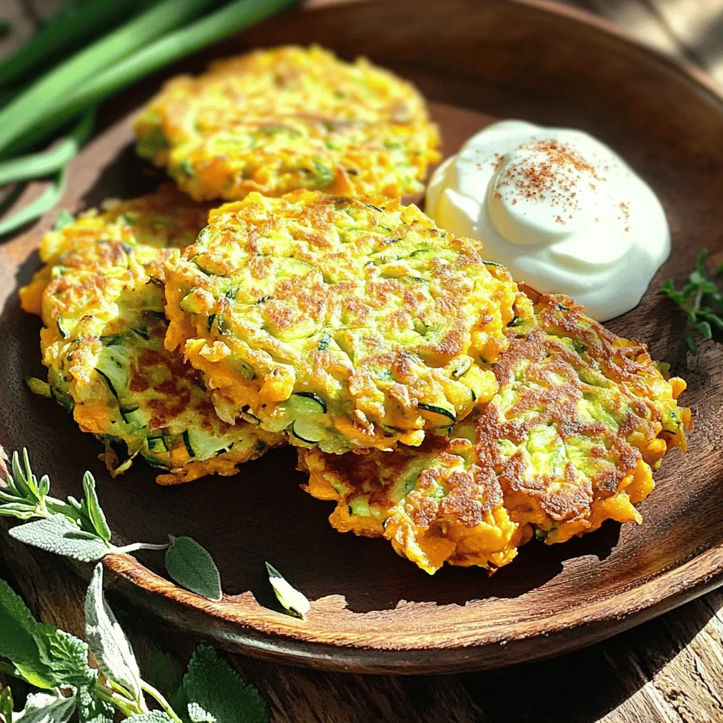 Zucchini & Sweet Potato Fritters Crispy and Flavorful