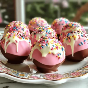 Here’s what you need to make Rich Neapolitan Cake Pops: - 1 ½ cups all-purpose flour - 1 ½ teaspoons baking powder - ½ teaspoon salt - ½ cup unsweetened cocoa powder - 1 cup granulated sugar - ½ cup unsalted butter, softened to room temperature - 2 large eggs - 1 teaspoon vanilla extract - 1 cup buttermilk - ½ cup strawberry puree (freshly made or store-bought) - 10 oz white chocolate chips - 1 tablespoon coconut oil - Rainbow sprinkles for decoration Using fresh ingredients makes a big difference. When you use good-quality cocoa powder, your cake pops taste richer. I love making my strawberry puree at home. It’s simple and adds a fresh flavor that store-bought just can't match. Make sure your butter is at room temperature. This helps it blend well with sugar. Room-temperature eggs also mix better. If you forget to take them out early, you can place them in warm water for a few minutes. For the white chocolate coating, I suggest using high-quality chocolate chips. They melt smoothly and taste great. The coconut oil helps it stay shiny and makes it easier to dip. Gather all your ingredients before you start baking. This keeps the process smooth and organized. You can find the full recipe above to see the steps in detail. Enjoy the process! - Preheat oven and prepare baking pan: Set your oven to 350°F (175°C). Grease a 9x13-inch baking pan with butter or spray, then dust it with flour. - Mix and combine dry ingredients: In a bowl, whisk together 1 ½ cups of flour, 1 ½ teaspoons of baking powder, ½ teaspoon of salt, and ½ cup of cocoa powder. Set this mix aside for later. - Cream butter and sugar: In a larger bowl, beat ½ cup of softened butter and 1 cup of sugar with an electric mixer. Do this for about 3-4 minutes until light and fluffy. - Combine wet and dry ingredients: Gradually add the dry mix to the creamed butter and sugar. Alternate this with 1 cup of buttermilk. Start and end with the flour mix and stir until just combined. - Add strawberry puree to the batter: Gently fold in ½ cup of strawberry puree. This gives the cake a lovely swirl. - Bake and cool the cake: Pour the batter into the pan and spread evenly. Bake for 25-30 minutes or until a toothpick comes out clean. Let it cool for 15 minutes in the pan, then move it to a wire rack to cool completely. - Create cake crumble: Once the cake is cool, crumble it into fine pieces in a bowl. Use your hands or a food processor for a fine texture. - Roll into cake pop balls: Take small bits of the cake crumble and roll them into 1-inch balls. Place these on a lined baking sheet. - Freeze to set: Put the cake balls in the freezer for 30 minutes. This helps them hold their shape. - Prepare the white chocolate coating: In a microwave-safe bowl, mix 10 oz of white chocolate chips with 1 tablespoon of coconut oil. Heat this in the microwave, stirring every 30 seconds until smooth. - Dip cake pops and anchor with sticks: Take the chilled cake balls and insert a lollipop stick into each. Dip the stick in the melted chocolate first. Then, coat each pop in the white chocolate, letting any extra drip off. - Decorate with sprinkles: While the coating is still wet, sprinkle rainbow sprinkles on top. Place the pops upright in a foam block or similar stand to dry completely. For the full recipe, refer to the ingredients and steps above. Enjoy making these fun treats! To make great cake pops, cool the cake completely. This step helps the cake set and keeps the pops from falling apart. A rich flavor comes from high-quality ingredients. Use fresh butter and pure vanilla extract for the best taste. For a smooth chocolate coating, melt your white chocolate slowly. Heat it in a microwave in short bursts, stirring in between. This keeps the chocolate from burning and helps it stay silky. Watch out for overmixing the batter. Mix until just combined; lumps are okay. This keeps the cake light and fluffy. Always chill the cake pops well before dipping. If they are warm, the coating won’t stick right. Also, don’t use too much chocolate coating. A thin layer works best for taste and looks. For a full guide on making these tasty treats, check the Full Recipe. {{image_4}} You can mix things up with your Rich Neapolitan Cake Pops. Here are some fun ideas: - Chocolate-dipped Neapolitan cake pops: Dip your cake pops in rich chocolate. This adds a tasty twist to the classic flavors. - Additional fruit purees or flavors: Try using raspberry, mango, or even lemon puree. This can brighten up the cake pops and give them a fresh taste. - Alternate coatings (like dark or milk chocolate): If you love chocolate, use dark or milk chocolate instead of white. This can change the flavor and look of your pops. Decorating your cake pops can be just as fun as making them. Here are some creative ideas: - Themed decorations for parties: Match your cake pops to any party theme. Use colors or shapes that fit your event for a fun touch. - Edible glitter versus sprinkles: Add sparkle with edible glitter or stick to classic rainbow sprinkles. Both make your cake pops eye-catching. - Using molds for different shapes: Try using molds to create fun shapes. Hearts, stars, or holiday-themed molds can make your treats unique and exciting. To keep your cake pops fresh for a few days, store them in a cool place. You can place them in an airtight container. This will help them stay moist and tasty. If you want to keep them in the fridge, make sure they are wrapped in plastic wrap. This prevents them from drying out. For long-term storage, freezing is a great option. Freeze your cake pops on a baking sheet first. Once they are firm, transfer them to a freezer bag. This helps keep their shape and flavor. When you want to enjoy them again, take them out of the freezer. Let them thaw in the fridge overnight. This keeps the texture nice. Avoid thawing them at room temperature, as it may make them soggy. Enjoy your cake pops later, just as good as before! For the complete guide on making these treats, check out the Full Recipe. To make your cake pops more moist, focus on these tips: - Use room temperature ingredients, especially butter and eggs. - Avoid overmixing the batter to keep it light. - Add more buttermilk for a richer texture. - You can add a little sour cream or yogurt, too. These steps help lock in moisture and flavor during baking. Yes, you can make these cake pops ahead of time. - Store them in the fridge for up to 5 days. - For longer storage, freeze them for up to 3 months. - Just make sure they are sealed in an airtight container. This way, you can enjoy them whenever you want! If you don’t have buttermilk, try these options: - Mix 1 cup of milk with 1 tablespoon of lemon juice or vinegar. - Let it sit for 5-10 minutes to thicken. - You can also use plain yogurt or sour cream diluted with a bit of water. These alternatives work well to keep the cake moist. To avoid cracks in your chocolate coating, follow these tips: - Make sure the cake pops are chilled before dipping. - Dip them in warm melted chocolate, not hot. - Allow excess chocolate to drip off before setting. - If possible, work in a cool, dry area. These steps help create a smooth and even coating. In this blog post, I covered the steps to make delicious cake pops. We discussed the key ingredients, preparation, baking, and decorating. Tips helped you avoid common mistakes and variations offered fun options. Remember, proper cooling and storage are essential for great results. You can be creative with flavors and designs. Enjoy making these treats for any occasion, and remember to share your cake pop creations with friends. Happy baking!