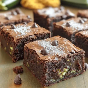 - 1 medium zucchini (approximately 1 cup when shredded) - 1 cup all-purpose flour - ½ cup unsweetened cocoa powder - 1 teaspoon baking soda - ½ teaspoon salt - ½ cup packed brown sugar - ½ cup granulated sugar - 1 teaspoon pure vanilla extract - 2 large eggs - ½ cup vegetable oil - 1 cup chocolate chips (dark or semi-sweet) - ¼ cup walnuts, chopped (optional) Using zucchini in brownies adds moisture and a subtle flavor. The zucchini keeps your brownies soft and fudgy. It also sneaks in extra fiber without changing the taste. You can easily shred the zucchini with a box grater. Just remember to remove excess water by squeezing it in a towel. For dry ingredients, use all-purpose flour and cocoa powder. This combo gives your brownies that rich, chocolatey taste. Baking soda helps them rise while salt enhances the flavors. The sugars—brown and granulated—create a sweet balance. Don't forget the wet ingredients! The eggs bind everything together, while vegetable oil adds richness. Pure vanilla extract brings warmth and depth to the flavor. Finally, chocolate chips are a must for that gooey, melty texture. If you want, you can add walnuts for crunch. This full recipe creates a delightful treat you will love! - Preheat your oven to 350°F (175°C). - Grease a 9x9-inch baking pan or line it with parchment paper. - In a medium bowl, mix together the flour, cocoa powder, baking soda, and salt. - Set this dry mixture aside for now. - In a large bowl, combine the shredded zucchini, brown sugar, granulated sugar, vanilla, eggs, and vegetable oil. - Whisk these wet ingredients until smooth and well mixed. - Gradually add the dry mixture to the wet mixture. - Stir gently with a spatula until just combined. - Be careful not to overmix, as this can make the brownies dense. - Now, fold in the chocolate chips and walnuts if you want. - Pour the brownie batter into the prepared pan. - Use a spatula to spread it evenly in the pan. - Place the pan in the oven and bake for 25 to 30 minutes. - Check for doneness by inserting a toothpick into the center. - It should come out with a few moist crumbs, but no wet batter. - Let the brownies cool in the pan for 10 minutes. - Transfer them to a wire rack to cool completely. - Once cool, slice them into squares for serving. For the full recipe, refer back to the ingredients above. When you bake with zucchini, you add moisture and flavor. Zucchini keeps brownies soft and tender. Grate the zucchini finely to mix it well into the batter. You can use a box grater or a food processor for this task. It's key not to overmix the batter. Stir gently when combining wet and dry ingredients. Overmixing can make brownies tough. You want a light and airy texture, so mix just until combined. For serving, cut brownies into neat squares. Place them on a colorful plate to make them pop. You can dust them with powdered sugar for a touch of elegance. Try adding a scoop of ice cream on top for a warm and cold contrast. Drizzle chocolate sauce over the brownies for extra sweetness. You can also sprinkle chopped nuts or fresh berries on top for added crunch and flavor. Using zucchini in baking offers many health perks. Zucchini is low in calories but high in fiber. This fiber helps with digestion and keeps you feeling full. By using zucchini, you lower the overall calories in the brownies. This makes them a guilt-free treat. You get a tasty dessert while sneaking in some veggies! These brownies are a great way to enjoy desserts without the extra guilt. For the complete recipe, check out the Full Recipe. {{image_4}} You can easily make zucchini brownies gluten-free. Here are some great substitutes for all-purpose flour: - Almond flour - Coconut flour - Oat flour - Brown rice flour When choosing a gluten-free flour blend, aim for one that includes xanthan gum for better texture. Some good options include: - Bob's Red Mill 1-to-1 Baking Flour - King Arthur Gluten-Free Measure for Measure Flour These blends work well and keep your brownies soft and moist. To make your zucchini brownies vegan, swap eggs for flaxseed meal or chia seeds. Use these ratios: - 1 tablespoon of flaxseed meal + 3 tablespoons of water = 1 egg - 1 tablespoon of chia seeds + 3 tablespoons of water = 1 egg For chocolate chips, look for dairy-free options. I love brands like Enjoy Life or Lily's. They add sweetness without the dairy. Get creative with flavor! Adding spices can enhance your brownies. Try mixing in: - 1 teaspoon of cinnamon - ½ teaspoon of nutmeg You can also mix in nuts or dried fruits. Some tasty options are: - Chopped pecans - Almonds - Dried cranberries - Raisins These additions make each bite more exciting and delicious. For the full recipe, check out the complete guide! To keep your zucchini brownies fresh, store them at room temperature. Place them in an airtight container. This simple step helps keep the brownies soft and chewy. You can also wrap them in plastic wrap for extra protection. To keep brownies moist, add a slice of bread to the container. This trick helps them stay fresh longer. For extended shelf life, freezing is your best friend! Cut the brownies into squares and wrap each piece in plastic wrap. Place the wrapped brownies in a freezer-safe bag. They can last up to three months in the freezer. When you're ready to enjoy one, let it thaw at room temperature. To refresh the texture, heat it in the microwave for about 10 seconds. Zucchini brownies can stay fresh for about 3 to 4 days at room temperature. If stored correctly in the fridge, they can last up to a week. Look for signs of spoilage, like a dry or hard texture. If you see any mold or unpleasant smell, it's time to toss them. Always trust your senses when checking for freshness! Can zucchini brownies be made ahead of time? Yes, you can make zucchini brownies ahead of time. They stay fresh for several days. Just store them in an airtight container. This keeps them soft and tasty. You can also freeze them for up to three months. Just remember to wrap them well. How can I tell when my brownies are done? To check if your brownies are done, insert a toothpick in the center. If it comes out with a few moist crumbs, they are ready. If the toothpick has wet batter, bake them a bit longer. Brownies should not be dry, so keep an eye on them. What can I substitute for vegetable oil? If you need to swap out vegetable oil, you have options. You can use melted coconut oil or applesauce. Both will keep your brownies moist. Yogurt is also a good choice for a healthier twist. Each substitute gives a slightly different taste, so choose according to your preference. Are zucchini brownies healthier than regular brownies? Yes, zucchini brownies are often healthier than regular brownies. They have less sugar and fat. Zucchini adds moisture and fiber, making them more filling. You can enjoy a delicious treat while getting some nutrients. Plus, they can help satisfy your sweet tooth without the guilt. For the full recipe, check the earlier section! These zucchini brownies blend flavor and health in a simple recipe. We covered ingredients, baking steps, and tips for success. Don't forget about tasty variations and storage ideas. With zucchini, you can enjoy dessert while adding nutrition. Make these brownies your own by experimenting with flavors or dietary needs. Try them out and enjoy every bite!