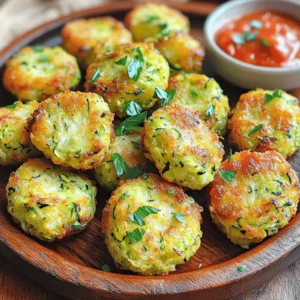 - 2 medium zucchinis, grated - 1 cup whole wheat breadcrumbs - 1/2 cup freshly grated Parmesan cheese - 2 large cloves of garlic, finely minced - 1/4 cup fresh parsley, finely chopped - 1 teaspoon dried oregano - Olive oil, for frying (or baking) - Salt - Black pepper Zucchini garlic bites are tasty and easy to make. You need fresh zucchini, whole wheat breadcrumbs, and Parmesan cheese. Garlic adds a strong flavor. Grating zucchini helps to mix it well with other ingredients. The optional ingredients, like fresh parsley and dried oregano, can add extra flavor. You can use olive oil for frying or baking. When seasoning, remember salt and black pepper. These simple seasonings enhance the taste. You can adjust the amount to your liking. Using fresh ingredients makes a big difference. They bring out the best in your bites. For the full recipe, check the steps after gathering these ingredients. Enjoy making these bites; they are a fun snack for any occasion! First, take the zucchinis and grate them. Use a box grater or food processor for ease. Once grated, place them in a large bowl. Add a good pinch of salt. This helps draw out excess moisture. Let the zucchinis sit for about 10 minutes. After 10 minutes, you’ll notice some liquid in the bowl. To remove this, place the grated zucchini in a clean kitchen towel. Twist the towel to squeeze out the water. This step is key for achieving the right texture. Now, in the same bowl, mix the drained zucchini with the dry ingredients. Add whole wheat breadcrumbs, grated Parmesan cheese, minced garlic, beaten eggs, chopped parsley, and dried oregano. Don’t forget to season with salt and black pepper. Mix it all well until it forms a cohesive mixture. Next, it’s time to shape the mixture. Grab a handful and roll it into a ball, about the size of a golf ball. Then flatten it slightly to form a patty. Repeat this process until all the mixture is shaped. If you plan to bake, place the patties on a baking sheet lined with parchment paper. If frying, arrange them on a plate. Make sure they are not touching, so they cook evenly. For baking, preheat your oven to 375°F (190°C). Brush each patty lightly with olive oil. Bake them for about 20-25 minutes. Flip them halfway for even cooking. Look for a golden brown color and slight crispness. If you prefer frying, heat about 1/4 inch of olive oil in a skillet over medium heat. Fry the zucchini bites for about 3-4 minutes on each side. They should turn golden brown. Use a slotted spoon to transfer them to a paper towel-lined plate. This helps absorb any extra oil. For the full recipe, check the recipe details provided above. Enjoy your crispy, delicious zucchini garlic bites! To get the right texture for your zucchini bites, moisture control is key. After grating the zucchini, sprinkle it with salt and let it sit for about 10 minutes. This step helps draw out excess water. Afterward, use a clean towel to press out the liquid. The drier the zucchini, the better the bites will hold together. When it comes to cooking, you have two good options: frying or baking. Frying gives a crispy outside and a soft inside. If you fry, use enough olive oil to coat the bottom of your pan. Cook for about 3-4 minutes on each side until golden. Baking, on the other hand, is a healthier choice. Preheat your oven to 375°F (190°C) and bake for 20-25 minutes, flipping halfway. This method creates a nice crunch too. You can enhance the flavor of your zucchini bites by adding spices or herbs. Try a pinch of red pepper flakes for heat or Italian seasoning for a classic touch. Fresh herbs like basil or thyme also bring a bright taste. For dipping, pair these bites with marinara sauce or a creamy yogurt dip. The contrast of flavors makes the bites even tastier. A squeeze of lemon juice over the top can also brighten the dish. When serving your zucchini bites, think about what to pair with them. A fresh salad can balance out the dish. Additionally, serve with a side of your favorite dip. To make your plate look nice, arrange the bites in a circle on a platter. Garnish with fresh parsley for color. This simple touch makes the dish feel gourmet. Enjoy your delicious bites warm for the best flavor! {{image_4}} You can switch up the cheese for more flavor. Instead of Parmesan, try these: - Pecorino Romano for a sharper kick. - Grated cheddar for a creamy touch. Feta and mozzarella can also add unique tastes. Feta gives a tangy flavor, while mozzarella makes it gooey. Mix and match to find your favorite! You can add even more veggies for extra nutrition. Carrots give sweetness, while bell peppers add crunch. Greens like spinach or kale work well too. They blend nicely with zucchini and boost the health benefits. Don’t be afraid to experiment! If you need gluten-free options, use gluten-free breadcrumbs. They work just as well. For a vegan choice, replace the eggs with flaxseed meal. Just mix one tablespoon of flaxseed with three tablespoons of water. Let it sit for a few minutes until it thickens. It acts like an egg binder! Feel free to explore these variations to suit your taste and diet. For the full recipe, check out the details above. To store leftovers, let your zucchini bites cool first. Place them in an airtight container. This keeps them fresh and tasty. They last up to three days in the fridge. For best flavor, eat them within two days. You can freeze zucchini bites for later. First, let them cool completely. Next, arrange them in a single layer on a baking sheet. Freeze until solid, about one hour. Then, move them to a freezer-safe bag. They can stay frozen for up to three months. To thaw, place them in the fridge overnight. Reheat them in the oven at 375°F (190°C) for about 10-15 minutes. You can also reheat them in a skillet over medium heat for a few minutes. Leftover zucchini bites are versatile. You can slice them up for a salad topping or use them in a wrap. Try adding them to a pasta dish for extra flavor. You can also serve them with different dips, like ranch or tzatziki. These ideas can help you enjoy your tasty bites in new ways. For the full recipe, visit the main article. To get crispy zucchini bites, follow these tips: - Salt the zucchini: Sprinkle salt on grated zucchini and let it sit for 10 minutes. This draws out water, making it less soggy. - Drain well: After salting, squeeze the zucchini in a clean towel to remove excess moisture. - Use breadcrumbs: Whole wheat breadcrumbs help absorb moisture and add crunch. - Don’t overcrowd: When frying, give the bites space in the pan. Overcrowding leads to steaming instead of frying. Yes, you can bake the zucchini bites! Here are the steps: - Preheat your oven: Set it to 375°F (190°C). - Prepare the bites: Shape the mixture into patties and place them on a lined baking sheet. - Brush with oil: Lightly coat each bite with olive oil for browning. - Bake time: Bake for 20-25 minutes, flipping halfway through for even cooking. These bites pair well with: - Marinara sauce: A classic dip that adds a zesty touch. - Greek yogurt dip: Creamy and refreshing, it balances the flavors. - Fresh veggies: Serve with carrot sticks or cucumber slices for crunch. - Salads: A light salad can make a great side. Store your leftover zucchini bites properly: - Refrigerate: Place them in an airtight container. They last 3-4 days in the fridge. - Reheat: Use an oven or skillet to warm them up. This keeps them crispy. - Freezing: You can freeze them for up to 2 months. Thaw in the fridge before reheating. For the full recipe, check here: [Full Recipe]. Zucchini bites offer a tasty and healthy option for snacks or meals. We explored essential and optional ingredients, prepared and cooked methods, plus tips for perfect bites. You can adjust flavors and textures to your liking. Experiment with different cheeses and veggies based on your diet. Lastly, proper storage will keep leftovers fresh and delicious. Enjoy making and sharing these nutritious bites!