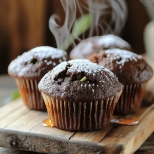 - Grated zucchini - Whole wheat flour - Unsweetened cocoa powder - Coconut sugar - Eggs Grated zucchini is the star of this recipe. It adds moisture and nutrition without changing the taste. Whole wheat flour makes these muffins hearty and adds fiber. Unsweetened cocoa powder gives the rich chocolate flavor while keeping it healthy. Coconut sugar is a great way to sweeten without refined sugars. Lastly, eggs bind everything together and provide protein. - Dark chocolate chips - Applesauce Dark chocolate chips add extra sweetness and a burst of chocolate. You can skip them if you prefer a lighter muffin. Applesauce is another optional ingredient that adds moisture and natural sweetness. It also helps lower the fat content in the muffins. - Baking powder - Baking soda - Salt Baking powder and baking soda are important for helping the muffins rise. They create air pockets and make the muffins fluffy. Salt enhances all the flavors and balances the sweetness. These ingredients are key for a perfect muffin texture. For the full recipe, check out the [Full Recipe]. - Preheat the oven to 350°F (175°C). - Prepare a muffin tin with cupcake liners or grease each cup. - In a bowl, combine the grated zucchini and applesauce. - Add vegetable oil and eggs, then mix until smooth. - Sift flour, cocoa powder, coconut sugar, baking powder, baking soda, and salt into another bowl. - Gently combine the wet and dry mixtures until just mixed. - Fill each muffin cup about 3/4 full with the batter. - Bake for 18-20 minutes. Test with a toothpick; it should be clean. Enjoy the full recipe for more details! To make the best Healthy Chocolate Zucchini Muffins, avoid overmixing. When you combine the wet and dry ingredients, stop mixing as soon as they are just blended. A few lumps are fine. Overmixing makes the muffins tough and dry. Check for doneness by inserting a toothpick into the center of a muffin. If it comes out clean or has a few moist crumbs, your muffins are ready. This step is vital for a perfect texture. To serve these muffins nicely, try a warm presentation. Drizzle honey or maple syrup on top for extra sweetness. Dusting with powdered sugar adds a lovely touch too. For a special serving idea, place a dollop of creamy Greek yogurt next to the muffins. It makes a great dip or spread. Zucchini offers many health benefits. It is low in calories and high in water. This helps keep you hydrated. Plus, zucchini is a good source of vitamins A and C. Using whole wheat flour boosts the fiber in your muffins. Fiber helps with digestion and keeps you full longer. Whole wheat flour also adds a nutty flavor that pairs well with chocolate. {{image_4}} You can easily make these muffins gluten-free. Use almond flour or oat flour in place of whole wheat flour. These flours add unique flavors and textures. Keep an eye on baking times, as gluten-free muffins may bake faster. Start checking for doneness a few minutes early. If you need a dairy-free version, replace eggs with flax eggs. Mix one tablespoon of ground flaxseed with three tablespoons of water. Let it sit until it gels. For chocolate, use dairy-free chocolate chips. This keeps the muffins rich and tasty without dairy. Add fun flavors by mixing in nuts or seeds. Walnuts or sunflower seeds add crunch and protein. You can also try spices like cinnamon or nutmeg. These spices add warmth and depth to the muffins. Experiment with different combinations to find your favorite! You can store your muffins at room temperature for up to three days. Place them in an airtight container. If you live in a hot climate, keep them in the fridge. This helps them stay fresh longer. Just remember, refrigeration can change the texture a bit. Freezing is a great option if you want to save some for later. Wrap each muffin in plastic wrap. Then, place them in a freezer bag. Make sure to remove as much air as possible. This prevents freezer burn. To thaw, take a muffin out and leave it at room temperature for about an hour. You can also microwave it for 15-20 seconds if you want it warm right away. These muffins last about one week in the fridge. If you freeze them, they can last up to three months. Watch for signs of spoilage, like mold or an off smell. If they feel hard or dry, it’s time to toss them. Enjoy your Healthy Chocolate Zucchini Muffins fresh for the best taste! For the full recipe, check the earlier sections. Yes, you can use regular flour. It will change the texture and flavor. Regular flour makes muffins lighter and fluffier. Whole wheat flour adds more nutrients and a nutty taste. You may notice a difference in moisture too. Whole wheat helps keep the muffins moist and dense. If you use regular flour, check the baking time. You might need to adjust it slightly. To sweeten your muffins, try natural sweeteners. Coconut sugar is a great choice. Brown sugar can also work well. You can use honey or maple syrup. Just remember to reduce other liquids slightly. Another option is adding mashed bananas or more applesauce. Both add sweetness without extra sugar. Taste the batter before baking. This way, you can adjust to your liking. Reheating muffins can be simple. You want to keep them moist. The best way is in the oven. Preheat it to 350°F (175°C). Wrap the muffins in foil and warm them for about 10 minutes. This method keeps them soft. You can also use the microwave. Heat for about 10-15 seconds. Add a small cup of water in the microwave. This helps maintain moisture while reheating. In this post, we covered delicious zucchini muffins, focusing on key ingredients like whole wheat flour and cocoa powder. I shared step-by-step instructions, tips for perfecting your bake, and ways to store your muffins. Remember, you can easily adapt these recipes to fit gluten-free or dairy-free diets. These muffins are not just tasty; they are healthy too. I hope you feel inspired to give this recipe a try! Enjoy your baking adventure.