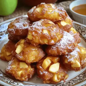 To make the best Big Apple Fritters, you need simple, fresh ingredients. Here is what you'll need: - 2 large apples (preferably Granny Smith or Honeycrisp), peeled, cored, and finely diced - 1 cup all-purpose flour - ½ cup granulated sugar - 1 teaspoon baking powder - ½ teaspoon ground cinnamon - ¼ teaspoon ground nutmeg - ¼ teaspoon salt - 1 large egg - ¾ cup milk - 1 teaspoon pure vanilla extract - Oil for frying (can use vegetable or canola oil) - Powdered sugar for dusting Each ingredient plays a role. The apples add a sweet and tart bite. The flour makes the fritters fluffy. Sugar sweetens the batter, while baking powder helps it rise. Cinnamon and nutmeg give warmth and spice. You can customize your fritters with fun add-ins. Here are some ideas to consider: - Chopped nuts (like walnuts or pecans) for crunch - Raisins or dried cranberries for sweetness - A splash of maple syrup for a rich flavor - A bit of lemon zest for brightness These add-ins can take your fritters to the next level. Mix and match to find your favorite combo! Choosing the right apples is key for tasty fritters. Here are some tips: - Freshness: Look for firm apples without bruises. Fresh apples taste better. - Variety: Granny Smith apples are tart and hold their shape. Honeycrisp apples are sweet and juicy. - Season: Buy apples in season for the best flavor. Fall is the prime time for apples. Using the right apples makes a big difference in taste. Trust me, you want them to shine in your fritters! For the full recipe, check out the detailed steps to create these delightful treats. Start by gathering your dry ingredients. In a medium bowl, whisk together: - 1 cup all-purpose flour - ½ cup granulated sugar - 1 teaspoon baking powder - ½ teaspoon ground cinnamon - ¼ teaspoon ground nutmeg - ¼ teaspoon salt Mix until they look well combined. This step helps the flavors blend. In another bowl, crack 1 large egg and beat it lightly. Add: - ¾ cup milk - 1 teaspoon pure vanilla extract Stir until everything mixes well. This will add moisture and flavor to your fritters. Now, pour the wet mixture into the dry ingredients. Stir gently until just combined. It is important not to over-mix. The batter should be thick. Next, fold in: - 2 large apples, peeled, cored, and finely diced Make sure the apples are evenly spread in the batter. This adds great texture and taste. In a deep skillet, heat about 2 inches of oil over medium-high heat. Use a kitchen thermometer to check the temperature; aim for 350°F (175°C). Using a large spoon or cookie scoop, drop spoonfuls of batter into the hot oil. Fry in small batches to keep the oil hot. Each fritter should cook for about 3-4 minutes on one side. Flip them carefully to fry the other side until golden brown. Once cooked, remove the fritters using a slotted spoon. Place them on a plate lined with paper towels to soak up extra oil. Let them cool slightly, then dust with powdered sugar before serving. This will give them a sweet finish that you will love. For the full recipe, check out the complete instructions above. Enjoy your delicious Big Apple Fritters! For great apple fritters, the batter should be thick but smooth. Mix the dry ingredients well first. Then, add the wet ingredients slowly. Stir gently until just combined. Over-mixing makes the fritters tough. You want light and fluffy fritters, not dense ones. If your batter is too runny, add a bit more flour. If it’s too thick, add a splash of milk. Frying is key to a perfect fritter. Heat the oil to 350°F (175°C). Use a thermometer for accuracy. This helps the fritters cook evenly. Fry in small batches. Don’t crowd the pot; it lowers the oil temperature. Cook each side for about 3-4 minutes until golden brown. Drain the fritters on paper towels after frying to remove excess oil. If your fritters soak up too much oil, it could be the oil temperature. Too low will make them greasy. If they burn quickly, the heat is too high. Adjust as needed. If they fall apart, your batter might be too thin. Add more flour next time. Lastly, ensure the apples are evenly distributed in the batter for consistent flavor. For the full recipe, refer to the earlier section. {{image_4}} You can use many apple types for your fritters. Granny Smith apples are tart and crisp. They add a nice balance to the sweet batter. Honeycrisp apples offer a sweet crunch. If you want a milder flavor, go for Fuji or Gala apples. Each variety brings a unique taste. Experiment to find your favorite! You can spice up your fritters in many ways. Adding a pinch of ginger gives a warm kick. A splash of almond extract adds a nice twist. You can also try mixing in some chopped nuts, like walnuts or pecans. These will add a crunchy texture and extra flavor. Don't be afraid to get creative! Presentation matters when serving fritters. Stack them high on a plate for a fun look. Dust with powdered sugar for a sweet touch. Serve with warm caramel sauce for dipping. A side of whipped cream makes it even better. You can also add a scoop of vanilla ice cream on top. Enjoy your Big Apple Fritters in style! For the complete recipe, check out the Full Recipe section. To store leftover fritters, let them cool completely. Place them in an airtight container. You can keep them at room temperature for one day. For longer storage, move them to the fridge. They can last up to four days in the fridge. Ensure they are not piled on top of each other to avoid sogginess. When it's time to eat your leftovers, reheating is key. Use an oven for the best results. Preheat your oven to 350°F (175°C). Place the fritters on a baking sheet in a single layer. Heat them for about 10-15 minutes. This method helps keep them crispy. Avoid using the microwave, as it can make them soft and chewy. To freeze your fritters, first, let them cool. Arrange them in a single layer on a baking sheet. Freeze for about an hour to firm them up. Then, transfer them to a freezer bag. Squeeze out as much air as possible before sealing. They can last in the freezer for up to three months. When ready to enjoy, thaw them overnight in the fridge before reheating. You can also fry them straight from frozen; just add a few extra minutes to the cooking time. Big Apple Fritters are sweet, fried treats made with apples. They are soft inside and crispy outside. You mix diced apples into a thick batter. Then, you fry spoonfuls of the batter until golden brown. Each bite is warm and flavorful, with hints of cinnamon and nutmeg. Yes, you can! To make Big Apple Fritters gluten-free, swap regular flour for gluten-free flour. Many brands offer a blend that works well for frying. Just make sure to check the packaging for the best results. You can serve Big Apple Fritters warm or at room temperature. Dust them with powdered sugar for sweetness. For extra fun, add a side of caramel sauce or whipped cream. They are great for breakfast or dessert! To find the best Big Apple Fritters, look for local bakeries or farmers' markets. Some cafes also offer delicious homemade fritters. You can also try making them at home using my Full Recipe for a fresh treat! Big Apple Fritters are easy and fun to make. We discussed key ingredients, from essential apples to tasty add-ins. You learned step-by-step how to mix, fry, and serve these treats. I shared tips to ensure your fritters turn out great every time. Explore different apple types and flavors to keep it fresh. Store extras carefully or freeze for later. With this guide, you can enjoy perfect Big Apple Fritters any time! It’s all about finding joy in the process and sharing your delicious results.