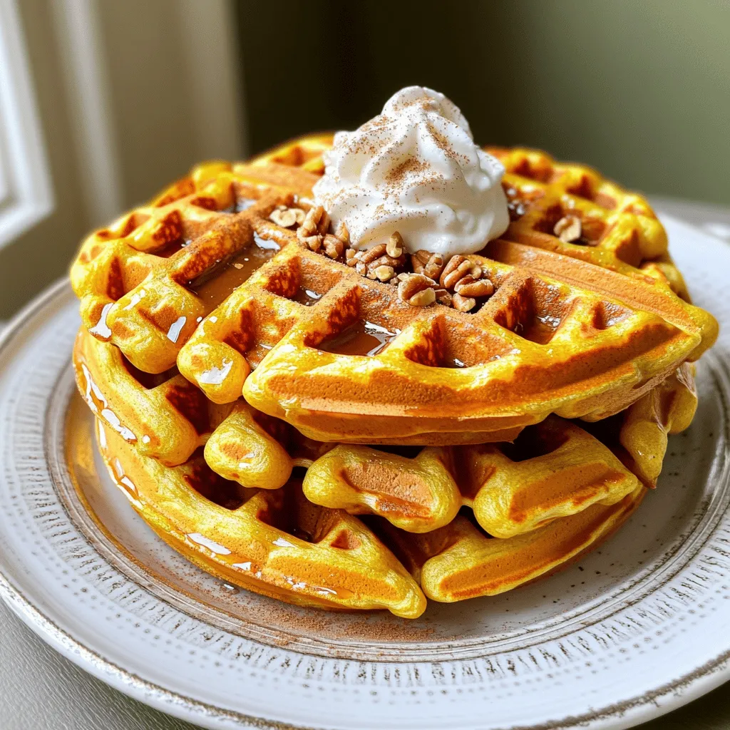 Spiced Pumpkin Waffles with Brown Butter Syrup Delight