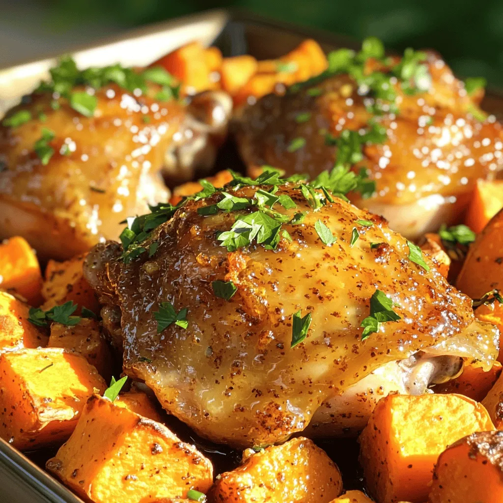 Honey Garlic Chicken with Sweet Potatoes Delight