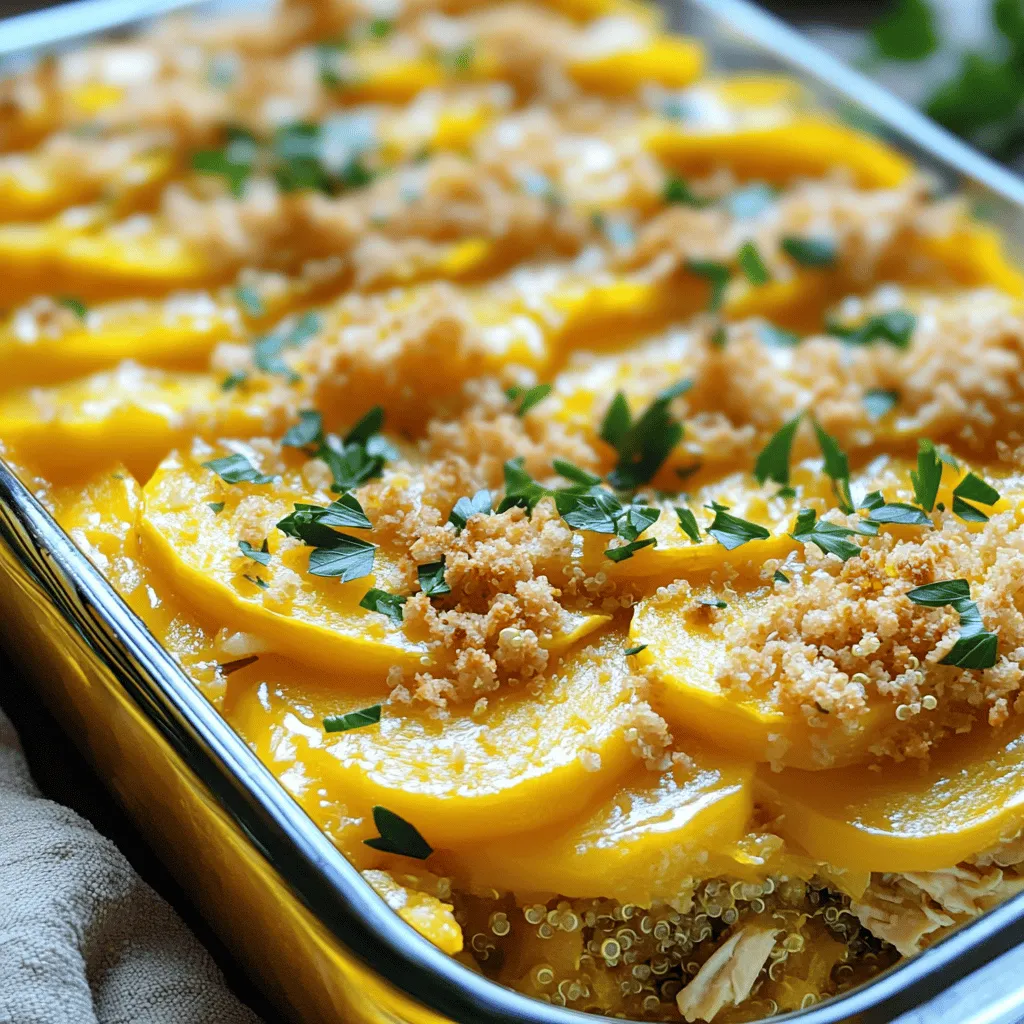 Savory Yellow Squash Casserole with Chicken Delight