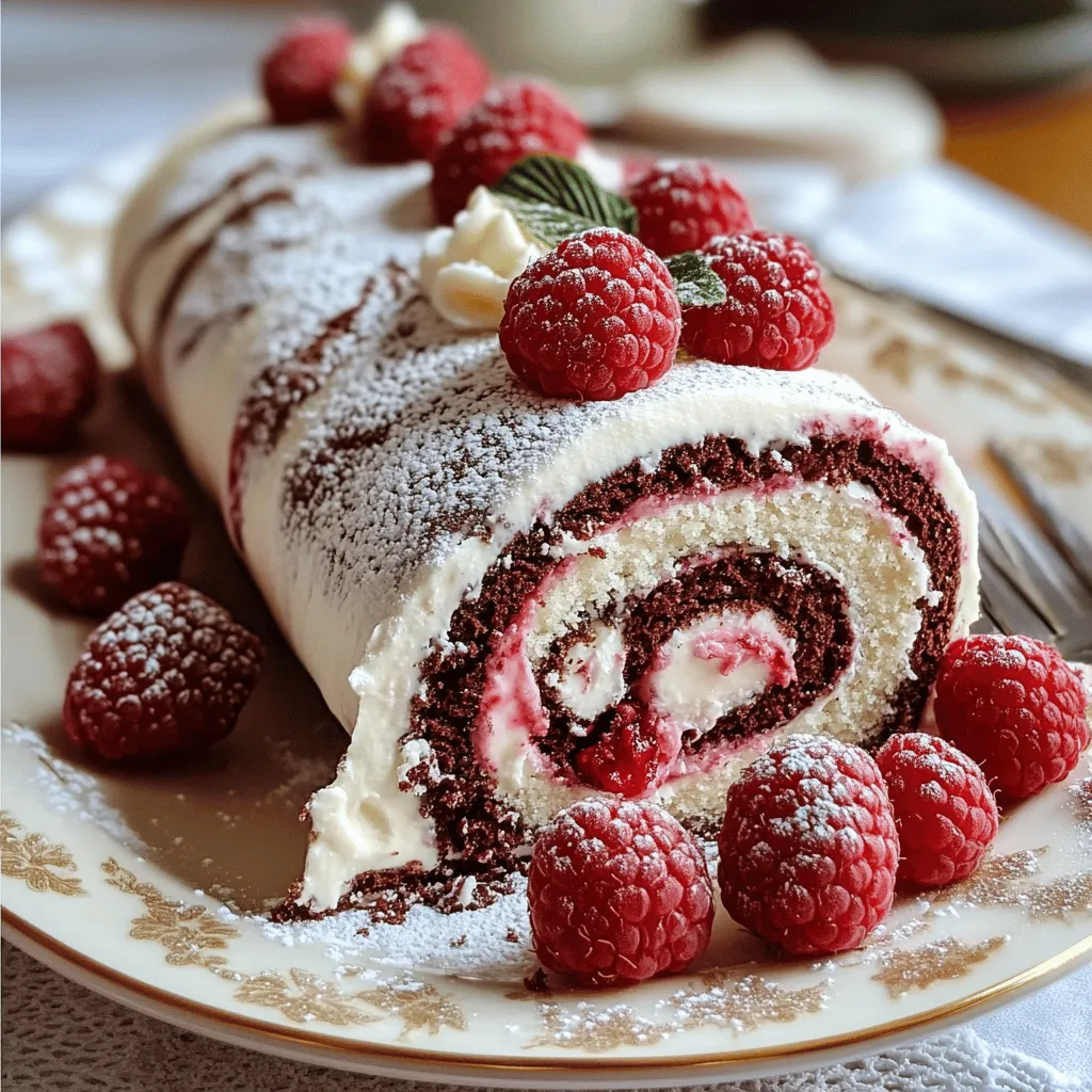 Exquisite Raspberry White Chocolate Cake Roll Delight