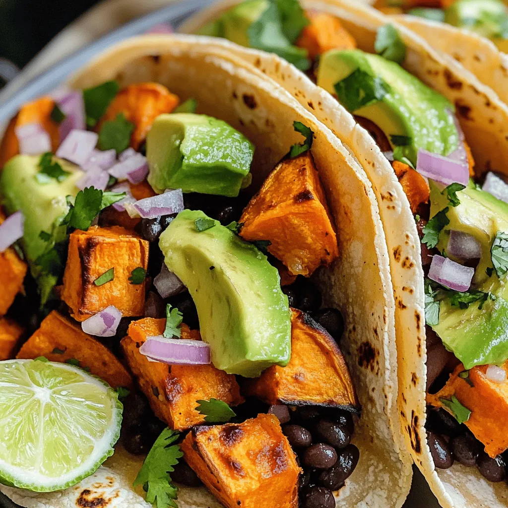 Roasted Sweet Potato and Black Bean Tacos Delight