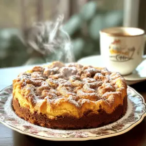 Here is what you need to make the best coffee cake. Gather these items before you start cooking. - 2 cups all-purpose flour - 1 cup granulated sugar - ½ cup unsalted butter, softened to room temperature - 1 cup sour cream - 3 large eggs, at room temperature - 2 teaspoons baking powder - 1 teaspoon baking soda - 1 teaspoon vanilla extract - 1 teaspoon ground cinnamon - ¼ teaspoon salt - ½ cup brown sugar, packed tightly - ¾ cup chopped walnuts or pecans (optional) These ingredients create a rich, moist cake that pairs well with coffee. Make sure the butter and eggs are at room temperature. This helps them mix better. The sour cream adds a creamy texture that keeps the cake moist. If you like nuts, add those for crunch. You can also skip them if you prefer a smoother cake. This list is a great start for your coffee cake adventure. Check out the Full Recipe for detailed steps on how to bring these ingredients together! 1. Preheat your oven to 350°F (175°C). Grease and flour a 9x13-inch baking dish or a bundt pan. 2. In a large bowl, cream together ½ cup of softened butter and 1 cup of granulated sugar. Mix until light and fluffy, about 3-4 minutes. 3. Add 3 large eggs, one at a time. Mix well after each egg. Then, add 1 cup of sour cream and 1 teaspoon of vanilla extract. Mix until smooth. 1. In another bowl, mix together 2 cups of all-purpose flour, 2 teaspoons of baking powder, 1 teaspoon of baking soda, 1 teaspoon of ground cinnamon, and ¼ teaspoon of salt. 2. Gradually add this dry mixture to the wet batter. Stir gently until just combined. It is okay if a few lumps remain. 1. In a small bowl, combine ½ cup of packed brown sugar, 1 teaspoon of cinnamon, and ¾ cup of chopped nuts if you like. 2. Pour half of the batter into your prepared dish. Spread the batter evenly. 3. Sprinkle half of the streusel filling over the batter. Then, pour the rest of the batter on top and finish with the remaining streusel. 4. Use a butter knife to gently swirl the batter and streusel together. Do not overdo it; keep the layers distinct. 1. Place the baking dish in the oven and bake for 30-35 minutes. It's done when a toothpick comes out clean with a few moist crumbs. 2. Let the cake cool in the pan for 10-15 minutes. Then transfer it to a wire rack to cool completely. For the full recipe, check out The Ultimate Cinnamon Coffee Cake. To make the best coffee cake, you need a moist texture. Here are some tips to help you achieve that: - Use room temperature ingredients: Having your butter, eggs, and sour cream at room temperature helps them mix better. This helps the cake rise and stay soft. - Don’t overmix the batter: When you combine the wet and dry ingredients, mix just until combined. Overmixing can lead to a dense cake. - Add a touch of sour cream: This ingredient keeps the cake moist and adds a nice tang. - Check your oven temperature: Ovens can vary, so use an oven thermometer. If your oven runs hot, it can dry out your cake. Presentation can make your coffee cake even more special. Here are some fun ideas: - Dust with powdered sugar: Lightly sprinkle powdered sugar on top. This adds a sweet touch and looks pretty. - Serve warm: Coffee cake is best when it’s warm. It brings out all the flavors. - Pair with coffee: A hot cup of coffee is the perfect match for coffee cake. The flavors blend perfectly. - Add a scoop of ice cream: For a treat, serve a slice with vanilla ice cream. It’s a delightful contrast to the warm cake. Enjoy these tips to make your coffee cake memorable! For the full recipe, check out The Ultimate Cinnamon Coffee Cake. {{image_4}} You can make this coffee cake even better with fun flavors! Here are some tasty ideas: - Fruits: Add fresh berries like blueberries or raspberries. You can also use chopped apples or peaches for a fruity twist. - Chocolate Chips: Mix in semi-sweet or dark chocolate chips for a rich treat. - Nuts: If you love crunch, add more walnuts or pecans. They add a nice texture and flavor. You can change the flavors based on the season: - Fall: Use pumpkin or apple spice to match the cozy vibe. - Winter: Try peppermint or orange zest for a festive touch. - Spring: Fresh lemon or lavender can brighten up your cake. - Summer: Berries or peaches bring a fresh, light taste. You can enjoy coffee cake even if you have special diet needs. Here are two easy options: - Gluten-Free Version: Use a gluten-free flour blend instead of all-purpose flour. Make sure your baking powder is gluten-free too. This keeps the cake light and fluffy. - Vegan Adaptation: Replace the eggs with flaxseed meal or applesauce. Use plant-based butter and dairy-free sour cream. This keeps the cake moist and delicious. Experimenting with these variations makes your coffee cake unique. Enjoy the process and have fun in the kitchen! For the complete recipe, check out the Full Recipe section. To keep your coffee cake fresh, wrap it tightly in plastic wrap. This keeps moisture in and air out. You can also place it in an airtight container. Store it in the fridge for up to one week. If you want to save it for later, freezing is a great option. Cut the cake into slices. Wrap each slice in plastic wrap and then in foil. This keeps it fresh for up to three months in the freezer. When you are ready to eat, simply thaw it in the fridge overnight. To reheat your coffee cake, the best way is in the oven. Preheat your oven to 350°F (175°C). Place the cake on a baking sheet and warm it for about 10-15 minutes. This helps keep the cake moist. If you need a quick option, use the microwave. Heat a slice on a microwave-safe plate for about 15-20 seconds. Be careful not to overheat, as this can dry it out. Enjoy your warm coffee cake with a fresh cup of coffee. Yes, you can make this coffee cake ahead of time. Bake it, then let it cool completely. Store it in an airtight container at room temperature for up to three days. This way, you can enjoy fresh coffee cake any day. Coffee cake stays fresh for about three days at room temperature. If you want it to last longer, refrigerate it. It can last up to a week in the fridge. Just remember to cover it well to keep it moist. A medium roast coffee works great with this cake. Its balanced flavor enhances the cinnamon and sweetness of the cake. You could also try a nutty blend for a richer taste. Yes, you can use other types of flour. If you want a gluten-free option, try a gluten-free all-purpose blend. Just make sure the blend contains a binding agent like xanthan gum for the best results. Yes, you can easily double this recipe. Just mix your ingredients in a larger bowl. Be sure to use a larger baking dish to accommodate the extra batter. Baking time may vary, so check for doneness with a toothpick. In this blog post, we explored how to make a delicious coffee cake step by step. From gathering the right ingredients to baking and cooling the cake, I aimed to make the process easy for you. We also covered tips for perfecting your cake and various fun options you can try. Remember to store your leftovers properly and reheat them for the best taste. With these ideas, you can enjoy your coffee cake in many ways. Happy baking!