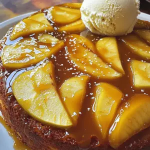 For the Salted Caramel Apple Upside-Down Cake, you will need the following ingredients: - 4 medium apples (like Granny Smith or Honeycrisp), peeled, cored, and thinly sliced - 1 cup granulated sugar, divided - 1/2 cup unsalted butter, plus 2 tablespoons for the batter - 1/2 teaspoon sea salt, plus more for garnish - 1 teaspoon ground cinnamon - 1 1/2 cups all-purpose flour - 1 1/2 teaspoons baking powder - 1/4 teaspoon baking soda - 1/2 teaspoon salt - 2 large eggs - 1 teaspoon vanilla extract - 3/4 cup whole milk Each ingredient plays a key role in making this cake a delight. The apples add natural sweetness and moisture. The sugar helps create that luscious caramel. Butter gives richness and flavor, while sea salt balances the sweetness. Ground cinnamon adds warmth. The flour, eggs, and milk are staples for a great cake texture. When you gather these ingredients, consider freshness. Fresh apples will enhance the flavor. Use good quality butter for the best taste. Trust me; these choices make a big difference. 1. Start by preheating your oven to 350°F (175°C). 2. Prepare a 9-inch round cake pan. Grease it with cooking spray or butter. 3. For easier release, line the bottom with parchment paper. 4. In a medium saucepan, melt 1/2 cup of unsalted butter over medium heat. 5. Once melted, mix in 1 cup of granulated sugar, 1/2 teaspoon of sea salt, and 1 teaspoon of ground cinnamon. 6. Stir this mixture gently for about 3-4 minutes until it bubbles. 7. Pour the hot caramel into the bottom of the prepared pan, spreading it evenly. 1. Take 4 medium apples, peel, core, and slice them thinly. 2. Layer the apple slices over the caramel in a circular pattern. 3. Make sure the apples overlap for a nice look. Set the pan aside. 1. In a large bowl, mix 1 1/2 cups of all-purpose flour, 1 1/2 teaspoons of baking powder, 1/4 teaspoon of baking soda, and 1/2 teaspoon of salt. 2. In a separate bowl, cream together 2 tablespoons of butter and 3/4 cup of granulated sugar using an electric mixer. 3. Beat until light and fluffy, then add 2 large eggs, one at a time. Mix after each addition. 4. Add 1 teaspoon of vanilla extract and mix well. 5. Gradually add the dry mix to the wet mixture, alternating with 3/4 cup of whole milk. 6. Mix until just combined; some lumps are fine. 7. Pour the batter over the arranged apples. Use a spatula to smooth the top. 1. Bake the cake for about 35-40 minutes. 2. Check doneness by inserting a toothpick in the center. It should come out clean. 3. Let the cake cool in the pan for about 10 minutes. 4. To invert, place a serving plate over the cake pan. Flip it upside down. 5. If the cake doesn’t come out easily, gently tap the pan's bottom. 6. Finish by sprinkling a pinch of sea salt over the top for added flavor. To make great caramel, watch closely. Heat the butter and sugar slowly. Stir it often to avoid burning. If it turns too dark, it can taste bitter. The right color is a warm amber. This gives the best flavor for your cake. Add ground cinnamon to the batter. This spice lifts the flavor of the cake. You can also use nutmeg or ginger for a twist. For apples, choose Granny Smith or Honeycrisp. These apples have a nice tartness. They hold their shape well when baked. This gives your cake a great texture and taste. Serve this cake warm for the best taste. Add a scoop of vanilla ice cream on top. The cold ice cream melts into the warm cake. You can also use whipped cream. Drizzle extra caramel sauce over each slice. A pinch of sea salt on top makes it even better. Enjoy every bite! {{image_4}} You can twist the salted caramel apple upside-down cake for every season. Adding nuts or dried fruits gives it a new crunch. Walnuts or pecans work well. Dried cranberries or apricots add a sweet touch. These mix with the apples to create a fun texture. Infusing flavors like bourbon or rum can take this cake to another level. Just a splash in the caramel adds warmth and depth. This makes the cake feel special for gatherings or holidays. Try different spirits to find your favorite taste. If you need a gluten-free version, use a gluten-free flour blend. This keeps the cake light and fluffy, just like the original. You can also swap regular sugar for coconut sugar or stevia. These choices lower calories and work for many diets. Always check the labels to ensure your substitutions fit your needs. These small changes let everyone enjoy the cake. You can satisfy a range of dietary needs while keeping the joy of this delicious dessert. To keep your salted caramel apple upside-down cake fresh, wrap it well. Use plastic wrap or foil. Store it in the fridge. This cake stays good for about 3-4 days. The cool air helps keep the flavors strong, and the apples juicy. When you want to enjoy the cake again, reheat it gently. Preheat your oven to 300°F (150°C). Place a slice on a baking sheet. Heat for about 10-15 minutes. This warms the cake without drying it out. You can also use a microwave for quick heat. Just warm it for about 10-15 seconds. Add a scoop of ice cream for extra delight! Can I use other types of fruits? Yes, you can use other fruits. Pears, peaches, or berries work well. Just slice them thinly and arrange them like apples. How do I know when the cake is done? Check the cake after 35 minutes. Insert a toothpick into the center. If it comes out clean, the cake is done. What is the best way to serve this cake? Serve the cake warm. A scoop of vanilla ice cream adds a creamy touch. Drizzle extra caramel on top for a sweet finish. Can I make the cake ahead of time? Yes, you can bake it a day ahead. Store it covered at room temperature. Reheat it gently before serving for best taste. What to do if the cake sticks to the pan? If the cake sticks, run a knife around the edges. Tap the pan gently to loosen it. If it still resists, let it cool a bit longer. Fixing overcooked caramel If your caramel is too dark, remove it from heat right away. Add a bit of water to the pan and stir to soften it. A slice of this cake has about 300 calories. This recipe makes 8-10 servings. For a healthier option, you can reduce sugar or use whole grain flour. This blog post covered everything you need to make a delicious apple cake. We discussed the ingredients, preparation steps, and baking process. I shared tips to enhance flavor and texture. You can also explore variations and storage methods. Baking is fun and creative. With practice, you can perfect your apple cake. Enjoy sharing this treat with friends and family. Happy baking!
