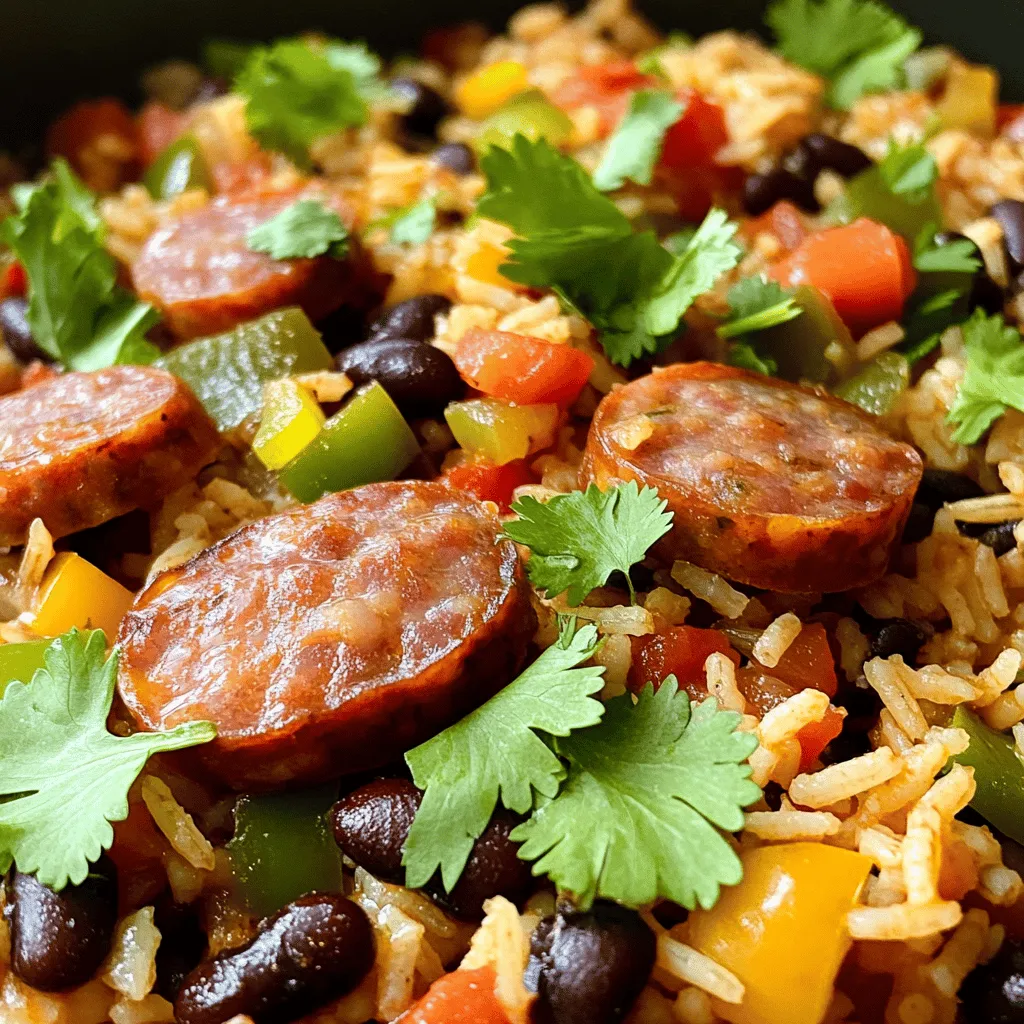 One Pot Sausage Black Beans & Rice Flavorful Feast