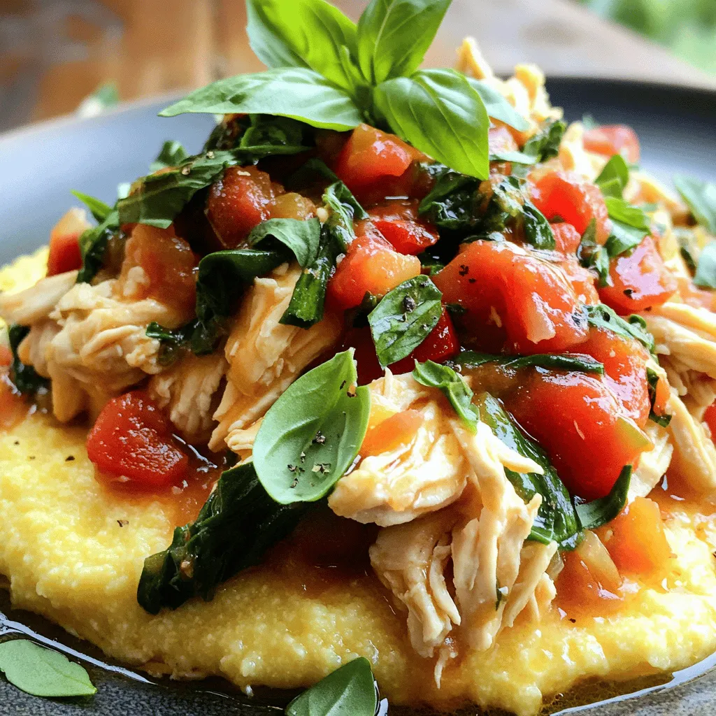 - 4 boneless, skinless chicken breasts - 1 can (14 oz) diced tomatoes with herbs - 1 cup low-sodium chicken broth - 1 cup baby spinach, roughly chopped - 1 red bell pepper, thinly sliced - 1 yellow onion, finely chopped - 3 cloves garlic, minced - 1 teaspoon dried oregano - 1 teaspoon dried basil - ½ teaspoon red pepper flakes (optional for a touch of heat) - Salt and black pepper to taste - 1 tablespoon extra virgin olive oil - Fresh basil leaves for garnish You can add more veggies like zucchini or carrots for extra nutrients. If you like cheese, sprinkle some Parmesan on top before serving. You can also swap chicken for turkey or use tofu for a vegetarian option. For a zesty kick, try adding lemon juice or lemon zest. Each serving has about 290 calories. You get 40 grams of protein and 8 grams of carbs. This dish is low in fat, making it a healthy choice. It's also packed with vitamins from the veggies, especially the spinach and bell pepper. Start by gathering all your ingredients. You will need: - 4 boneless, skinless chicken breasts - 1 can (14 oz) diced tomatoes with herbs - 1 cup low-sodium chicken broth - 1 cup baby spinach, roughly chopped - 1 red bell pepper, thinly sliced - 1 yellow onion, finely chopped - 3 cloves garlic, minced - 1 teaspoon dried oregano - 1 teaspoon dried basil - ½ teaspoon red pepper flakes (optional) - Salt and black pepper to taste - 1 tablespoon extra virgin olive oil - Fresh basil leaves for garnish Chop the onion and garlic finely. This helps release their flavors. Slice the red bell pepper thinly. Rinse the baby spinach and roughly chop it. Having everything ready makes cooking easier. Heat the olive oil in a skillet over medium heat. Add the chopped onion and garlic. Sauté until the onion is soft, about 3-4 minutes. This step adds depth to your dish. Lay the chicken breasts flat in the crockpot. Season them with salt, black pepper, oregano, and basil. Next, pour the sautéed onion and garlic over the chicken. Layer the red bell pepper on top. Now, pour the diced tomatoes and chicken broth over everything. If you like heat, sprinkle in the red pepper flakes. Gently stir to mix without disturbing the chicken too much. Cover your crockpot and set it to cook. You can choose low for 6-8 hours or high for 4-5 hours. The chicken is done when it is tender and fully cooked. In the last 30 minutes, add the chopped baby spinach. Stir it in until it wilts. This adds a nice color and nutrients. When cooking time is up, shred the chicken in the crockpot using two forks. Mix it well with the veggies and sauce. For serving, place the Tuscan chicken over creamy polenta or fresh pasta. Garnish with fresh basil leaves for a bright finish. Enjoy your meal! To make your chicken tender, start with quality meat. Use boneless, skinless chicken breasts. Season them well with salt and pepper. Cooking on low heat helps keep the chicken moist. Avoid lifting the lid on the crockpot often. Each time you open it, heat escapes. Let the chicken cook for 6-8 hours on low. Shredding the chicken in the sauce adds flavor and moisture. For extra flavor, try adding fresh herbs. Thyme and rosemary work well in this dish. A splash of balsamic vinegar can add a nice tang. If you like heat, increase the red pepper flakes. You can also mix in some olives for a briny taste. A tablespoon of capers can brighten the dish too. Mixing in some grated Parmesan cheese at the end makes it rich. Serve your Tuscan chicken over creamy polenta or pasta. This adds a nice texture and flavor. A fresh salad on the side balances the meal. Try a simple arugula salad with lemon dressing. For a drink, a white wine pairs nicely. You can also use crusty bread to soak up the sauce. Top with fresh basil leaves for a vibrant touch. {{image_4}} You can switch up the protein in this dish. Instead of chicken, use boneless turkey breasts. Turkey cooks well and absorbs flavors nicely. If you want a vegetarian option, try using chickpeas or lentils. They are packed with protein and create a hearty meal. Just remember to adjust the cooking time. Feel free to play with flavors! Add olives or sun-dried tomatoes for a briny kick. You might also want to try Italian sausage for a bolder taste. For a fresh twist, add lemon zest or capers. Watching your spice level? Skip the red pepper flakes or use mild peppers instead. Each of these changes can create a unique version of Tuscan crockpot chicken. If you decide to cook this on the stovetop, reduce the cooking time. Cook on medium heat for about 30-40 minutes. This way, the chicken stays moist and tender. If you use an Instant Pot, set it to high pressure for about 10-12 minutes. Always check the chicken to ensure it’s fully cooked. Remember to adjust your cooking time based on the method you choose! After enjoying your Tuscan Crockpot Chicken, let any leftovers cool. Place the chicken in an airtight container. You can store it in the fridge for up to four days. Make sure to keep it covered to avoid any strong smells from other foods. When you're ready to enjoy your leftovers, reheat them gently. You can use the microwave or stovetop. If using a microwave, cover the dish to keep moisture in. Heat in short bursts, stirring between each one. If using the stovetop, warm it on low heat, stirring often. If you want to save it for later, freezing is a great option. Place cooled chicken in a freezer-safe container. It can last up to three months in the freezer. When you're ready to eat it, thaw in the fridge overnight. Reheat thoroughly before serving. This way, your Tuscan chicken stays tasty and safe to eat! Yes, you can use frozen chicken. Just add an extra hour to the cooking time. Using frozen chicken may also result in a bit more moisture. Make sure the chicken is fully cooked before serving. If you don’t have chicken broth, you can use vegetable broth. Water is another option, but it may lack flavor. If you use water, add more herbs or spices to boost taste. To spice things up, add more red pepper flakes. You can also use spicy sausage or hot sauce. Adjust the level of heat to match your taste. Yes, you can cook it on the stovetop. Use a large pot over medium heat. Sauté the onion and garlic first, then add the chicken and other ingredients. Simmer for about 30-40 minutes, or until the chicken is cooked through. This blog covered all you need to know about cooking chicken in a crockpot. You learned about the needed ingredients, preparation steps, and tips for best results. We explored variations and ways to enhance flavor. Plus, I shared storage tips for leftovers. Cooking can be fun and easy with these methods. Remember, experimentation leads to great meals. Enjoy your next dish and feel free to make it your own!