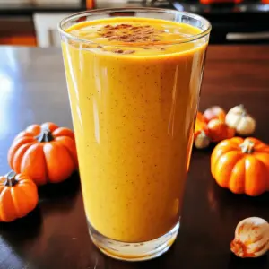 - 1 cup canned pumpkin puree - 1 frozen banana (peeled) - 1 scoop vanilla protein powder - 1 cup almond milk (or any milk of choice) - 2 tablespoons almond butter (or substitute with peanut butter) - 1 tablespoon maple syrup (optional, adjust based on desired sweetness) - 1 teaspoon ground cinnamon - 1/2 teaspoon ground nutmeg - 1/4 teaspoon grated fresh ginger (optional for added zing) - Ice cubes (optional, for a chilled and thicker texture) This recipe makes two servings. Each serving is about 1 cup. If you want more, just double the amounts. You can easily adjust to make one or more servings. - Canned pumpkin puree: High in fiber and vitamins A and C. Great for your eyes and skin. - Frozen banana: Adds natural sweetness and potassium. It helps with muscle function and heart health. - Vanilla protein powder: Boosts protein intake. It helps build and repair muscles. - Almond milk: Low in calories and dairy-free. It supports heart health and is easy to digest. - Almond butter: Full of healthy fats and protein. It keeps you full longer and supports brain health. - Maple syrup: Natural sweetener with some minerals. Use it to add flavor without refined sugars. - Ground cinnamon: Helps regulate blood sugar. It adds warmth and depth to the flavor. - Ground nutmeg: Provides antioxidants. A little spice goes a long way in taste. - Fresh ginger: Great for digestion. It adds a spicy kick if you choose to use it. - Ice cubes: Makes the smoothie cold and thick. It’s perfect for a hot day. With these ingredients, you not only create a tasty treat but also a drink that fuels your body with nutrients. Enjoy making your creamy pumpkin protein smoothie! 1. Start by grabbing your canned pumpkin puree. Use one cup for great flavor. 2. Take one frozen banana and peel it before adding it to your blender. 3. Add one scoop of vanilla protein powder to boost nutrition. 4. Pour in one cup of almond milk or your milk of choice. 5. Spoon in two tablespoons of almond butter. You can swap it for peanut butter if you prefer. 6. If you like sweetness, add one tablespoon of maple syrup. Adjust to taste. 7. Sprinkle in one teaspoon of ground cinnamon and half a teaspoon of nutmeg. 8. If you want a bit of zing, add a quarter teaspoon of grated fresh ginger. 9. Optionally, add some ice cubes for a chilled, thick texture. - Blend the mixture on high speed until it is smooth and creamy. - Stop the blender occasionally to scrape down the sides. This helps mix all the ingredients well. - If you want a thicker smoothie, toss in a handful of ice cubes. Blend again until smooth. - Taste your smoothie and adjust sweetness with more maple syrup if needed. - Pour the smoothie into your favorite glasses for a nice presentation. - Serve it right away for the best flavor and texture. - You can top it with a sprinkle of cinnamon or some chia seeds for extra flair. - Enjoy your creamy pumpkin protein smoothie as a snack or breakfast option! To make your smoothie super creamy, use frozen bananas. They add a nice thickness. Blend the bananas with the pumpkin puree first. This way, you mix well before adding the other ingredients. Almond butter also helps create that smooth texture. If you want it even thicker, add ice cubes at the end. Blend until everything is silky and smooth. Taste is key! If you like it sweeter, add more maple syrup. Start with a small amount, then blend and taste. For spice, feel free to adjust the cinnamon and nutmeg. You can also add fresh ginger for a zing. Remember, you can always add more, but it’s hard to take away! One common mistake is not blending long enough. If the smoothie has chunks, keep blending! Another mistake is using too much liquid. Start with one cup and add more if needed. Lastly, don’t forget to taste as you go. This helps you find the perfect balance for your creamy pumpkin protein smoothie. {{image_4}} If you want a dairy-free or vegan smoothie, use plant-based milk. Almond milk works great. Coconut milk adds a rich flavor. For yogurt, choose a coconut or almond-based option. This keeps it creamy without dairy. You can boost flavor in many ways. Add a tablespoon of cocoa powder for a chocolate twist. This makes it taste like dessert. For a spicier kick, mix in a pinch of cayenne pepper. You can also try adding vanilla extract for extra sweetness. Experiment with spices like allspice or cloves to find your favorite blend. If you prefer different protein sources, swap the vanilla protein powder for others. Pea or hemp protein are good choices. They add nutrients without changing the taste much. You can even use Greek yogurt for protein if you want a creamier texture. Choose what fits your diet best. If you have leftover smoothie, pour it into a sealed container. This keeps it fresh. Store it in the fridge for up to two days. However, the texture may change. The smoothie may separate. Just give it a good shake or stir before drinking. You can freeze your smoothie for later. Pour the smoothie into an ice cube tray or freezer-safe bag. This way, you can use it for quick snacks. When you’re ready to enjoy it, thaw it in the fridge overnight. You can also blend it with a little milk for a quick drink. To refresh your smoothie, try adding a splash of milk or water. This helps regain its creamy texture. Blend it again to mix everything well. If you need to reheat it, use low heat on the stove. Stir constantly to avoid lumps. Enjoy a creamy pumpkin smoothie any time you like! Yes, you can use fresh pumpkin. Start by cooking the pumpkin until soft. Then, blend it until smooth. Fresh pumpkin gives a nice flavor but takes more time to prepare. Absolutely! You can make this smoothie ahead of time. Just blend all the ingredients and store it in the fridge. It stays fresh for up to two days. Shake it well before drinking to mix everything again. To cut calories, try these tips: - Use unsweetened almond milk instead of regular milk. - Skip the maple syrup or use less. - Reduce the almond butter to one tablespoon. These small changes can help you enjoy a lighter smoothie without losing flavor. This blog post covered key details for making a delicious smoothie. We explored ingredients, serving sizes, and offered tips for great texture. You learned how to avoid common mistakes and find dairy-free options. Don’t forget about storage tips to keep your smoothie fresh. Always remember, small changes can enhance flavor and nutrition. Enjoy experimenting and make this smoothie your own! Your next favorite blend is just a recipe away.