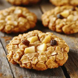 To make apple cinnamon oatmeal cookies, you need some key ingredients. Here is what you will need: - 1 cup rolled oats - 1 cup whole wheat flour - 1/2 teaspoon baking powder - 1/2 teaspoon baking soda - 1 teaspoon ground cinnamon - 1/4 teaspoon salt - 1/2 cup unsalted butter, softened - 1/2 cup brown sugar, packed - 1/4 cup granulated sugar - 1 large egg - 1 teaspoon pure vanilla extract - 1 medium apple, peeled and diced These ingredients come together to create a warm and tasty cookie. For a little extra crunch or chewiness, consider adding these ingredients: - 1/2 cup raisins - 1/2 cup chopped walnuts These options can enhance the flavor and texture of your cookies. You can easily swap ingredients to fit your needs. Here are some ideas: - Gluten-free: Use gluten-free flour instead of whole wheat flour. - Dairy-free: Replace butter with coconut oil or a dairy-free alternative. - Vegan: Use flaxseed meal mixed with water instead of the egg. These substitutions allow everyone to enjoy the cookies. Start by measuring out your ingredients. You will need: - 1 cup rolled oats - 1 cup whole wheat flour - 1/2 teaspoon baking powder - 1/2 teaspoon baking soda - 1 teaspoon ground cinnamon - 1/4 teaspoon salt - 1/2 cup unsalted butter, softened - 1/2 cup brown sugar, packed - 1/4 cup granulated sugar - 1 large egg, at room temperature - 1 teaspoon pure vanilla extract - 1 medium apple, peeled and diced - 1/2 cup raisins or chopped walnuts (optional) Make sure everything is ready. This helps you stay organized and focused. First, preheat your oven to 350°F (175°C). Line a baking sheet with parchment paper. This will keep your cookies from sticking. In a medium bowl, mix the rolled oats, flour, baking powder, baking soda, cinnamon, and salt. Whisk them together until they blend well. In a large bowl, cream the softened butter, brown sugar, and granulated sugar. Use an electric mixer for 2-3 minutes. You want it light and fluffy. Next, add the egg and vanilla extract. Beat the mixture until smooth. Now, take your dry mixture and add it to the wet ingredients. Use a spatula or wooden spoon. Mix until just combined. Don’t overmix, or your cookies may not be soft. Finally, gently fold in the diced apple and any raisins or walnuts. This adds great flavor and texture. Use a tablespoon or cookie scoop to drop rounded balls of dough onto your prepared baking sheet. Space them about 2 inches apart. Bake the cookies in the preheated oven for 12-15 minutes. They should be golden brown at the edges. The centers should feel set when touched. After baking, let the cookies cool on the sheet for 5 minutes. Then, transfer them to a wire rack to cool completely. Enjoy your warm, homemade cookies! To make soft and chewy cookies, do not overmix the dough. Mix until just combined. This keeps your cookies from getting tough. Also, use room-temperature butter. It helps create a fluffy texture when creaming with sugar. Baking time is key. Aim for golden edges and set centers. Store your cookies in an airtight container. This keeps them soft for days. If you want to keep them longer, freeze them. Wrap each cookie in plastic wrap, then place them in a freezer bag. They'll stay fresh for up to three months. Serve your cookies in a rustic basket. Line it with a clean kitchen towel for a cozy look. Pair them with apple cider or cold milk. This adds warmth and charm to your treat. Enjoy sharing these cookies with friends and family! {{image_4}} To make gluten-free apple cinnamon oatmeal cookies, use gluten-free rolled oats and flour. Look for certified gluten-free versions to avoid cross-contamination. You can also swap the whole wheat flour for almond flour or coconut flour. These changes keep the cookies soft and tasty. For a vegan version, replace the butter with coconut oil or vegan butter. Use a flax egg instead of a regular egg. To make a flax egg, mix one tablespoon of ground flaxseed with three tablespoons of water. Let it sit for five minutes until it thickens. This will give your cookies great texture and flavor. You can add fun ingredients to spice up your cookies. Consider using: - Dried cranberries for a tart kick - Chopped pecans for extra crunch - Chocolate chips for sweetness - Pumpkin spice for a fall twist Mix and match these add-ins to create your perfect cookie! Each variation adds a unique flavor, so don’t be afraid to experiment. To keep your Apple Cinnamon Oatmeal Cookies fresh, store them in an airtight container. This helps prevent air from making them dry. You can keep them at room temperature for about a week. If you want to keep them longer, consider freezing. Freezing cookies is easy! First, let them cool completely. Then, place them in a single layer on a baking sheet. Freeze until firm, about an hour. After that, transfer them to a freezer-safe bag. Be sure to label the bag with the date. They will last up to three months in the freezer. To reheat your cookies, preheat your oven to 350°F (175°C). Place the cookies on a baking sheet. Heat for about 5-7 minutes. This will help bring back their soft texture. You can also microwave them for 10-15 seconds for a quick warm-up. Enjoy your cookies just like fresh! You can tell when the cookies are done by looking at their edges. The edges should be golden brown, while the center looks set and puffy. If you gently touch the center, it should feel firm, not soft. The baking time is usually 12 to 15 minutes. Keep an eye on them, as ovens can vary. Yes, you can use quick oats. Quick oats will make the cookies softer and may change the texture slightly. Rolled oats provide a chewier bite. If you prefer a softer cookie, feel free to swap them out. You can use coconut oil, applesauce, or a plant-based butter for a dairy-free version. Each substitute will change the flavor and texture a bit, but they all work well. Just make sure the substitute is softened to match the butter's consistency in the recipe. You now know how to make delicious apple cinnamon oatmeal cookies. We covered all the key ingredients, from the basics to tasty optional ones. I shared steps to prep, mix, and bake your cookies just right. You learned tips for storage and serving, plus ways to adapt the recipe for gluten-free and vegan diets. Enjoy experimenting with different flavors and variations. With these skills, you can create tasty treats everyone will love. Happy baking!