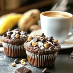 To create the best double chocolate espresso muffins, you need some key ingredients. Here’s a list to get you started: - 1 cup all-purpose flour - 1/2 cup unsweetened cocoa powder - 1 teaspoon baking soda - 1/2 teaspoon salt - 3/4 cup granulated sugar - 1/4 cup brown sugar, packed - 1/2 cup unsweetened applesauce - 1/4 cup vegetable oil - 2 large eggs - 1 teaspoon pure vanilla extract - 1/2 cup brewed espresso, cooled (or strong coffee) - 1 cup semi-sweet or dark chocolate chips These ingredients work together to create a rich flavor and moist texture. The cocoa powder gives a deep chocolate taste. The espresso adds a nice kick and enhances the chocolate flavor. Applesauce keeps the muffins moist and adds a hint of sweetness. You can customize your muffins with a few optional add-ins. Consider these for extra flavor and texture: - Chopped walnuts for crunch - Different types of chocolate chips (like white chocolate or milk chocolate) These add-ins can take your muffins to the next level. Walnuts add a nice crunch and contrast to the soft muffins. Different chocolate chips can create fun flavor surprises in each bite. For the full recipe, check out the detailed instructions. Enjoy baking these delightful treats! First, preheat your oven to 350°F (175°C). This step is key for even baking. Next, prepare your muffin tin by either lining it with paper liners or greasing each muffin cup. This prevents your muffins from sticking. Now, let’s mix the dry ingredients. In a medium bowl, whisk together 1 cup of all-purpose flour, 1/2 cup of unsweetened cocoa powder, 1 teaspoon of baking soda, and 1/2 teaspoon of salt. Make sure to combine them well. No lumps should remain. This blend creates a rich base for our muffins. Next, we’ll combine the wet ingredients. In a large bowl, mix together 3/4 cup of granulated sugar, 1/4 cup of brown sugar, 1/2 cup of unsweetened applesauce, 1/4 cup of vegetable oil, 2 large eggs, 1 teaspoon of pure vanilla extract, and 1/2 cup of cooled espresso. Stir until the mixture is smooth and uniform. This mixture adds moisture and flavor to the muffins. Now it’s time to finalize the batter. Gently add the dry ingredients to the wet mixture. Stir with a spatula or wooden spoon. Mix just until everything combines. It’s okay if a few small lumps remain; avoid overmixing. This keeps our muffins soft and airy. Next, carefully fold in 1 cup of chocolate chips. If you want some crunch, add 1/4 cup of chopped walnuts as well. Make sure they are evenly spread throughout the batter without overmixing. Using a scoop or spoon, fill each muffin cup about two-thirds full. This allows space for the muffins to rise nicely. Now, you're all set for baking. For the final touch, bake the muffins for 18-20 minutes. They are done when a toothpick inserted into the center comes out clean or with a few moist crumbs attached. Enjoy the warm, delightful aroma filling your kitchen as they bake! To bake muffins evenly, fill each muffin cup to about two-thirds full. This allows room for rising without spilling over. Rotate the muffin tin halfway through baking. This helps all muffins brown nicely. To test for doneness, use a toothpick. Insert it into the center of a muffin. If it comes out clean or with a few crumbs, your muffins are ready. If there is wet batter, bake them a few more minutes. To keep your muffins fresh, store them in an airtight container. Place a paper towel in the container to absorb moisture. This helps prevent sogginess. Enjoy the muffins within three days for the best taste. You can freeze muffins for later. Once they cool, wrap each muffin tightly in plastic wrap. Place them in a zip-top bag. Freeze for up to three months. Thaw at room temperature or warm them in the oven. For a delightful presentation, serve muffins warm. Lightly dust them with powdered sugar for a beautiful look. Pair these muffins with a small cup of espresso. The rich flavors complement each other perfectly. Enjoy your sweet treat with your favorite drink! {{image_4}} You can make your muffins healthier by using whole wheat flour instead of all-purpose flour. This flour adds fiber and nutrients. You can also cut down on sugar. Use sugar substitutes like stevia or monk fruit sweetener. These options let you enjoy sweet flavors with fewer calories. For a dairy-free choice, try almond or oat milk instead of regular milk. You can also swap eggs for a mix of ground flaxseed and water. This mix binds the ingredients while keeping your muffins moist. To boost the flavor, add spices like cinnamon or nutmeg. Just a pinch can change the taste. You can also mix in fruits like raspberries or cherries. They add a fresh twist and a pop of color. These choices make each bite exciting and unique. If you want bite-sized treats, make mini muffins. They bake faster and are fun to share. You can use the same batter but adjust the baking time. Try different flavor profiles too. Mocha muffins blend chocolate and coffee for a rich taste. You can also add almond flavor for a mocha almond twist. This adds depth and makes your muffins stand out. For the full recipe, check above. Yes, you can use coffee. The main difference is the flavor. Espresso is stronger and richer. It gives the muffins a deeper taste. Coffee has a lighter flavor. If you want a bold muffin, stick with espresso. If you prefer a milder taste, coffee works just fine. To prevent sticking, grease the muffin tin well. Use butter or cooking spray. Make sure to coat every inch of the cups. You can also line them with paper liners. This makes removing the muffins easy. Let them cool for a few minutes before removing. This helps them release easily. For a vegan option, use unsweetened applesauce. Replace each egg with 1/4 cup of applesauce. You can also use flaxseed meal. Mix 1 tablespoon of flaxseed with 2.5 tablespoons of water. Let it sit for a few minutes. This will thicken and work like an egg. Another option is mashed banana. Use 1/4 cup of mashed banana for each egg. This recipe makes 12 rich and moist muffins. Here’s what you need: - 1 cup all-purpose flour - 1/2 cup unsweetened cocoa powder - 1 teaspoon baking soda - 1/2 teaspoon salt - 3/4 cup granulated sugar - 1/4 cup brown sugar, packed - 1/2 cup unsweetened applesauce - 1/4 cup vegetable oil - 2 large eggs - 1 teaspoon pure vanilla extract - 1/2 cup brewed espresso, cooled (or strong coffee) - 1 cup semi-sweet or dark chocolate chips - 1/4 cup chopped walnuts (optional) These muffins are perfect for breakfast or a snack. They have rich chocolate flavor with a hint of coffee. This recipe is easy and quick, taking only about 35 minutes. To start, preheat your oven to 350°F (175°C). Prepare your muffin tin by lining it with paper liners or greasing it well. Next, mix the dry ingredients. Whisk the flour, cocoa powder, baking soda, and salt in a medium bowl. In another large bowl, combine the sugars, applesauce, oil, eggs, vanilla, and cooled espresso. Stir this mixture until it is smooth. Now, add the dry ingredients to the wet ones. Mix gently until just combined. It's okay if you see a few lumps; do not overmix. Next, fold in the chocolate chips and optional walnuts. Then, fill each muffin cup about two-thirds full with the batter. Bake for 18-20 minutes. Check for doneness by inserting a toothpick. If it comes out clean, the muffins are ready. Let them cool in the tin for 5 minutes before moving them to a wire rack. Enjoy your delicious Double Chocolate Espresso Muffins! In this article, we explored the delicious world of double chocolate espresso muffins. We covered essential ingredients, optional add-ins, and step-by-step instructions. I shared tips for baking and storing your muffins. Variations explored healthier substitutes and exciting flavor twists. With these insights, you can create muffins that impress. Enjoy baking and let your creativity shine in the kitchen. Happy baking!