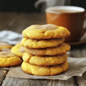 To make Brown Butter Pumpkin Snickerdoodles, you will need a list of key ingredients. These ingredients create the rich flavors and soft texture that make these cookies special. - 1 cup unsalted butter - 1 cup granulated sugar - 1/2 cup packed light brown sugar - 1 large egg - 1 cup pumpkin puree (fresh or canned) - 1 teaspoon vanilla extract - 3 cups all-purpose flour - 2 teaspoons cream of tartar - 1 teaspoon baking soda - 1/2 teaspoon salt - 2 teaspoons ground cinnamon - 1/2 teaspoon ground nutmeg - 1/4 teaspoon ground ginger - 1/4 cup granulated sugar (for rolling) - 1 tablespoon ground cinnamon (for rolling) These ingredients work together to create a warm, spiced cookie. The brown butter adds a nutty flavor, while the pumpkin gives a moist texture. Using fresh pumpkin can enhance the taste, but canned works just as well. The spices like cinnamon and nutmeg bring that cozy fall feeling. When you mix these ingredients, remember each plays a role. The butter adds richness, the sugars bring sweetness, and the pumpkin adds moisture. The dry ingredients help the cookies rise and hold their shape. The rolling mixture gives a nice crunch and extra flavor on the outside. Gather these ingredients before you start. This makes the cooking process smooth and fun. You will love the smell of these cookies baking in your kitchen! Start with one cup of unsalted butter. Place it in a medium saucepan over medium heat. Stir it often. Watch closely as it melts. The butter will bubble and foam. After about five minutes, it will turn golden brown. You will smell a nutty aroma. This is the perfect moment to take it off the heat. Let the brown butter cool for a few minutes. Cooling helps blend it well later. In a large mixing bowl, combine the cooled brown butter with one cup of granulated sugar and half a cup of packed light brown sugar. Use a mixer to beat this mixture until smooth and creamy. Next, add one large egg, one cup of pumpkin puree, and one teaspoon of vanilla extract. Mix until all the wet ingredients are fully combined. This mixture should look rich and inviting. Grab a separate bowl for the dry ingredients. Whisk together three cups of all-purpose flour, two teaspoons of cream of tartar, one teaspoon of baking soda, and half a teaspoon of salt. Add in two teaspoons of ground cinnamon, half a teaspoon of ground nutmeg, and a quarter teaspoon of ground ginger. Make sure everything is well mixed. This blend of spices adds warmth and flavor to your cookies. Carefully add the dry mixture into the wet mixture. Stir gently until just combined. Be careful not to overmix. The dough should be soft and a bit sticky. Once mixed, cover the bowl with plastic wrap. Place it in the fridge for at least thirty minutes. Chilling the dough makes it easier to handle when you form the cookies. While the dough chills, preheat your oven to 350°F (175°C). Line a baking sheet with parchment paper. This helps prevent the cookies from sticking. In a small bowl, mix a quarter cup of granulated sugar with one tablespoon of ground cinnamon. This will be your rolling mixture. Once the dough is chilled, scoop out portions of about two tablespoons each. Roll each piece into a ball. Then, roll each ball in the cinnamon-sugar mix until fully coated. Place the cookie balls on the prepared baking sheet. Leave about two inches between each ball. This space allows the cookies to spread. Bake the cookies for ten to twelve minutes. Look for light golden edges. The centers may seem a bit underbaked; they will set as they cool. Enjoy the warm scents as they fill your kitchen! To make brown butter, watch it closely. It changes quickly. Start with unsalted butter in a saucepan. Melt over medium heat. Stir often to prevent burning. Once the butter turns golden brown, you will notice a nutty aroma. This process takes about 5-7 minutes. Remove it from the heat and let it cool slightly. The right color and flavor make your cookies shine. Do not overmix the dough. When mixing wet and dry ingredients, stop as soon as they come together. Overmixing makes tough cookies. After mixing, chill the dough for at least 30 minutes. Chilling helps the cookies hold their shape. You will love the soft texture that results from this step. Space your cookie balls on the baking sheet about 2 inches apart. This gives them room to spread. If they are too close, they will bake into one another. Bake in a preheated oven at 350°F for 10-12 minutes. Ovens can vary, so check for a light golden edge. The centers may look underbaked, but they will firm up as they cool. Enjoy your baking journey! {{image_4}} You can make these snickerdoodles even better! Try adding chocolate chips or nuts. Chocolate brings a sweet touch, while nuts add a nice crunch. You can also adjust the spices. Use more cinnamon for warmth or add allspice for a unique taste. You can even try a hint of cardamom for an exotic twist. These changes keep your cookies exciting and fresh. Switch up the rolling mix for fun. Instead of using just granulated sugar, try brown sugar. It gives a deeper flavor. You can also mix in different spices like pumpkin pie spice or gingerbread spice. Each blend brings a new taste to your cookies, making them stand out every time. Want to make gluten-free snickerdoodles? You can easily swap out all-purpose flour. Try almond flour or a gluten-free flour blend. Make sure it has xanthan gum for the best texture. This way, everyone can enjoy these tasty treats without worry! To keep your Brown Butter Pumpkin Snickerdoodles fresh, store them at room temperature. Use an airtight container to prevent air from making them stale. Place a piece of bread in the container to help keep the cookies soft. This method works well for about a week. If you want to save some cookies for later, freezing is a great option. Allow the cookies to cool completely before freezing. Place the cookies in a single layer on a baking sheet and freeze them for about an hour. Then transfer them to a freezer bag. This method keeps them fresh for up to three months. To thaw, take the cookies out of the freezer. Let them sit at room temperature for about 30 minutes. You can also warm them in the oven at a low temperature for a few minutes for a fresh-baked taste. Brown Butter Pumpkin Snickerdoodles can last about a week at room temperature in an airtight container. If frozen, they can maintain quality for up to three months. Keep an eye on texture and flavor. Always use your senses to check if they still taste great! Yes, you can use fresh pumpkin. Fresh pumpkin may have more moisture than canned. This can change the cookie's texture. If you use fresh pumpkin, cook it first. Then, puree it until smooth. Measure out one cup for the recipe. If your dough feels sticky, you have options. You can add a bit more flour. Start with one tablespoon at a time. Mix well after each addition. Chill the dough longer in the fridge. This will make it easier to handle. To stop cookies from spreading, chill the dough before baking. This helps keep their shape. Also, ensure you space them well on the baking sheet. Leave about two inches between each cookie. Lastly, do not overmix the dough. Yes, you can make these cookies vegan. Use a vegan butter replacement for the unsalted butter. Replace the egg with a flax egg. Mix one tablespoon of flaxseed meal with two tablespoons of water. Let it sit for five minutes until it thickens. Now you know how to make delicious pumpkin cookies from scratch. You start with simple ingredients and follow easy steps. Pay close attention to the brown butter for great flavor. Remember not to overmix your dough. You can also try fun variations, like adding chocolate chips or nuts. Store cookies properly to keep them fresh. Enjoy this tasty treat any time. With these tips, you’ll master pumpkin cookies for all to love. Happy baking!