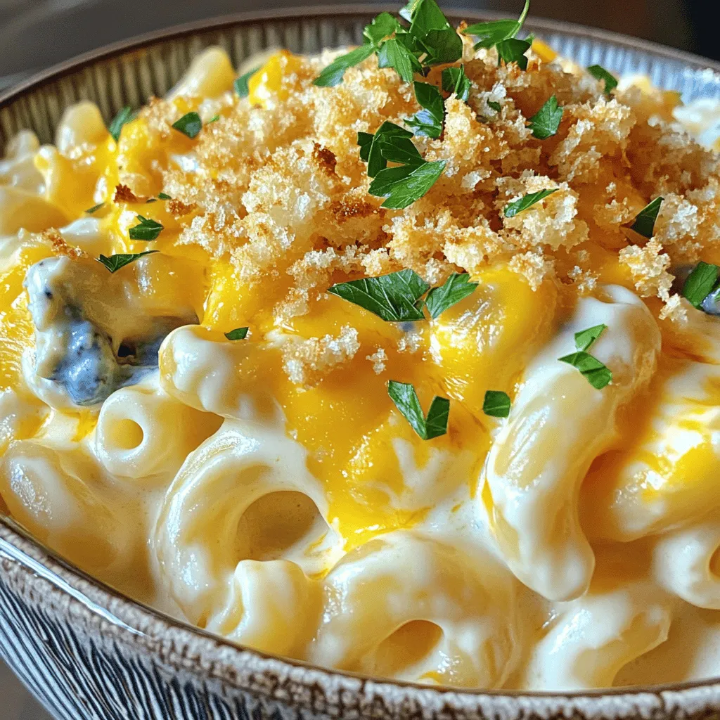 Savory Slow Cooker Four Cheese Mac and Cheese Dish