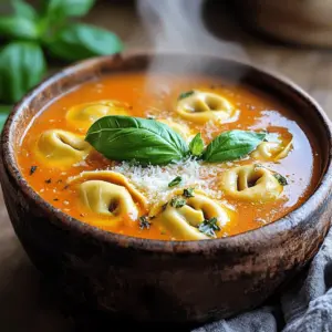 To make a great soup, you need key ingredients that work together. Here’s what you need: - 2 cups vegetable broth - 1 can (15 ounces) crushed tomatoes - 1 cup heavy cream - 1 package (9 ounces) fresh cheese tortellini - 1 medium onion, finely diced - 3 cloves garlic, minced - 1 teaspoon dried basil - 1 teaspoon dried oregano - 2 tablespoons extra virgin olive oil - Salt and fresh cracked black pepper to taste - Fresh basil leaves for garnish - Freshly grated Parmesan cheese for serving These ingredients come together to create a rich and creamy base that warms you up. You can add a twist to your soup with optional ingredients. Here are some ideas: - Spinach or kale for extra nutrients - Carrots or celery for added texture - Red pepper flakes for heat - Lemon juice for a fresh zing These options let you tailor the soup to your taste and mood. Feel free to mix and match! Don’t have an ingredient? No problem! Here are some good swaps: - Use chicken broth instead of vegetable broth for a meaty flavor. - Swap heavy cream with coconut milk for a dairy-free option. - Use frozen tortellini if fresh ones aren't available. - Try canned diced tomatoes if crushed tomatoes are not on hand. These substitutions keep your soup tasty and fun, even when you’re missing something. First, we need to build a strong base for our soup. Start by heating 2 tablespoons of extra virgin olive oil in a large pot over medium heat. Once the oil is hot, add 1 medium onion, finely diced. Sauté the onion for about 5 minutes. You want it to become soft and translucent. Stir occasionally to keep it from sticking. Next, add 3 cloves of minced garlic to the pot. Stir it in and cook for 1 to 2 minutes. You want the garlic to become fragrant and golden, but be careful not to let it burn. This step sets the stage for deep flavor in your soup. After your onions and garlic are ready, it's time to add more goodness. Pour in 1 can of crushed tomatoes and 2 cups of vegetable broth. These two ingredients bring a rich, tangy flavor to the soup. Next, sprinkle in 1 teaspoon of dried basil and 1 teaspoon of dried oregano. Stir everything together well. Increase the heat slightly to bring the mixture to a gentle simmer. Let it simmer uncovered for about 10 minutes. This helps all the flavors meld together beautifully. Stir occasionally as it simmers to keep it well mixed. Once your soup has simmered, reduce the heat to low. Slowly stir in 1 cup of heavy cream. This gives your soup that creamy texture everyone loves. Mix it well until you see it transform into a rich, velvety delight. Now it's time for the star of the show: the tortellini. Carefully add 1 package of fresh cheese tortellini to the pot. Cook according to the package instructions, usually about 3 to 5 minutes. You'll know they are done when they float to the surface. Season the soup with salt and fresh cracked black pepper to taste. Adjust it to fit your flavor preference. Once everything is combined, let the soup sit for a couple of minutes. This helps enhance the flavors even more before you serve it. To make the soup shine, use fresh herbs. Fresh basil adds a vibrant taste. If you don’t have fresh basil, dried works too. I recommend using a bit more dried basil than the recipe states. A sprinkle of red pepper flakes gives a nice kick. Don't forget to taste as you go. Adjust salt and pepper to your liking. This will help create a well-rounded flavor. The creamy texture is key. To get it just right, add the cream slowly. Stir gently to blend it with the broth. If the soup feels too thick, add more vegetable broth. For creaminess, avoid boiling after adding cream. A gentle simmer is best. The tortellini will soak up some broth, so keep an eye on the thickness. Storing leftovers is easy. Let the soup cool before you store it. Use an airtight container for the best results. It will last about three days in the fridge. When reheating, do it slowly on low heat. This keeps the cream from separating. You can also freeze it for up to three months. Just remember to leave out the tortellini if freezing. Add it fresh when you reheat. {{image_4}} I love to make a vegan version of this soup. To do that, I swap the heavy cream for coconut milk or cashew cream. Both options add creaminess without dairy. You can also use vegetable broth instead of the regular broth. Choose vegan tortellini, as many brands now offer these tasty options. This way, you keep all the great flavors while making it plant-based. If you want more protein, adding chicken or sausage is a great choice. For chicken, you can use cooked, shredded chicken or diced grilled chicken. Just stir it in after adding the cream, and heat it through. For sausage, I recommend Italian sausage. Cook it in the pot before adding the onions. This adds great flavor to the soup. While tortellini is fantastic, you can switch it up with other pasta shapes. Try using small shells, ditalini, or even penne. Just adjust the cooking time based on the pasta you choose. Each shape brings a unique texture and look to your soup. This way, you can enjoy this dish in many fun ways! To store your creamy tomato basil tortellini soup, let it cool first. Use an airtight container to keep it fresh. This soup lasts up to four days in the fridge. Remember to label the container with the date. It helps you keep track of freshness. If you want to save the soup for later, freezing is a great option. First, let the soup cool completely. Then, pour it into freezer-safe bags or containers. Leave some space at the top, as the soup will expand when frozen. It can stay good for up to three months in the freezer. When you're ready to enjoy your soup again, thaw it overnight in the fridge. For reheating, use a pot on the stove over low heat. Stir often to prevent sticking. If the soup looks thick, add a splash of broth or water. This keeps it creamy and delicious. Enjoy every spoonful! You can use half-and-half for a lighter option. Another choice is coconut milk. Both add creaminess without the heaviness. If you want a dairy-free option, try cashew cream. Blend soaked cashews with water until smooth. This gives a rich texture and taste. This soup lasts about three to four days in the fridge. Store it in a sealed container for best results. Make sure to let it cool before putting it away. If you notice any change in color or smell, it’s best to toss it out. Yes, you can make this soup a day or two ahead. Just store it in the fridge after it cools. When ready to serve, reheat it on the stove. If you add tortellini later, it keeps the pasta fresh and firm. This blog post covered how to make a creamy tomato basil tortellini soup. We explored essential and optional ingredients that add flavor. I shared step-by-step instructions to simplify the cooking process. You learned tips for great taste and perfect consistency. Plus, I gave ideas for variations and storage methods. Try this delicious soup at home. It is quick, flexible, and comforting. Enjoy every spoonful!