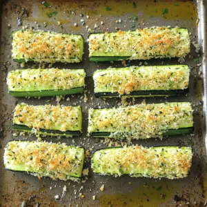 - 2 medium zucchinis - 1 cup panko breadcrumbs - 1/2 cup finely grated Parmesan cheese - 1 teaspoon garlic powder - 1 teaspoon onion powder - 1 teaspoon Italian herb blend - 2 large eggs - Salt and freshly ground black pepper - Olive oil spray The ingredients for crispy Parmesan zucchini fries are simple yet essential for great taste. Start with fresh zucchinis. They are the star of this dish. Panko breadcrumbs add a light and crispy texture. Finely grated Parmesan cheese gives a rich, cheesy flavor. Garlic powder and onion powder add depth. The Italian herb blend brings a nice aroma. Eggs help the coating stick, while salt and pepper season the fries. - If you want a different crunch, use regular breadcrumbs. - To cut fat, use low-fat cheese or nutritional yeast. - For an eggless option, use a flax egg or a mixture of water and cornstarch. These substitutions can help you customize the recipe. They still keep the fries tasty and enjoyable. - Use fresh zucchinis for the best results. They should feel firm and look bright. - When choosing Parmesan cheese, opt for a block over pre-grated. Freshly grated cheese melts better and adds flavor. Fresh ingredients make a big difference in taste and texture. Make sure to choose wisely for a delightful snack. 1. Start by preheating your oven to 425°F (220°C). This step is key for crispiness. 2. Line a large baking sheet with parchment paper. This keeps fries from sticking. 3. Wash two medium zucchinis under cool water. Dry them well with a towel. 4. Cut each zucchini into fry-shaped sticks, about 1/4 inch thick. Aim for uniformity to cook evenly. 5. Place the zucchini sticks in a mixing bowl. Sprinkle salt and black pepper to taste. Toss well to coat. 1. In a shallow dish, mix 1 cup of panko breadcrumbs with 1/2 cup of finely grated Parmesan cheese. 2. Add 1 teaspoon of garlic powder, 1 teaspoon of onion powder, and 1 teaspoon of Italian herb blend. Mix everything evenly. 3. In a separate shallow bowl, crack two large eggs. Whisk them until yolks and whites blend fully. This creates your egg wash. 1. Take each zucchini stick and dip it into the egg wash. Ensure it's well-coated. 2. Next, roll the stick in the breadcrumb mixture. Press lightly so the coating sticks well. 3. As you coat each stick, lay them on the prepared baking sheet. Arrange in a single layer, avoiding overlap. 4. Lightly spray the tops with olive oil spray. This helps achieve a golden brown finish. 5. Place the baking sheet in your preheated oven. Bake for 20-25 minutes. 6. Flip the zucchini fries halfway through the baking time. This step helps both sides crisp up nicely. 7. Keep an eye on them. You want a lovely golden color and crispy texture. 8. When done, remove the baking sheet from the oven. Let the fries cool for a few minutes before serving. To make your zucchini fries super crispy, use panko breadcrumbs. Panko gives a light and airy crunch. Regular breadcrumbs can be too dense. When using panko, you get that perfect golden crunch. Also, using olive oil spray is key. Lightly spray the tops of your coated fries before baking. This helps them brown and crisp up nicely in the oven. A little goes a long way! You can boost the flavor of your zucchini fries by adding spices. Try adding paprika for heat or lemon zest for brightness. You can also mix in fresh herbs like parsley or thyme for a fresh taste. For serving, think about dips! Marinara sauce pairs well. You can also serve them with seasoned yogurt or a spicy aioli. These dips add another layer of flavor to your crispy fries. One big mistake is overcrowding the baking sheet. If the fries touch, they won’t crisp up. Make sure they are in a single layer with space between them. This allows hot air to circulate. Another mistake is not patting the zucchini dry. If they are wet, the coating won’t stick well. Use a clean kitchen towel or paper towels to dry the zucchini before coating. This simple step makes a big difference! {{image_4}} Do you want to add some heat to your fries? You can use cayenne pepper or paprika. Just mix these spices into your breadcrumb mix. Start with a small amount, like 1/4 teaspoon. You can always add more if you like it spicy! This twist gives your fries a bold flavor that will surprise your taste buds. If you love cheese, try different kinds! Cheddar or mozzarella can make your fries extra cheesy. Just replace the Parmesan with your favorite cheese. Grate it finely so it mixes well with the breadcrumbs. Each cheese brings its unique taste, making your fries fun to customize! For a gluten-free version, swap panko breadcrumbs for gluten-free ones. Many brands offer tasty gluten-free options that work great here. Look for ones that are crispy to keep that crunch. This way, everyone can enjoy these delicious fries without worry. To store leftover zucchini fries, let them cool first. Place them in an airtight container. Keep them in the fridge for up to three days. If you want to enjoy them later, avoid stacking them too high. This prevents sogginess and keeps them crispy longer. The best way to reheat zucchini fries is in the oven. Preheat the oven to 400°F (200°C). Spread the fries on a baking sheet. Bake them for about 10 minutes. This method helps to keep the fries crispy. You can also use an air fryer. Set it to 375°F (190°C) and fry for about 5 minutes. Both methods work well to revive the crunch. For freezing, you can choose to freeze them uncooked or cooked. If uncooked, coat the zucchini fries and place them on a baking sheet. Freeze them for one hour, then transfer to a freezer bag. This keeps them from sticking together. To freeze cooked fries, let them cool completely. Store them in an airtight container. They can last up to two months. Just remember, freezing may change their texture slightly. Yes, you can. Air frying is a great option for making these fries. Here are some tips for air frying: - Preheat your air fryer to 400°F (200°C). - Arrange the zucchini fries in a single layer. - Cook in batches if needed to avoid crowding. - Air fry for about 12-15 minutes, shaking the basket halfway through. - Check for a golden brown color and crispiness. You can serve these fries with various dips and sides. Here are some popular options: - Marinara sauce for a classic pairing. - Ranch dressing for a creamy touch. - Garlic aioli for an extra flavor boost. - Side salad for a fresh contrast. To keep your fries crispy, follow these tips: - Pat the zucchini dry before coating them. - Avoid overcrowding on the baking sheet. - Use panko breadcrumbs for more crunch. - Lightly spray with olive oil to promote crispness. Zucchini fries can be a tasty treat made with simple ingredients. Fresh zucchini offers the best flavor and texture, while panko crumbs give that perfect crunch. Remember to avoid common mistakes, like overcrowding the baking sheet. You can customize the recipe with spices or cheese for extra flavor. Whether served fresh or reheated, enjoy your fries with a fun dip. Embrace the healthy twist on a classic snack and savor each bite!