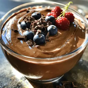 - 1 cup low-fat cottage cheese - 2 tablespoons unsweetened cocoa powder - 2 tablespoons chocolate protein powder - 2 tablespoons honey or maple syrup (to taste) - 1 teaspoon vanilla extract - A pinch of sea salt - 1 tablespoon almond milk (optional, for a thinner consistency) - Optional garnishes: chocolate shavings or fresh berries Cottage cheese is the star of this pudding. It provides protein and creaminess. The unsweetened cocoa powder gives a rich chocolate flavor. I love adding chocolate protein powder for an extra protein boost. Honey or maple syrup sweetens the pudding just right. A splash of vanilla extract adds warmth and depth. A tiny pinch of sea salt makes all the flavors pop. If you want a thinner texture, almond milk works great. You can also dress it up with chocolate shavings or berries for a pretty finish. This simple ingredient list makes the pudding quick to whip up. It’s healthy and delicious, perfect for any time of day. In a blender, add the main ingredients. Use 1 cup of low-fat cottage cheese, 2 tablespoons of unsweetened cocoa powder, and 2 tablespoons of chocolate protein powder. Then, pour in 2 tablespoons of honey or maple syrup, 1 teaspoon of vanilla extract, and a pinch of sea salt. Blend this mixture on high speed until it is smooth and creamy. Remember to stop the blender to scrape down the sides. This step helps mix all ingredients well. If you want a thinner pudding, add almond milk. Start with 1 tablespoon and blend. Check the texture. If it’s still thick, add more almond milk, one tablespoon at a time. Taste the pudding to see if you need more sweetness. If you do, add more honey or maple syrup to fit your taste. Once your pudding is smooth and the right thickness, transfer it into serving bowls. This makes for a nice presentation. Cover the bowls and put them in the fridge for at least 30 minutes. Chilling helps the flavors mix and makes the pudding thicker. Serve it cold. You can add chocolate shavings or fresh berries on top for a fun garnish. To get a smooth and creamy pudding, use a high-speed blender. Blend the cottage cheese, cocoa powder, and protein powder until you have no lumps. Stop to scrape the sides often. If you want a thinner texture, add almond milk one tablespoon at a time. Blend well after each addition. Sweeteners are key too! Use honey or maple syrup to suit your taste. You can try different sweeteners like agave or stevia for a twist. Make your pudding look pretty! Use clear glasses to show off the layers. You can layer the pudding with fresh berries for a pop of color. This not only looks nice but adds flavor too. Choose stylish dishes that match the occasion. A fancy bowl or a dessert cup can elevate your treat. Mix things up with different flavors! Try adding peanut butter for a rich twist. You can also use mint extract for a refreshing taste. Adding spices like cinnamon or nutmeg can give your pudding a warm kick. Vanilla extract adds a nice touch, too. Experiment to find your favorite flavor combo! {{image_4}} You can twist this recipe to fit your taste. Here are two fun ideas: - Peanut butter chocolate protein pudding: Add two tablespoons of smooth peanut butter. This gives a rich, nutty flavor. Blend it with the other ingredients for a tasty treat. - Mint chocolate protein pudding: Mix in a few drops of peppermint extract. This gives a fresh twist to the classic chocolate taste. You might have special diets. Here are some tips to help you enjoy this pudding: - Dairy-free alternative options: Use silken tofu instead of cottage cheese. It blends smoothly and offers a creamy texture. You can also use dairy-free yogurt. - Low-carb sweetener options: Try erythritol or stevia instead of honey or maple syrup. These keep the sweetness without adding carbs. Serving this pudding can be fun and creative: - Pairing with snacks or sides: Serve with fresh fruit like berries or banana slices. It adds color and flavor. You can also enjoy it with whole grain crackers. - Creative serving ideas for gatherings: Layer the pudding in clear cups with fruit and nuts. This looks pretty and tastes great. You can also serve it in a big bowl for everyone to share. To keep your cottage cheese chocolate protein pudding fresh, use airtight containers. Glass containers work best, as they do not absorb odors. Store your pudding in the fridge for up to five days. Make sure to seal the lid tightly to prevent drying out. You can freeze your pudding for later enjoyment. Pour it into freezer-safe containers, leaving some space at the top. This space allows the pudding to expand. To defrost, move it to the fridge for several hours. Avoid microwaving, as it can change the texture. Before serving, give the pudding a good stir. This helps restore its creamy texture. If it seems too thick, add a splash of almond milk and mix well. For garnishing, top with fresh berries or chocolate shavings just before serving. This adds a pop of color and flavor. Can I substitute cottage cheese with Greek yogurt? Yes, you can use Greek yogurt instead of cottage cheese. Greek yogurt gives the pudding a creamy texture. It also adds a tangy flavor that can enhance the chocolate taste. Just make sure to choose plain, unsweetened Greek yogurt for the best result. The protein content will be similar, keeping the pudding nutritious. How can I make this recipe vegan? To make this pudding vegan, swap cottage cheese for silken tofu. Tofu will blend well and provide a smooth texture. Use plant-based protein powder and maple syrup instead of honey. These simple swaps will keep the dessert creamy and delicious while staying true to a vegan diet. What are the health benefits of cottage cheese? Cottage cheese is rich in protein, which helps build and repair muscles. It also contains calcium, promoting strong bones and teeth. The low-fat content makes it a good choice for those watching their weight. Plus, it’s a great source of vitamins and minerals, keeping your body healthy. How does protein improve desserts? Protein adds nutrition to desserts, making them more filling. It helps balance blood sugar levels, preventing energy crashes. When you include protein in sweets, you can feel satisfied with less. This pudding offers a fun way to enjoy dessert while still getting the benefits of protein. What to do if the pudding is too thick? If your pudding is too thick, simply add a splash of almond milk. Blend it in until you reach the desired consistency. Start with a tablespoon, then add more if needed. This keeps it creamy without losing flavor. How to adjust sweetness if too bland? If your pudding tastes bland, add more honey or maple syrup. Start with a small amount and blend. Taste the pudding after each addition. This way, you can find the perfect level of sweetness for your liking. This blog post detailed how to make a delicious cottage cheese chocolate protein pudding. We covered the key ingredients, like low-fat cottage cheese and cocoa powder. I shared step-by-step instructions for blending and chilling the pudding. Plus, I offered tips for texture, presentation, and variations to switch up flavors. In conclusion, you can enjoy a tasty treat that's healthy and easy to make. Whether you stick to the basics or explore variations, this pudding can fit your needs and taste. Enjoy your creamy creation!