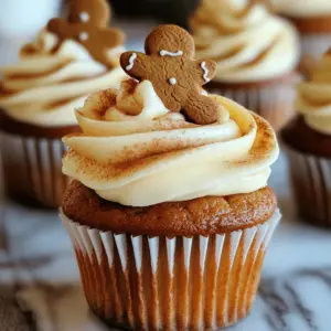 - 1 ½ cups all-purpose flour - 1 teaspoon baking powder - 1 teaspoon baking soda - 1 tablespoon ground ginger - 1 tablespoon ground cinnamon - ½ teaspoon ground nutmeg - ½ teaspoon ground cloves - ¼ teaspoon salt I like to start with the dry ingredients. They form the base of our gingerbread cupcakes. First, gather all-purpose flour, baking powder, and baking soda. These help our cupcakes rise. Next, add spices: ginger, cinnamon, nutmeg, and cloves. They bring warmth and flavor. Finally, a pinch of salt balances the sweetness. Whisk these together in a bowl. Set this mix aside for later. - ½ cup unsalted butter, softened to room temperature - ¾ cup brown sugar, packed tightly - 2 large eggs, at room temperature - ½ cup molasses - ½ cup milk, at room temperature - 1 teaspoon vanilla extract Next, we move to the wet ingredients. Start with unsalted butter. Make sure it's soft, so it mixes well. Beat it with brown sugar until light and fluffy. This takes about 2-3 minutes. Then, add the eggs one at a time. Mix well after each egg. Now, pour in the molasses and vanilla extract. These add rich flavor and sweetness. Lastly, add the milk, which should also be at room temperature. This helps everything mix smoothly. - 8 oz cream cheese, softened to room temperature - ½ cup unsalted butter, softened to room temperature - 4 cups powdered sugar - 2 teaspoons vanilla extract - 2-3 tablespoons milk (adjust for desired consistency) For the frosting, use softened cream cheese and butter. Beat them until smooth. Then, add powdered sugar and vanilla extract. Mix until fluffy. If it feels too thick, add milk one tablespoon at a time. This helps you get the right consistency for piping. A good frosting makes the cupcakes shine! 1. First, preheat your oven to 350°F (175°C). Line your muffin tin with cupcake liners. This helps with easy removal after baking. 2. In a medium bowl, combine the dry ingredients. Mix 1 ½ cups all-purpose flour, 1 teaspoon baking powder, 1 teaspoon baking soda, 1 tablespoon ground ginger, 1 tablespoon ground cinnamon, ½ teaspoon ground nutmeg, ½ teaspoon ground cloves, and ¼ teaspoon salt. Whisk these until they blend well. Set the bowl aside for later. 1. In a large bowl, use an electric mixer to cream ½ cup softened unsalted butter and ¾ cup packed brown sugar. Beat on medium speed for about 2-3 minutes. The mix should be light and fluffy. 2. Add in 2 large eggs, one at a time. Mix until each egg is fully combined before adding the next. Then, pour in ½ cup molasses and 1 teaspoon vanilla extract. Mix until you have a smooth blend. 1. Gradually add the dry mix to the wet mixture. Alternate with ½ cup milk, starting and ending with the dry mix. Mix just until no flour streaks remain. Do not overmix. 2. Fill each cupcake liner about two-thirds full with batter. This gives them space to rise. 3. Bake for 18-20 minutes. To check if they are done, insert a toothpick into a cupcake. If it comes out clean, they are ready. Let the cupcakes cool in the pan for 5 minutes. Then, transfer them to a wire rack to cool completely. 1. For the cream cheese frosting, beat 8 oz softened cream cheese and ½ cup softened unsalted butter in a large bowl. Use an electric mixer until the mix is smooth and creamy. 2. Gradually add in 4 cups powdered sugar and 2 teaspoons vanilla extract. Mix until fluffy. If the frosting is too thick, add milk one tablespoon at a time until it reaches your desired consistency. 1. Once the cupcakes are completely cool, it’s time to frost them. Use a piping bag with your favorite tip. Generously pipe the cream cheese frosting onto each cupcake. To make great gingerbread cupcakes, avoid overmixing the batter. Mix just until you see no dry flour. Overmixing can make your cupcakes tough. To test for doneness, use a toothpick. Insert it into the center of a cupcake. If it comes out clean, your cupcakes are ready. If you see batter, bake a few more minutes. For the cream cheese frosting, you want a smooth consistency. Start with softened cream cheese and butter. Mix them together well before adding powdered sugar. If the frosting is too thick, add milk a little at a time. When piping the frosting, use a piping bag with a star tip. This gives a nice swirl. Start in the center and work your way out. It makes your cupcakes look fancy! Get creative with your toppings! You can add mini gingerbread cookies or a cinnamon stick on top. These small touches add charm. For a festive look, dust the cupcakes with ground cinnamon. Use a fine sieve to sprinkle it lightly. This adds a warm touch and enhances the flavor. Your guests will be impressed! {{image_4}} You can mix up the flavors in your gingerbread cupcakes. Adding chocolate chips gives a sweet touch. You can also add chopped nuts for crunch. Each bite becomes more exciting this way. Another option is to switch up the spices. Try using cardamom or allspice to create new taste profiles. Simply replace or add these spices to your mix. This change can make your cupcakes unique and fun! If you need gluten-free cupcakes, it's easy to adapt. Use a gluten-free flour blend instead of all-purpose flour. This swap works well with the other ingredients. Your cupcakes will still taste great! For a vegan version, replace eggs with flax eggs. Mix one tablespoon of ground flaxseed with three tablespoons of water. Let it sit for a few minutes to thicken. Use plant-based butter and milk for the recipe too. These changes keep the flavor while fitting a vegan diet. If you want to try a different frosting, consider buttercream. It’s simple and sweet. Just beat together softened butter with powdered sugar. You can add vanilla or cocoa powder for extra flavor. This frosting pairs perfectly with gingerbread cupcakes. You can also whip up a maple frosting. Combine powdered sugar with maple syrup and butter for a unique twist. This flavor can enhance the gingerbread taste, making it even more delightful! To keep your gingerbread cupcakes fresh, store them in an airtight container. This prevents them from drying out. Place parchment paper between layers if stacking. Keep the container in a cool, dry place. Your cupcakes will stay fresh for up to three days at room temperature. If you want to save some cupcakes for later, freezing is a great option. To freeze, first, let the cupcakes cool completely. Wrap each cupcake tightly in plastic wrap. Then, place them in a freezer-safe bag or container. They will stay fresh for up to three months. To thaw, just take them out and leave them at room temperature for a few hours. Leftover cream cheese frosting can be stored too. Place it in an airtight container and refrigerate. It will keep for about one week. If you want to use it later, you can freeze the frosting as well. Just make sure to thaw it in the fridge before using. You may need to mix it again to restore its creamy texture. Gingerbread cupcakes last about 3 to 5 days when stored correctly. Keep them in an airtight container at room temperature. If you want them to last longer, you can refrigerate them. Just remember, the frosting may change in texture if chilled. Yes, you can make the batter ahead. Prepare it and store it in the fridge for up to 24 hours. When you're ready to bake, let the batter sit at room temperature for about 30 minutes. Then, fill your cupcake liners and bake as usual. If you want a different flavor, try using buttercream or whipped cream. You can also use mascarpone cheese for a creamy texture. For a dairy-free option, consider using coconut cream or a vegan cream cheese. Absolutely! For mini cupcakes, fill the liners about halfway. Bake them for about 12 to 15 minutes. Always check for doneness with a toothpick. If it comes out clean, they're ready to enjoy! This blog post covered how to make delicious gingerbread cupcakes from start to finish. You learned about key ingredients, clear steps for making the batter, and tips for perfect results. We explored variations for flavor, dietary needs, and storage tips to keep your cupcakes fresh. Remember, baking is about creativity and fun. So, don’t hesitate to try new ideas. Enjoy sharing your tasty cupcakes with friends and family!