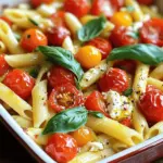 - 200g feta cheese - 300g pasta (penne or fusilli recommended) - 1 cup cherry tomatoes, halved - 1/4 cup extra virgin olive oil - 3 cloves garlic, minced - 1 teaspoon dried oregano - Salt and pepper - 1/2 teaspoon red pepper flakes (optional for an extra kick) - Fresh basil leaves for garnishing In this dish, the feta cheese shines. It melts into a creamy sauce that blends perfectly with the pasta. You can pick penne or fusilli. Both hold sauce well. Cherry tomatoes add sweetness and color. They blister in the oven and burst with flavor. The olive oil brings richness. It helps all the flavors mix. Garlic adds a warm aroma. Dried oregano gives an earthy taste that complements the feta. For seasoning, salt and pepper are must-haves. They boost the flavors of the dish. If you like a bit of heat, use red pepper flakes. Fresh basil leaves finish the meal. They add a burst of freshness and a lovely touch. These ingredients come together to create a simple yet flavorful dish. Each one plays a key role in making this pasta a hit. - Preheat your oven to 400°F (200°C). - In a baking dish, place the halved cherry tomatoes. Put the block of feta cheese in the center. - Drizzle olive oil over the tomatoes and feta. - Sprinkle minced garlic, dried oregano, salt, pepper, and red pepper flakes if you want some heat. - Bake for 25-30 minutes. Look for blistered tomatoes and golden feta. - While it bakes, boil salted water in a pot. Cook the pasta until al dente. - Remove the dish from the oven and mash the feta and tomatoes with a fork. - Add the drained pasta to the dish and toss it all together. - Serve hot, garnished with fresh basil leaves for a nice touch. To get the best feta cheese, look for a block of high-quality feta. I love using creamy and tangy feta. It melts perfectly and adds great flavor. You can find this in most stores. Using fresh ingredients makes a big difference. Choose ripe cherry tomatoes for sweetness. Fresh garlic brings out rich flavors. The better your ingredients, the better your dish will taste. Cooking pasta al dente is key. This means it should be firm, not mushy. Boil the pasta in salted water and check it a minute before the package suggests. This way, it will soak up the sauce well. To mash the feta, use a fork once it’s baked. Mash it gently with the roasted tomatoes. This creates a smooth, creamy sauce. Mix it well with the pasta for an even coat. Pair this dish with a fresh green salad. A light vinaigrette balances the rich pasta. You can also serve it with crusty bread to soak up the sauce. For wine, a crisp white wine works best. A Sauvignon Blanc or Pinot Grigio is perfect. These wines refresh your palate and enhance the meal. Enjoy! {{image_4}} You can add many vegetables to this dish for extra flavor and nutrition. Seasonal veggies work great. Try bell peppers, zucchini, or spinach. These add color and taste. Mix them in with the tomatoes before baking. For garnishing, you can use fresh herbs like parsley or chives. They add a nice touch and fresh flavor. You can also sprinkle some grated cheese on top before serving for extra richness. Want to add protein? You can mix in cooked chicken or shrimp. Just sauté the protein before adding it to the pasta. This makes the meal heartier. If you prefer plant-based options, use chickpeas or tofu. Both absorb flavors well and keep the dish filling. Cook them separately, and then toss them with the pasta. If you need gluten-free options, use gluten-free pasta. Many brands offer good substitutes that taste great. Just follow the cooking instructions on the package. For a vegan version, skip the feta cheese. Use a vegan feta or nutritional yeast instead. These give a cheesy flavor without dairy. You can also add more olive oil for richness. Store any leftover baked feta pasta in an airtight container. This keeps it fresh and tasty. It will last in the fridge for about 3 to 5 days. Be sure to let it cool down before putting it away. This helps prevent moisture build-up in the container. You can freeze baked feta pasta if you have leftovers. First, let it cool completely. Then, place it in a freezer-safe container or bag. Be sure to remove as much air as possible to avoid freezer burn. The pasta will stay good for about 2 to 3 months in the freezer. When you’re ready to eat it, thaw the pasta in the fridge overnight. To reheat, put it in the oven at 350°F (175°C) for about 20 minutes, or until hot. Stir it halfway through to heat evenly. You can also use the microwave for quick reheating, but it might not be as creamy. Enjoy your meal! You can add different toppings for extra flavor. Here are some ideas: - Olives: Black or green olives can add a nice briny taste. - Spinach: Fresh spinach wilts down well and adds nutrients. - Artichokes: Canned artichokes bring a unique flavor. - Zucchini: Sliced zucchini can add a nice crunch. - Pine nuts: Toasted pine nuts add a lovely nuttiness. Yes, you can prepare this dish ahead of time. Follow these tips for meal prep: - Cook the pasta: You can cook the pasta a few hours before serving. - Store separately: Keep the pasta and sauce in separate containers to avoid sogginess. - Reheat gently: When ready, reheat the sauce and mix in the pasta. If you need a different cheese or a vegan option, consider these substitutes: - Goat cheese: It has a similar tangy taste and creamy texture. - Ricotta cheese: This soft cheese can mimic feta’s creaminess. - Vegan feta: Many brands offer plant-based feta made from nuts. - Cottage cheese: It is mild and can add creaminess, though it’s not as tangy. To change the spice level, you can: - Add more red pepper flakes: This will increase the heat. - Add fresh chili: Sliced fresh chili peppers can spice things up. - Omit the red pepper flakes: If you want a milder dish, skip them entirely. This blog post explored a simple yet delicious baked feta pasta recipe. We covered key ingredients like feta cheese, pasta, and cherry tomatoes. You learned how to enhance flavor with olive oil, garlic, and seasonings. We also shared tips on cooking techniques and possible variations, including protein boosts and dietary modifications. In the end, the goal is to enjoy this dish your way, ensuring it fits your taste and needs. Now, it’s time to get cooking and savor your homemade meal!