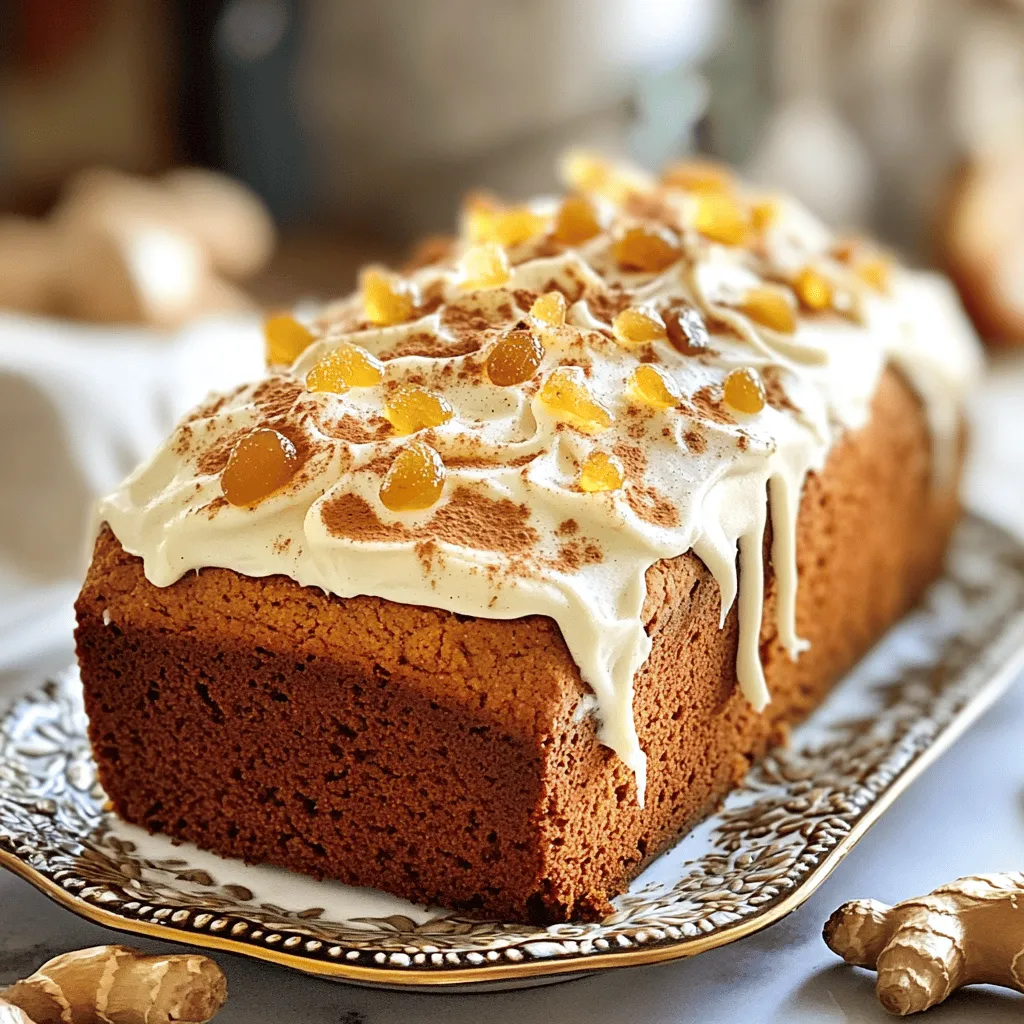 - 2 cups all-purpose flour - 1 teaspoon baking soda - 2 teaspoons ground ginger - 1 teaspoon ground cinnamon - 1/2 teaspoon ground nutmeg - 1/2 teaspoon ground cloves - 1/2 teaspoon salt - 3/4 cup unsalted butter, softened to room temperature - 1 cup packed brown sugar - 1/2 cup granulated sugar - 2 large eggs, at room temperature - 1/2 cup unsulfured molasses - 1/2 cup hot water - 8 oz cream cheese, softened to room temperature - 1/4 cup unsalted butter, softened to room temperature - 2 cups powdered sugar - 1 tablespoon vanilla extract - Zest of 1 orange (optional, for a unique twist) Gather these ingredients before you start baking. The mix of spices gives the loaf its warm flavor. The cream cheese adds a sweet finish that pairs perfectly. The orange zest, though optional, adds a bright note that enhances the taste. With these items, you can create a delightful gingerbread loaf at home. 1. Preheat Your Oven: Start by setting your oven to 350°F (175°C). Next, grease a 9x5 inch loaf pan and lightly flour it. This step helps the loaf not stick when baked. 2. Mix Dry Ingredients: In a medium bowl, combine 2 cups of all-purpose flour, 1 teaspoon of baking soda, 2 teaspoons of ground ginger, 1 teaspoon of ground cinnamon, 1/2 teaspoon of ground nutmeg, 1/2 teaspoon of ground cloves, and 1/2 teaspoon of salt. Use a whisk to blend these well and get rid of any lumps. Set this aside. 3. Cream the Butter and Sugars: In a large bowl, use an electric mixer on medium speed. Cream together 3/4 cup of softened unsalted butter, 1 cup of packed brown sugar, and 1/2 cup of granulated sugar. Mix until it's light and fluffy, about 3 to 5 minutes. 4. Incorporate Eggs and Molasses: Add 2 large eggs to the butter mixture, one at a time. Mix well after each addition. Then, pour in 1/2 cup of unsulfured molasses and blend until combined. 5. Combine Wet and Dry Ingredients: Slowly add the dry ingredients to the wet mixture. Alternate this with 1/2 cup of hot water. Start with some dry mix, then add hot water. Repeat until all ingredients are mixed in, ending with the dry mix. Stir gently to avoid overmixing. 6. Transfer to Pan: Carefully pour the batter into the prepared loaf pan. Use a spatula to smooth the top evenly. 7. Bake: Place the loaf pan in your oven and bake for 50 to 60 minutes. To check if it’s done, insert a toothpick into the center. If it comes out clean, your loaf is ready. 8. Cool the Loaf: After baking, let the loaf cool in the pan for about 10 minutes. Then, carefully take it out and let it cool completely on a wire rack. Using room temperature ingredients is key. It helps the butter mix well with the sugars. This makes your loaf light and fluffy. Cold butter can lead to a dense loaf, so always plan ahead. Avoiding overmixing is crucial for a tender loaf. Once you combine the wet and dry ingredients, mix just until you see no dry flour. Overmixing develops gluten, making your loaf tough. To boost the flavor, consider adding more spices. A pinch of allspice or cardamom can add depth. You can also try a dash of black pepper for a surprise kick. Adding nuts or dried fruits makes the loaf even better. Chopped walnuts or pecans add crunch. Dried cranberries or raisins bring sweetness and texture. Mix in about a cup of your choice. For garnishing, think about adding candied ginger on top. It adds a nice touch and a little zing. A light dusting of cinnamon also enhances its look. When frosting, spread the cream cheese mix with care. Use a spatula for a smooth top. Let the frosting drip slightly over the edges. This creates a lovely, inviting finish. {{image_4}} You can add a fun twist to your gingerbread loaf. Try making a pumpkin spice gingerbread loaf. Just mix in some pumpkin puree and pumpkin spice with the other wet ingredients. This adds a cozy fall flavor that many love. Another option is a chocolate gingerbread loaf. Replace a portion of the flour with cocoa powder. This gives your loaf a rich, chocolatey taste while still keeping that warm gingerbread flavor. Both variations are delicious and perfect for sharing! If you want to change up the frosting, consider maple cream cheese frosting. Just swap some of the powdered sugar for maple syrup. This gives the frosting a sweet, earthy flavor that pairs well with gingerbread. You could also try a whipped cream topping for a lighter option. Just whip heavy cream until it forms soft peaks, then spread it over the cooled loaf. This makes for a fluffy, airy finish that balances the rich loaf nicely. For a gluten-free version, use a gluten-free all-purpose flour blend. Make sure it has xanthan gum for better texture. You will also need to adjust the amount of liquid slightly. Start with the same amount of hot water, then add more if the batter seems too thick. This helps keep the loaf moist and delicious. Even without gluten, you can enjoy a tasty gingerbread treat that everyone will love! To keep your gingerbread loaf fresh, store it in an airtight container. This works well for both short-term and long-term storage. For short-term, place it on the counter for up to three days. If you want it to last longer, store it in the fridge for up to a week. For the best results, wrap the loaf in plastic wrap before placing it in the container. You can also use a loaf bag. This will keep it moist and flavorful. To enjoy your gingerbread loaf warm, slice it and reheat it gently. You can use a toaster oven or microwave. Heat each slice for about 10-15 seconds in the microwave. This warms it up nicely without drying it out. Serving it warm enhances the spices and flavor. Top it with a little extra cream cheese frosting for a delightful treat. The gingerbread loaf will stay fresh for about a week in the fridge. If stored properly, it can last up to three months in the freezer. Signs of spoilage include mold or an off smell. If the loaf feels dry or hard, it may be past its prime. Always check before enjoying! Yes, you can use whole wheat flour. It adds a nutty taste and more fiber. The loaf will be denser and darker. To balance the flavor, try mixing half whole wheat and half all-purpose flour. This way, you keep the loaf soft while adding health benefits. To keep your gingerbread loaf moist, consider these tips: - Use fresh ingredients: Make sure your baking powder and baking soda are fresh. - Add more molasses: This adds sweetness and moisture. - Incorporate yogurt or sour cream: These dairy options keep the loaf tender. - Avoid overbaking: Check the loaf a few minutes early. If a toothpick comes out clean, it’s done. Yes, you can freeze the gingerbread loaf. Here’s how: - Cool completely: Let the loaf cool on a wire rack first. - Wrap tightly: Use plastic wrap and aluminum foil to seal it. - Label and date: Mark the package with the date for easy tracking. - Thaw gently: When ready to eat, thaw in the fridge overnight or on the counter for a few hours. In this blog post, we covered key ingredients for a moist gingerbread loaf. We explored dry and wet ingredients and crafted cream cheese frosting. You learned step-by-step instructions for preparing, mixing, and baking. I shared tips to enhance flavor and texture, along with variations, storage info, and FAQs. Gingerbread loaf brings warmth and joy to any season. Try these ideas to create your own delicious loaf. Enjoy the process, and happy baking!