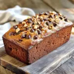 To make this super moist chocolate chip banana bread, you need a few simple ingredients. Here’s what you will need: - 3 ripe bananas, well-mashed - 1/3 cup coconut oil, melted - 1/2 cup packed brown sugar - 1 large egg, beaten until frothy - 1 teaspoon pure vanilla extract - 1 teaspoon baking soda - A pinch of salt - 1 cup all-purpose flour - 1/2 cup chocolate chips (you can choose dark or milk chocolate based on preference) - 1/2 cup chopped walnuts (optional for added crunch) These ingredients play a big role in the texture and taste of the bread. Using ripe bananas is key. They give the bread its natural sweetness and moisture. Coconut oil makes it rich and adds a slight coconut flavor. Brown sugar adds depth and a hint of caramel taste. The egg acts as a binder, helping the bread rise. Vanilla extract gives a lovely aroma. Baking soda makes the bread fluffy. The pinch of salt enhances all the flavors. All-purpose flour provides structure. Chocolate chips bring that delightful sweetness and gooeyness. If you like some crunch, add walnuts. They complement the soft bread so well. Gather these ingredients before you start. This will help you stay organized and make the process smooth. Enjoy the fun of mixing and baking! 1. Preheat your oven to 350°F (175°C). This step warms up your oven for baking. 2. Grease a 9x5 inch loaf pan well. This keeps your bread from sticking. 3. In a large bowl, mash 3 ripe bananas. Add 1/3 cup of melted coconut oil. Mix them until smooth. 1. Next, add 1/2 cup of brown sugar. Then add 1 large beaten egg and 1 teaspoon of pure vanilla extract. Stir until it looks even and well mixed. 2. Now, sprinkle in 1 teaspoon of baking soda and a pinch of salt. Fold these dry ingredients into the wet mixture gently. 3. Gradually add 1 cup of all-purpose flour. Mix just until combined; don’t overdo it or your bread may be tough. 1. Carefully fold in 1/2 cup of chocolate chips. If you want more crunch, add 1/2 cup of chopped walnuts too. 2. Pour the batter into your greased loaf pan. Use a spatula to smooth the top. 3. Place the pan in the oven and bake for 60-65 minutes. Check with a toothpick; it should come out clean when done. To make the best banana bread, you need to mix well. This helps avoid dense bread. Start by mashing your ripe bananas thoroughly. The more ripe they are, the more moisture they add. Ripe bananas are sweet and soft. They blend well into the batter. Using coconut oil also helps keep the bread moist. Melt it before mixing to get a smooth texture. This oil gives a light flavor that pairs well with bananas. When slicing your banana bread, use a sharp knife. This helps create clean, even slices. Serve it warm for a cozy treat. You can also serve it at room temperature. Consider spreading some butter or cream cheese on top for extra flavor. The creaminess balances the sweetness of the bread. You can even add a light sprinkle of cinnamon for a twist. One common mistake is overmixing the batter. Mix just until all the flour is combined. Overmixing can make your bread tough. Another mistake is slicing too soon. Let the bread cool in the pan for about 10 minutes. Then, move it to a wire rack to cool completely. This helps it set and makes slicing easier. {{image_4}} You can easily make your banana bread more exciting. Adding spices like cinnamon or nutmeg gives it warmth and depth. Just a teaspoon of cinnamon can transform the flavor. If you want something richer, try using dark chocolate chips instead of milk chocolate. The bold chocolate taste pairs well with bananas and adds a gourmet touch. If you want a healthier banana bread, consider using whole wheat flour. It adds fiber and nutrients without changing the taste much. You can also replace sugar with honey or maple syrup. These natural sweeteners add flavor and keep your bread moist. Just use a bit less than the sugar amount to keep the balance right. Seasonal ingredients can make your banana bread special. In the fall, add chopped cranberries or pumpkin for a festive twist. They add color and a fun taste. You can also mix in nuts, like walnuts, for crunch. It gives your bread a nice texture and makes every bite interesting. To keep your banana bread fresh for a week, wrap it tightly in plastic wrap. Store it in a cool, dry place. You can also place it in an airtight container. This helps keep the bread moist and soft. If you want, you can slice it before storing. This makes it easy to grab a slice later. If you want to save banana bread for longer, freezing is the way to go. First, let the bread cool completely. Then, wrap it in plastic wrap, followed by aluminum foil. This double layer protects it from freezer burn. You can freeze banana bread for up to three months. To thaw, take it out and leave it at room temperature for a few hours. You can also warm it in the oven at 350°F for about 10 minutes. Check for signs to know when banana bread has gone bad. Look for mold on the surface. If the bread feels dry or hard, it’s past its prime. A sour smell is another sign. If you notice any of these, it’s best to toss it out. Enjoy your banana bread while it’s fresh! To make banana bread more moist, use very ripe bananas. The riper the bananas, the more natural sugars they have. This adds sweetness and moisture. You can also add a bit more coconut oil or replace some flour with yogurt. Both options help keep the bread soft. Yes, you can use frozen bananas! First, thaw them at room temp or in the microwave. Once thawed, mash them well. The texture will be fine for the bread. Just make sure to drain any extra liquid before mixing them into your batter. If you don't have coconut oil, you can use unsalted butter or vegetable oil. Both will work well in this recipe. Melt the butter first, just like the coconut oil. This keeps the texture smooth and consistent. To check if your banana bread is done, insert a toothpick in the center. If it comes out clean, the bread is ready. Another sign is a golden-brown crust. You can also gently press the top; it should spring back. This banana bread recipe is simple and satisfying. You learned about essential ingredients, step-by-step instructions, and tips to avoid common mistakes. Variations can make your bread unique, while storage tips keep it fresh longer. Remember to use ripe bananas for the best flavor and moisture. Happy baking! Enjoy your delicious banana bread in many ways, and share it with friends and family. It’s easy to make, and everyone will love it!