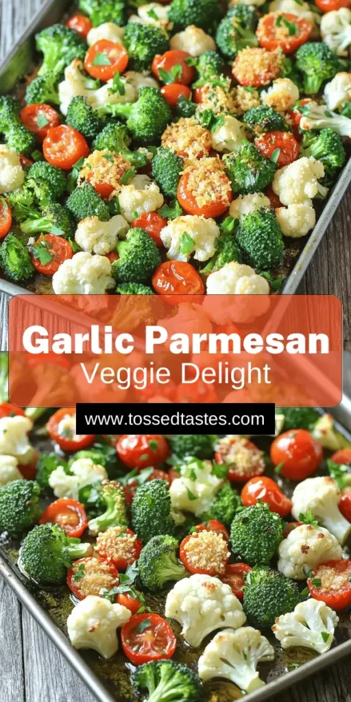 Get ready to elevate your mealtime with these Savory Sheet-Pan Garlic Parmesan Roasted Veggies! With vibrant broccoli, cauliflower, cherry tomatoes, and bell peppers, this easy recipe is packed with flavor and nutrition. Simply toss your veggies with garlic and parmesan, roast until golden, and enjoy a delicious side dish or light meal. Click through to discover the full recipe and make dinnertime delightful!