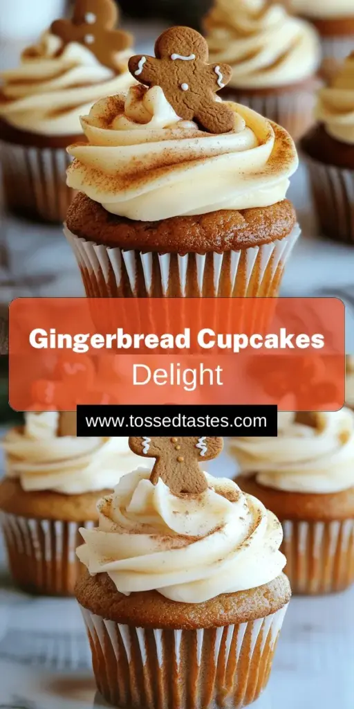Indulge in the holiday spirit with these Gingerbread Cupcakes topped with creamy frosting! Perfectly spiced and soft, these cupcakes are a festive treat that everyone will love. Learn how to make these delicious cupcakes from scratch, complete with a velvety cream cheese frosting. Don't miss out on impressing your guests—click through now to explore the full recipe and get baking today!