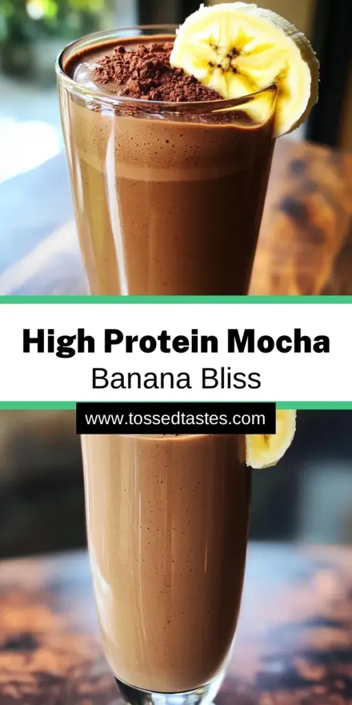Start your day with a delicious High-Protein Mocha Banana Smoothie that’s both nutritious and satisfying! This quick recipe combines frozen banana, almond milk, cocoa powder, peanut butter, and protein powder for a creamy, energizing drink. Perfect for breakfast or a post-workout boost, it's ready in just 5 minutes. Click through to explore the full recipe and discover tips for the perfect blend. Treat yourself to this tasty smoothie today!