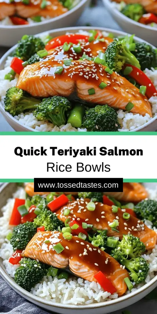 Whip up these delicious Minute Teriyaki Salmon Rice Bowls in just 20 minutes! Perfectly seasoned salmon fillets are served over warm jasmine rice and paired with sautéed broccoli and red bell pepper, all drizzled with savory teriyaki sauce. This healthy meal is not only quick to prepare but also packed with flavor and nutrients. Click through for the full recipe and bring a taste of Japan to your dinner table tonight!